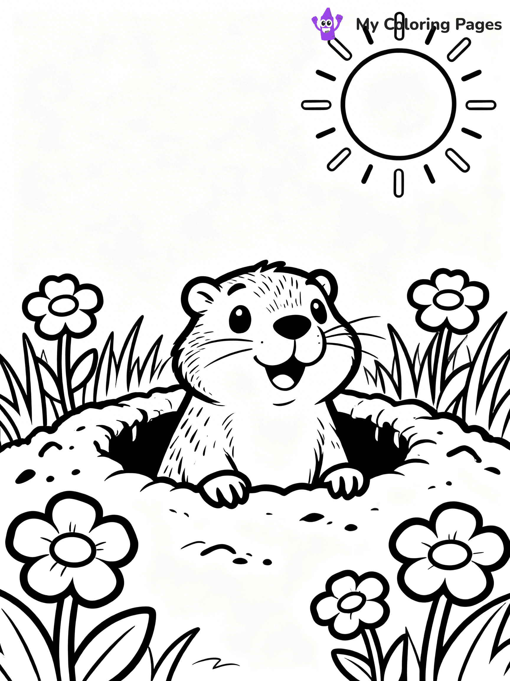 Groundhog Coloring Pages - 22