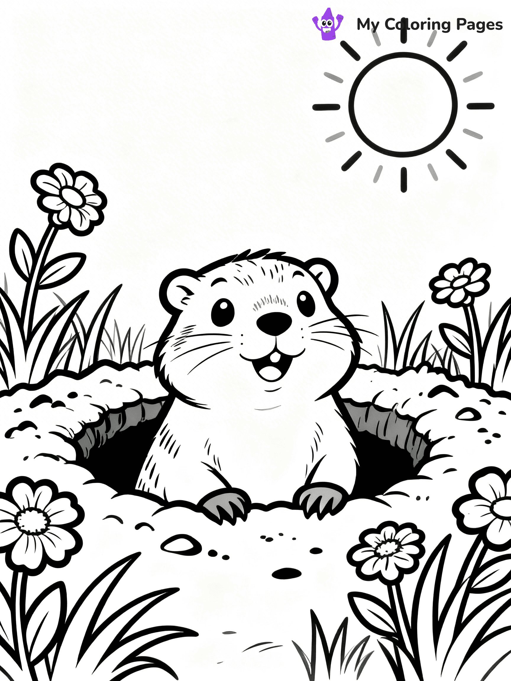 Groundhog Coloring Pages - 19