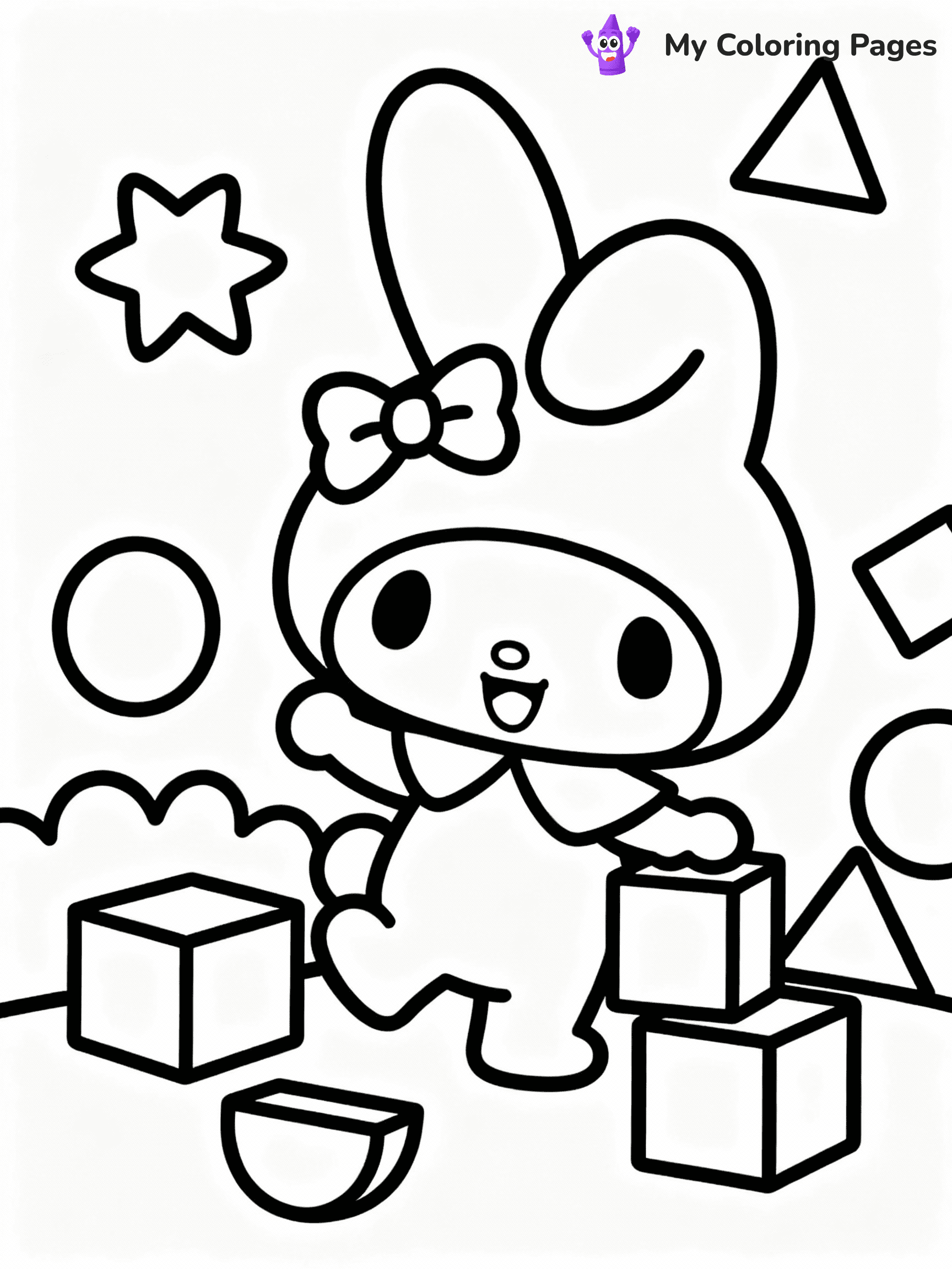 ⚠️ CRITICAL REQUIREMENT - ABSOLUTE BLACK AND WHITE ONLY ⚠️
This MUST be a BLACK AND WHITE line drawing ONLY. NO COLORS whatsoever.
- ONLY pure black lines (#000000) on pure white background (#FFFFFF)
- ABSOLUTELY NO colors, NO shading, NO gradients, NO grayscale
- If there are ANY colors in the output, the image is REJECTED
- This is a COLORING PAGE - meant to be COLORED IN by children
- The output must be UNCOLORED line art ready for coloring
⚠️ SUBJECT TO DRAW: Flat the Mouse from My Melody in Sanrio style, playing with blocks, cheerful pose, shapes around
(REMEMBER: Output must be BLACK AND WHITE line art only, NOT colored!)
# COLORING PAGE: BLACK OUTLINES ONLY - WHITE BACKGROUND MANDATORY
Create a **coloring book page** using EXACTLY two values: black lines, white space.
## NON-NEGOTIABLE BINARY RULES
- **ONLY #000000 (black) and #FFFFFF (white)** - NO other values exist
- **EVERY PIXEL = BLACK OR WHITE** - no gray/shading/antialiasing
- **WHITE BACKGROUND MANDATORY** - entire canvas stays white
- **ALL SHAPES HOLLOW** - everything is empty outlines waiting to be colored
- **FORBIDDEN:** fills, shading, gradients, patterns, textures, colors
- **NO SOLID REGIONS** - if it's not a thin line, it's wrong
## Universal Line Standards
- Black outlines ONLY - thin, uniform weight
- Every shape completely empty inside
- Closed contours suitable for coloring
- Simple flat illustration - zero depth/3D/realism
- **Style:** Whimsical Doodle Art Alley - rounded, friendly outlines (unless specified)
## Everything = Outline Only
- Characters/animals: hollow shapes
- Objects/clothing: empty contours
- Backgrounds/scenery: line work only
- Natural elements: outlined forms
- Dark/night areas: don't exist (use outlined symbols)
- Textures/patterns: convert to simple lines
## The Test
Can a child color EVERY white space with crayons? If any area is pre-filled/shaded/gray or colored in, it FAILS. Every shape must be waiting to receive color.
**FINAL OUTPUT**: Binary coloring page. Black lines define shapes. White spaces ready for coloring. Nothing else exists. No exceptions. Print-ready.
⚠️ FINAL REMINDER: Draw the subject "Flat the Mouse from My Melody in Sanrio style, playing with blocks, cheerful pose, shapes around" as BLACK AND WHITE line art. Zero colors in output.