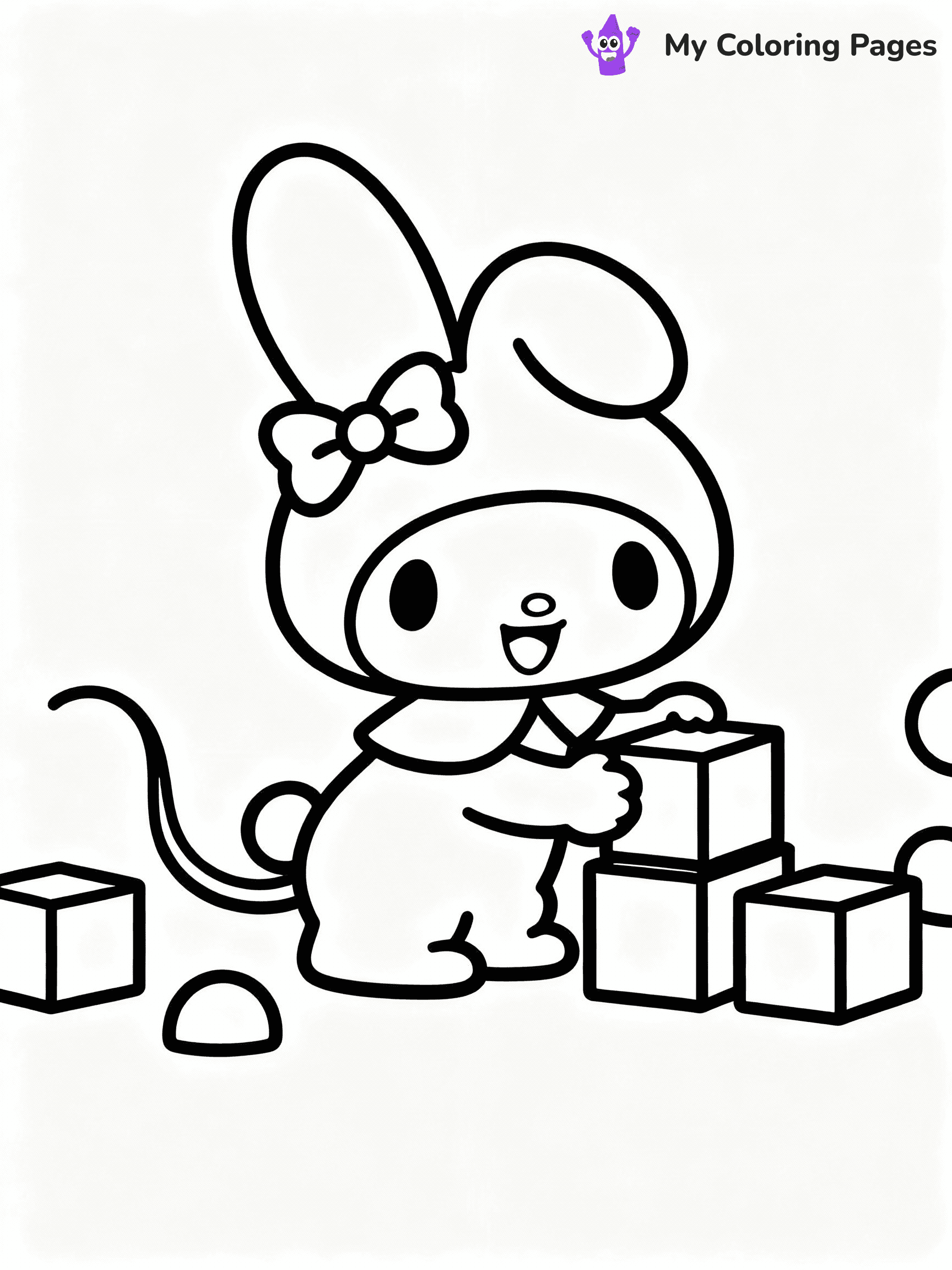 ⚠️ CRITICAL REQUIREMENT - ABSOLUTE BLACK AND WHITE ONLY ⚠️
This MUST be a BLACK AND WHITE line drawing ONLY. NO COLORS whatsoever.
- ONLY pure black lines (#000000) on pure white background (#FFFFFF)
- ABSOLUTELY NO colors, NO shading, NO gradients, NO grayscale
- If there are ANY colors in the output, the image is REJECTED
- This is a COLORING PAGE - meant to be COLORED IN by children
- The output must be UNCOLORED line art ready for coloring
⚠️ SUBJECT TO DRAW: Flat the Mouse from My Melody in Sanrio style, playing with blocks, cheerful pose, shapes around
(REMEMBER: Output must be BLACK AND WHITE line art only, NOT colored!)
# COLORING PAGE: BLACK OUTLINES ONLY - WHITE BACKGROUND MANDATORY
Create a **coloring book page** using EXACTLY two values: black lines, white space.
## NON-NEGOTIABLE BINARY RULES
- **ONLY #000000 (black) and #FFFFFF (white)** - NO other values exist
- **EVERY PIXEL = BLACK OR WHITE** - no gray/shading/antialiasing
- **WHITE BACKGROUND MANDATORY** - entire canvas stays white
- **ALL SHAPES HOLLOW** - everything is empty outlines waiting to be colored
- **FORBIDDEN:** fills, shading, gradients, patterns, textures, colors
- **NO SOLID REGIONS** - if it's not a thin line, it's wrong
## Universal Line Standards
- Black outlines ONLY - thin, uniform weight
- Every shape completely empty inside
- Closed contours suitable for coloring
- Simple flat illustration - zero depth/3D/realism
- **Style:** Whimsical Doodle Art Alley - rounded, friendly outlines (unless specified)
## Everything = Outline Only
- Characters/animals: hollow shapes
- Objects/clothing: empty contours
- Backgrounds/scenery: line work only
- Natural elements: outlined forms
- Dark/night areas: don't exist (use outlined symbols)
- Textures/patterns: convert to simple lines
## The Test
Can a child color EVERY white space with crayons? If any area is pre-filled/shaded/gray or colored in, it FAILS. Every shape must be waiting to receive color.
**FINAL OUTPUT**: Binary coloring page. Black lines define shapes. White spaces ready for coloring. Nothing else exists. No exceptions. Print-ready.
⚠️ FINAL REMINDER: Draw the subject "Flat the Mouse from My Melody in Sanrio style, playing with blocks, cheerful pose, shapes around" as BLACK AND WHITE line art. Zero colors in output.