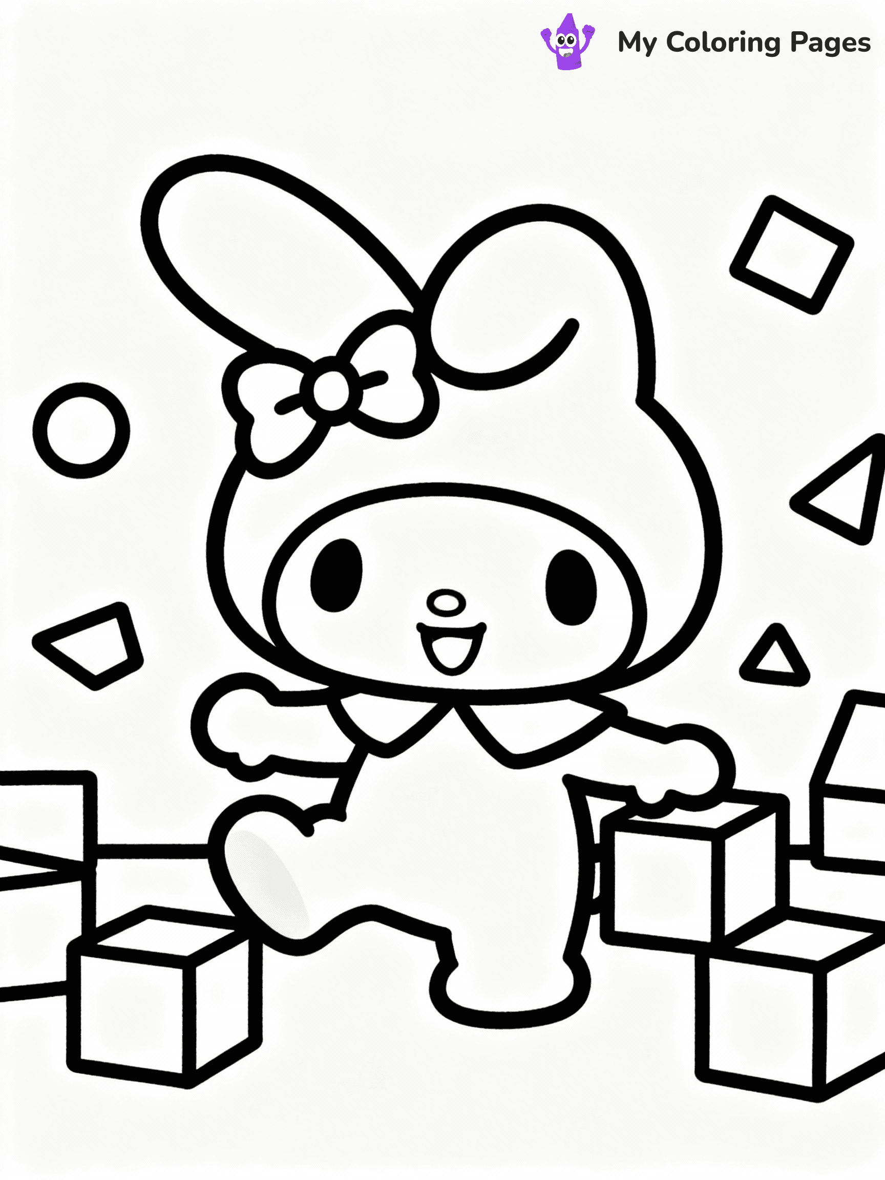 ⚠️ CRITICAL REQUIREMENT - ABSOLUTE BLACK AND WHITE ONLY ⚠️
This MUST be a BLACK AND WHITE line drawing ONLY. NO COLORS whatsoever.
- ONLY pure black lines (#000000) on pure white background (#FFFFFF)
- ABSOLUTELY NO colors, NO shading, NO gradients, NO grayscale
- If there are ANY colors in the output, the image is REJECTED
- This is a COLORING PAGE - meant to be COLORED IN by children
- The output must be UNCOLORED line art ready for coloring
⚠️ SUBJECT TO DRAW: Flat the Mouse from My Melody in Sanrio style, playing with blocks, cheerful pose, shapes around
(REMEMBER: Output must be BLACK AND WHITE line art only, NOT colored!)
# COLORING PAGE: BLACK OUTLINES ONLY - WHITE BACKGROUND MANDATORY
Create a **coloring book page** using EXACTLY two values: black lines, white space.
## NON-NEGOTIABLE BINARY RULES
- **ONLY #000000 (black) and #FFFFFF (white)** - NO other values exist
- **EVERY PIXEL = BLACK OR WHITE** - no gray/shading/antialiasing
- **WHITE BACKGROUND MANDATORY** - entire canvas stays white
- **ALL SHAPES HOLLOW** - everything is empty outlines waiting to be colored
- **FORBIDDEN:** fills, shading, gradients, patterns, textures, colors
- **NO SOLID REGIONS** - if it's not a thin line, it's wrong
## Universal Line Standards
- Black outlines ONLY - thin, uniform weight
- Every shape completely empty inside
- Closed contours suitable for coloring
- Simple flat illustration - zero depth/3D/realism
- **Style:** Whimsical Doodle Art Alley - rounded, friendly outlines (unless specified)
## Everything = Outline Only
- Characters/animals: hollow shapes
- Objects/clothing: empty contours
- Backgrounds/scenery: line work only
- Natural elements: outlined forms
- Dark/night areas: don't exist (use outlined symbols)
- Textures/patterns: convert to simple lines
## The Test
Can a child color EVERY white space with crayons? If any area is pre-filled/shaded/gray or colored in, it FAILS. Every shape must be waiting to receive color.
**FINAL OUTPUT**: Binary coloring page. Black lines define shapes. White spaces ready for coloring. Nothing else exists. No exceptions. Print-ready.
⚠️ FINAL REMINDER: Draw the subject "Flat the Mouse from My Melody in Sanrio style, playing with blocks, cheerful pose, shapes around" as BLACK AND WHITE line art. Zero colors in output.
