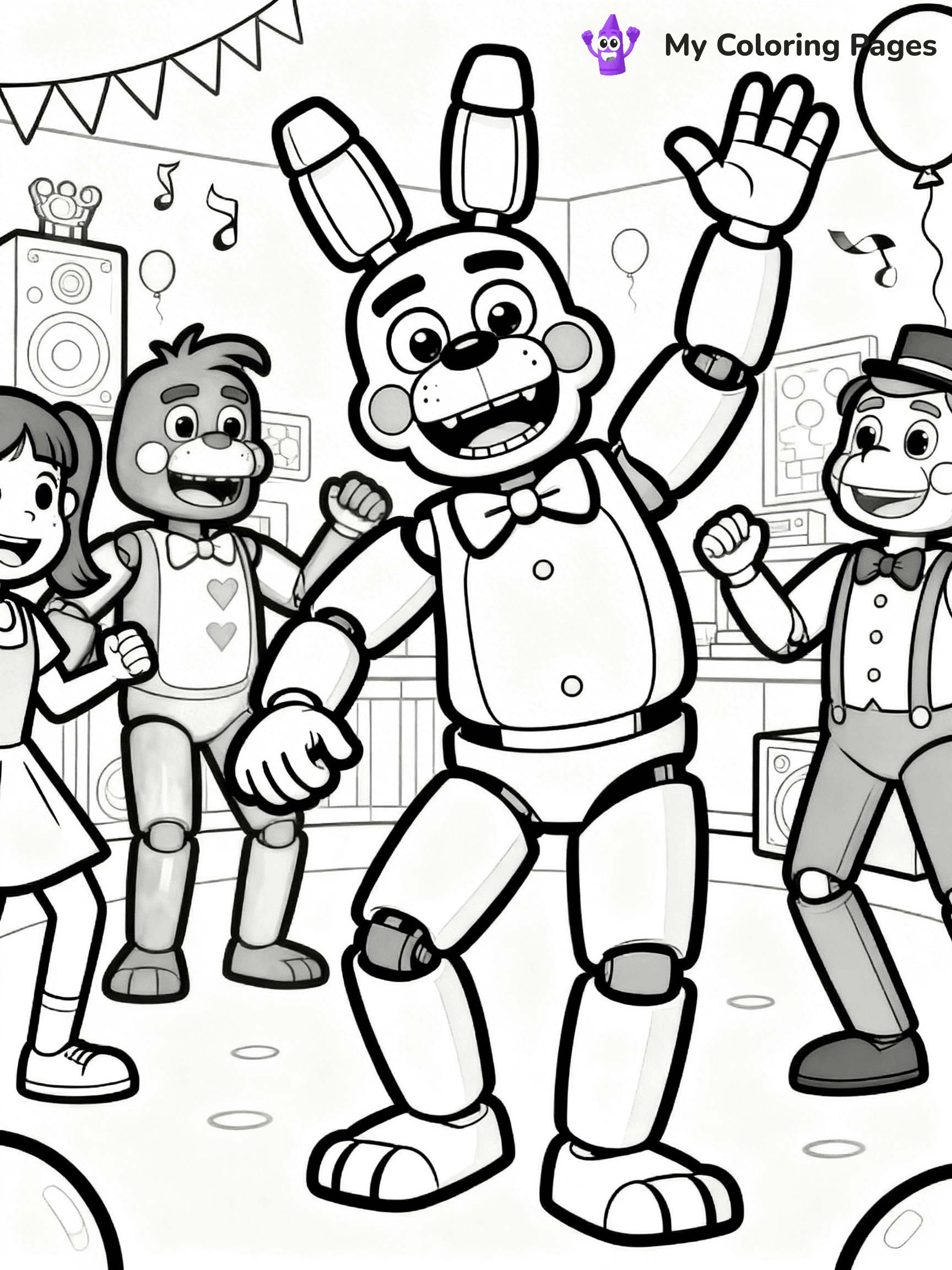 Bonnie Fnaf Coloring Pages - 3