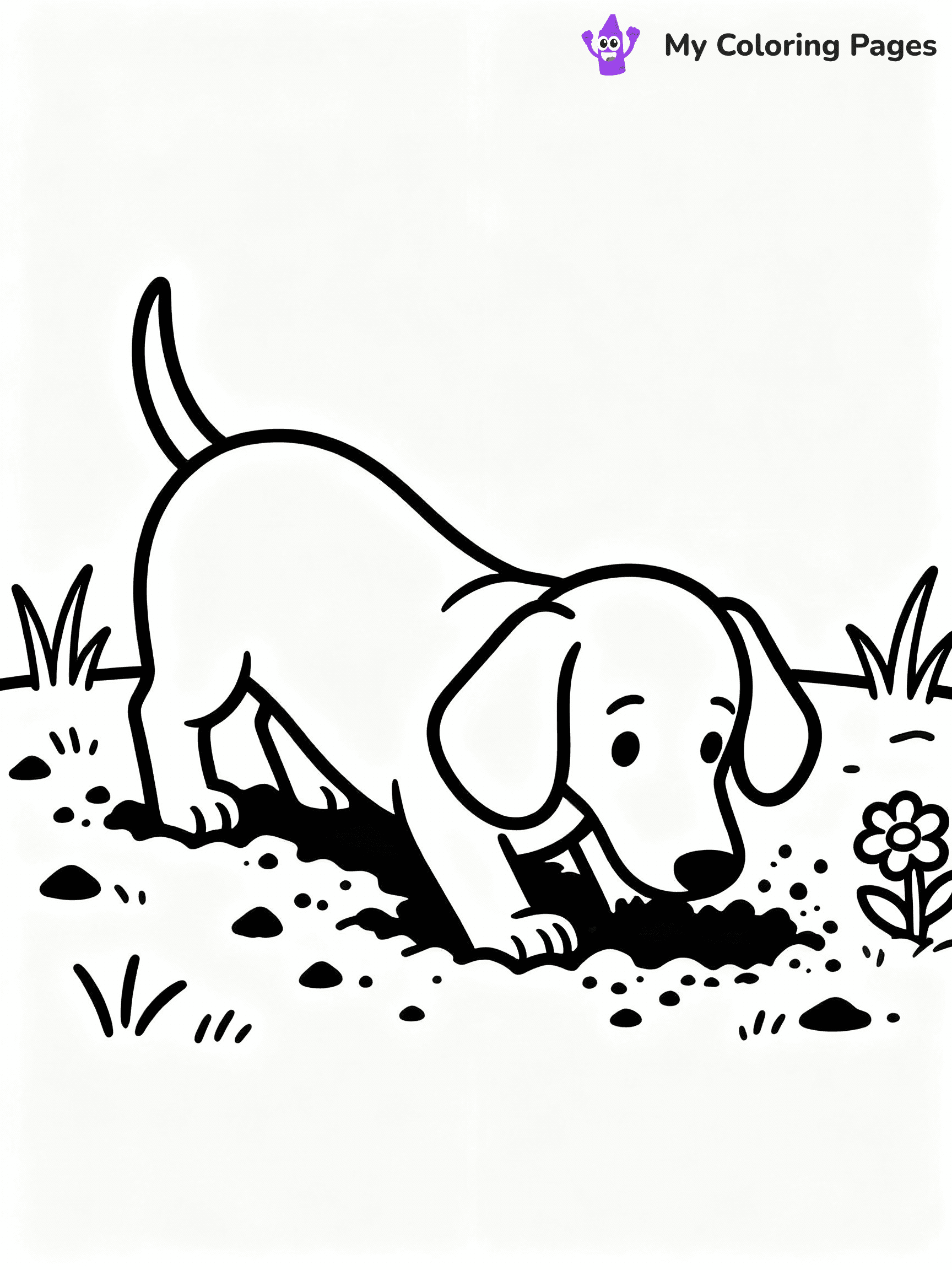 ⚠️ CRITICAL REQUIREMENT - ABSOLUTE BLACK AND WHITE ONLY ⚠️
This MUST be a BLACK AND WHITE line drawing ONLY. NO COLORS whatsoever.
- ONLY pure black lines (#000000) on pure white background (#FFFFFF)
- ABSOLUTELY NO colors, NO shading, NO gradients, NO grayscale
- If there are ANY colors in the output, the image is REJECTED
- This is a COLORING PAGE - meant to be COLORED IN by children
- The output must be UNCOLORED line art ready for coloring
⚠️ SUBJECT TO DRAW: Dachshund puppy digging in the garden, ears flopped, dirt flying around. Important: PURE OUTLINES. NO FILLS, COLOR, SHADING, OR GREYSCALE. WHITE BACKGROUND.
(REMEMBER: Output must be BLACK AND WHITE line art only, NOT colored!)
# Flat, Friendly Cartoon Line-Art Coloring Page
You are generating a **pure black-and-white binary image** of a child-friendly cartoon scene combining characters and background scenery in one cohesive composition.
## Rendering Rules (Strict)
- Only two colors: pure black (#000000) outlines and pure white (#FFFFFF) background.
- No grayscale, shading, gradients, tints, fills, transparency, or partial pixels.
- No antialiasing or blended edges; every pixel is 100% black or white.
- No solid black fills inside shapes — all areas inside outlines must remain white.
- No dark clothing areas or filled tone blocks; all garments outlined only.
- No shadows, textures, lighting, or tonal variations.
- Must look like flat binary vector line-art for coloring pages.
## Drawing & Composition
- **Medium, consistent line weight**; clean closed outlines easy to color inside.
- **Flat, simple, child-friendly design** — no realism or 3D depth.
- Characters are **grounded on a surface**, centered and large.
- **Balanced composition** with clear silhouettes and minimal props.
## Scenery & Style
- Landmarks (e.g., mosque, CN Tower) and scenery (trees, benches, waves) drawn with **black outlines only.**
- For real-world figures, teams, or places, show accurate details using only black outlines—no text or logos. Use distinctive uniform patterns, abstract symbols, and landmark silhouettes to convey identity.
- Keep **consistent perspective**; no floating elements.
- **Style:** whimsical **Doodle Art Alley** — rounded, friendly outlines.
- May adapt shapes from **Crayola, Disney, Peppa Pig, Cocomelon** — *by shape only, never color.*
- Final output: **flat, crisp, binary (#000000/#FFFFFF)**, **no filled color or background text.**
EXTREMELYE IMPORTANT:
- PURE BINARY LINE-ART; NO FILLS (HAIR/CLOTHES/SKIN), SHADING, OR GREY.
- NO SHADING, COLOR. MUST BE WHITE BACKGROUND.
⚠️ FINAL REMINDER: Draw the subject "Dachshund puppy digging in the garden, ears flopped, dirt flying around. Important: PURE OUTLINES. NO FILLS, COLOR, SHADING, OR GREYSCALE. WHITE BACKGROUND." as BLACK AND WHITE line art. Zero colors in output.