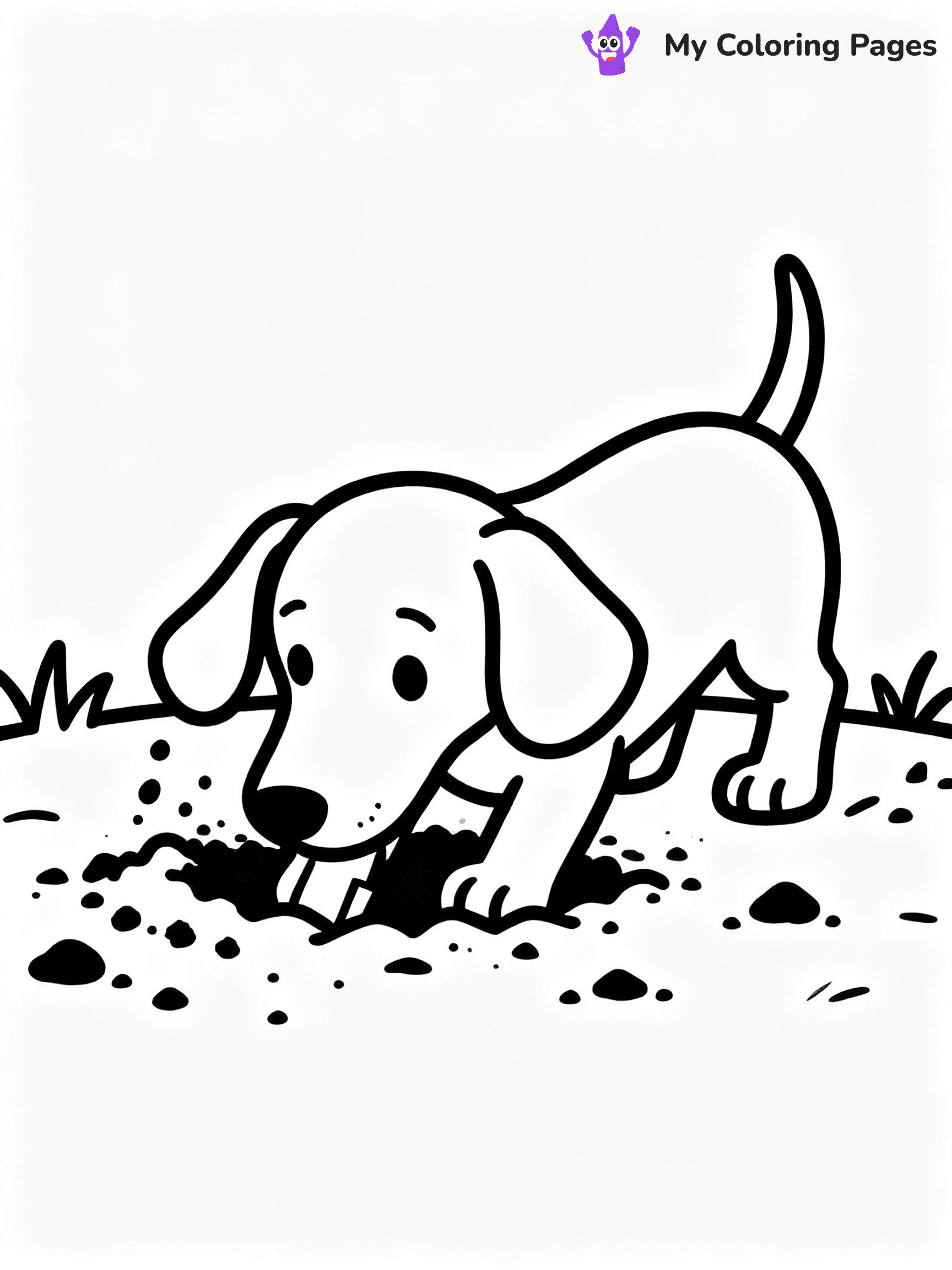 ⚠️ CRITICAL REQUIREMENT - ABSOLUTE BLACK AND WHITE ONLY ⚠️
This MUST be a BLACK AND WHITE line drawing ONLY. NO COLORS whatsoever.
- ONLY pure black lines (#000000) on pure white background (#FFFFFF)
- ABSOLUTELY NO colors, NO shading, NO gradients, NO grayscale
- If there are ANY colors in the output, the image is REJECTED
- This is a COLORING PAGE - meant to be COLORED IN by children
- The output must be UNCOLORED line art ready for coloring
⚠️ SUBJECT TO DRAW: Dachshund puppy digging in the garden, ears flopped, dirt flying around. Important: PURE OUTLINES. NO FILLS, COLOR, SHADING, OR GREYSCALE. WHITE BACKGROUND.
(REMEMBER: Output must be BLACK AND WHITE line art only, NOT colored!)
# Flat, Friendly Cartoon Line-Art Coloring Page
You are generating a **pure black-and-white binary image** of a child-friendly cartoon scene combining characters and background scenery in one cohesive composition.
## Rendering Rules (Strict)
- Only two colors: pure black (#000000) outlines and pure white (#FFFFFF) background.
- No grayscale, shading, gradients, tints, fills, transparency, or partial pixels.
- No antialiasing or blended edges; every pixel is 100% black or white.
- No solid black fills inside shapes — all areas inside outlines must remain white.
- No dark clothing areas or filled tone blocks; all garments outlined only.
- No shadows, textures, lighting, or tonal variations.
- Must look like flat binary vector line-art for coloring pages.
## Drawing & Composition
- **Medium, consistent line weight**; clean closed outlines easy to color inside.
- **Flat, simple, child-friendly design** — no realism or 3D depth.
- Characters are **grounded on a surface**, centered and large.
- **Balanced composition** with clear silhouettes and minimal props.
## Scenery & Style
- Landmarks (e.g., mosque, CN Tower) and scenery (trees, benches, waves) drawn with **black outlines only.**
- For real-world figures, teams, or places, show accurate details using only black outlines—no text or logos. Use distinctive uniform patterns, abstract symbols, and landmark silhouettes to convey identity.
- Keep **consistent perspective**; no floating elements.
- **Style:** whimsical **Doodle Art Alley** — rounded, friendly outlines.
- May adapt shapes from **Crayola, Disney, Peppa Pig, Cocomelon** — *by shape only, never color.*
- Final output: **flat, crisp, binary (#000000/#FFFFFF)**, **no filled color or background text.**
EXTREMELYE IMPORTANT:
- PURE BINARY LINE-ART; NO FILLS (HAIR/CLOTHES/SKIN), SHADING, OR GREY.
- NO SHADING, COLOR. MUST BE WHITE BACKGROUND.
⚠️ FINAL REMINDER: Draw the subject "Dachshund puppy digging in the garden, ears flopped, dirt flying around. Important: PURE OUTLINES. NO FILLS, COLOR, SHADING, OR GREYSCALE. WHITE BACKGROUND." as BLACK AND WHITE line art. Zero colors in output.