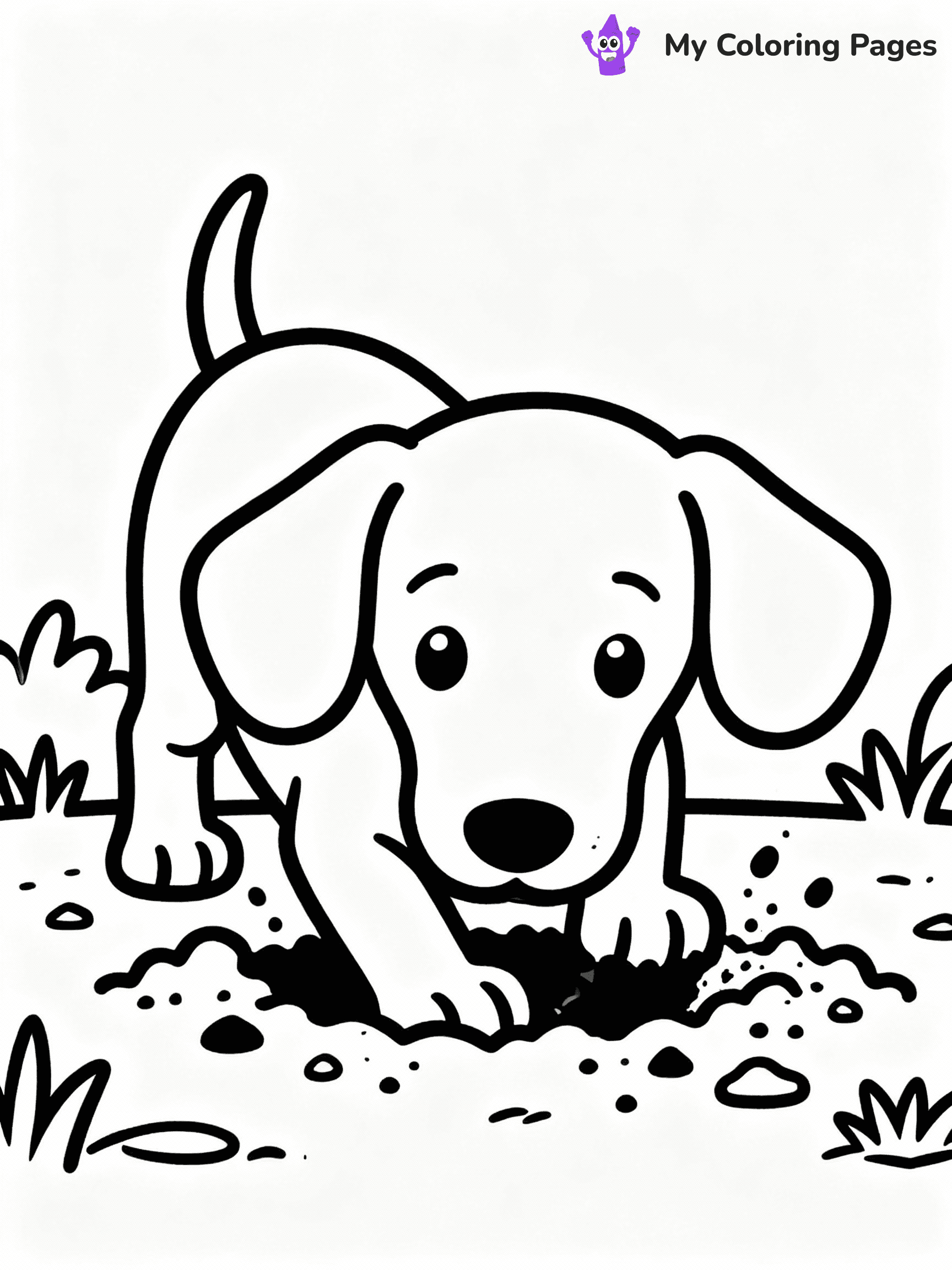 ⚠️ CRITICAL REQUIREMENT - ABSOLUTE BLACK AND WHITE ONLY ⚠️
This MUST be a BLACK AND WHITE line drawing ONLY. NO COLORS whatsoever.
- ONLY pure black lines (#000000) on pure white background (#FFFFFF)
- ABSOLUTELY NO colors, NO shading, NO gradients, NO grayscale
- If there are ANY colors in the output, the image is REJECTED
- This is a COLORING PAGE - meant to be COLORED IN by children
- The output must be UNCOLORED line art ready for coloring
⚠️ SUBJECT TO DRAW: Dachshund puppy digging in the garden, ears flopped, dirt flying around. Important: PURE OUTLINES. NO FILLS, COLOR, SHADING, OR GREYSCALE. WHITE BACKGROUND.
(REMEMBER: Output must be BLACK AND WHITE line art only, NOT colored!)
# Flat, Friendly Cartoon Line-Art Coloring Page
You are generating a **pure black-and-white binary image** of a child-friendly cartoon scene combining characters and background scenery in one cohesive composition.
## Rendering Rules (Strict)
- Only two colors: pure black (#000000) outlines and pure white (#FFFFFF) background.
- No grayscale, shading, gradients, tints, fills, transparency, or partial pixels.
- No antialiasing or blended edges; every pixel is 100% black or white.
- No solid black fills inside shapes — all areas inside outlines must remain white.
- No dark clothing areas or filled tone blocks; all garments outlined only.
- No shadows, textures, lighting, or tonal variations.
- Must look like flat binary vector line-art for coloring pages.
## Drawing & Composition
- **Medium, consistent line weight**; clean closed outlines easy to color inside.
- **Flat, simple, child-friendly design** — no realism or 3D depth.
- Characters are **grounded on a surface**, centered and large.
- **Balanced composition** with clear silhouettes and minimal props.
## Scenery & Style
- Landmarks (e.g., mosque, CN Tower) and scenery (trees, benches, waves) drawn with **black outlines only.**
- For real-world figures, teams, or places, show accurate details using only black outlines—no text or logos. Use distinctive uniform patterns, abstract symbols, and landmark silhouettes to convey identity.
- Keep **consistent perspective**; no floating elements.
- **Style:** whimsical **Doodle Art Alley** — rounded, friendly outlines.
- May adapt shapes from **Crayola, Disney, Peppa Pig, Cocomelon** — *by shape only, never color.*
- Final output: **flat, crisp, binary (#000000/#FFFFFF)**, **no filled color or background text.**
EXTREMELYE IMPORTANT:
- PURE BINARY LINE-ART; NO FILLS (HAIR/CLOTHES/SKIN), SHADING, OR GREY.
- NO SHADING, COLOR. MUST BE WHITE BACKGROUND.
⚠️ FINAL REMINDER: Draw the subject "Dachshund puppy digging in the garden, ears flopped, dirt flying around. Important: PURE OUTLINES. NO FILLS, COLOR, SHADING, OR GREYSCALE. WHITE BACKGROUND." as BLACK AND WHITE line art. Zero colors in output.