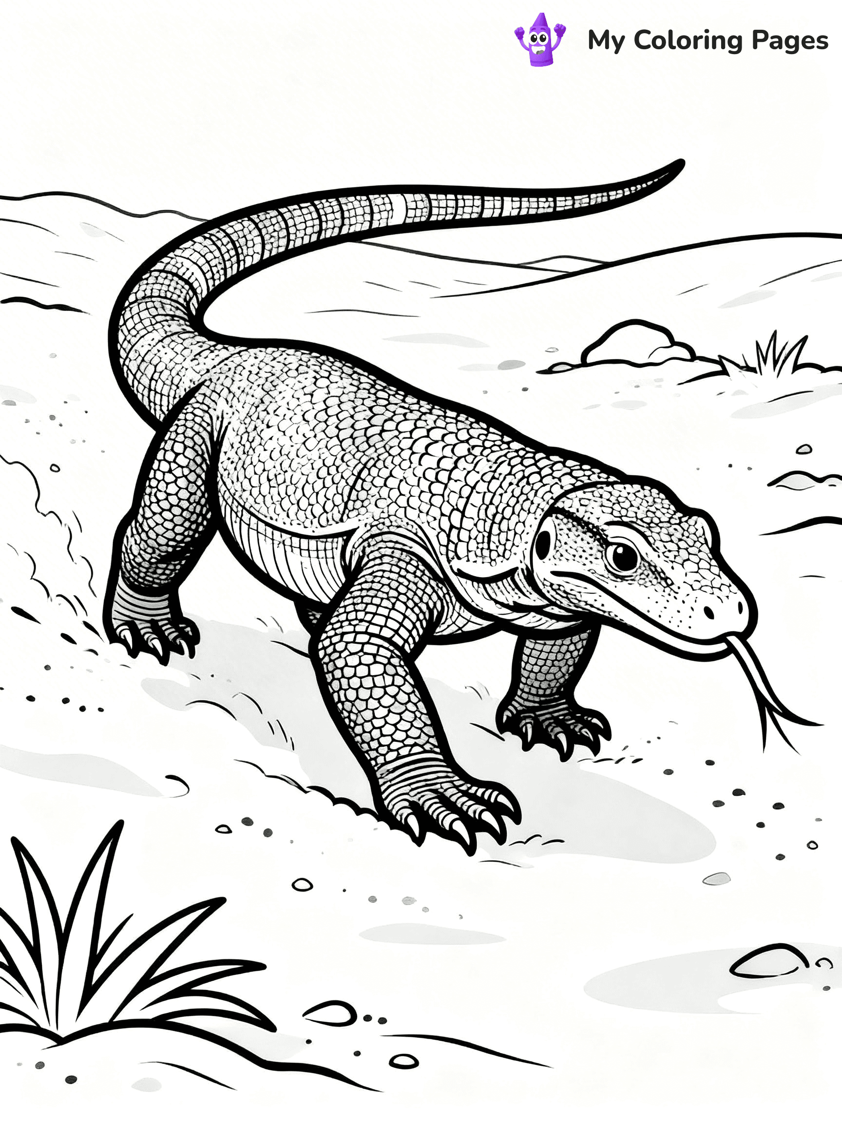 Komodo Dragon Coloring Pages - 100