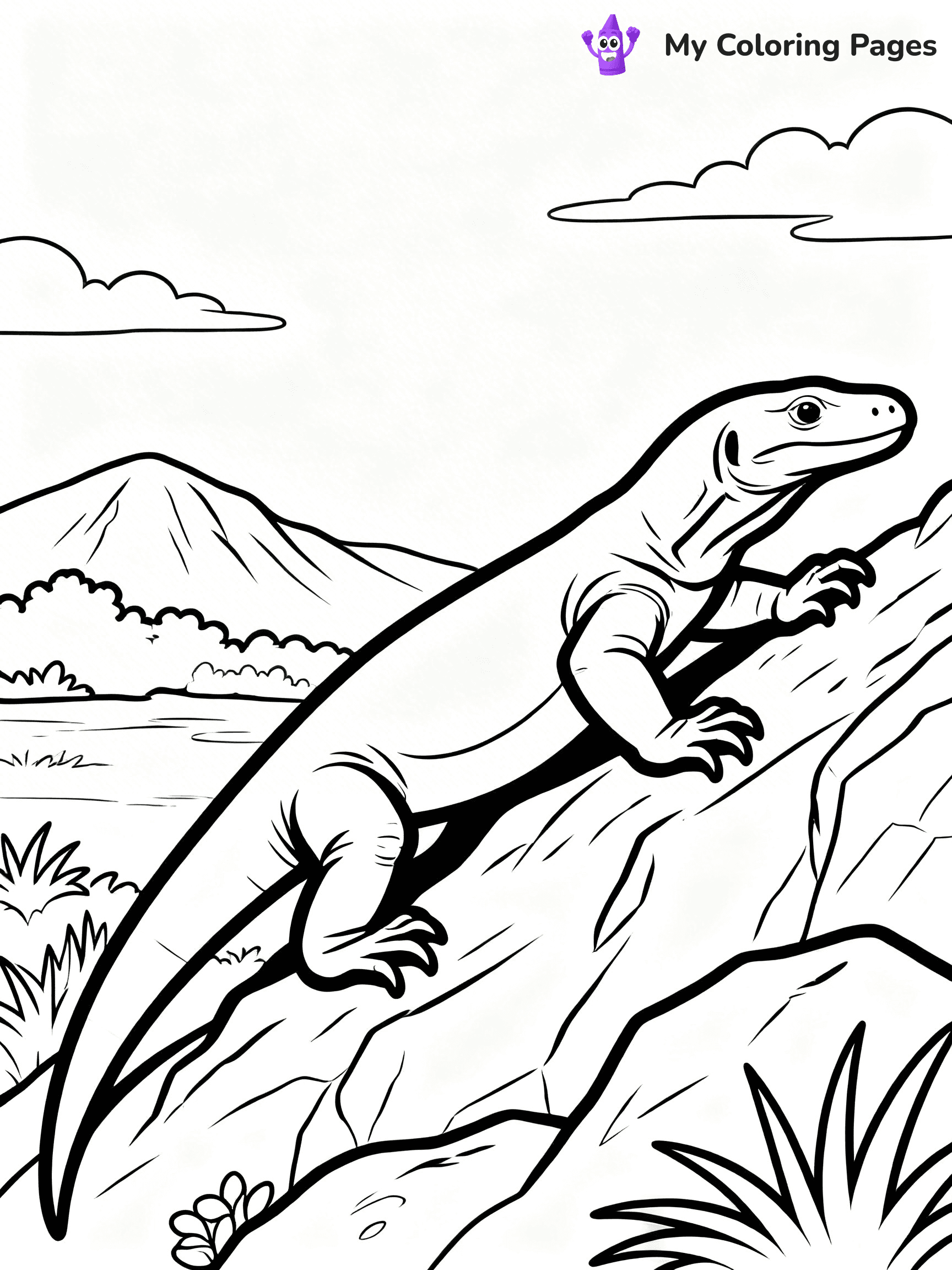 Komodo Dragon Coloring Pages - 38