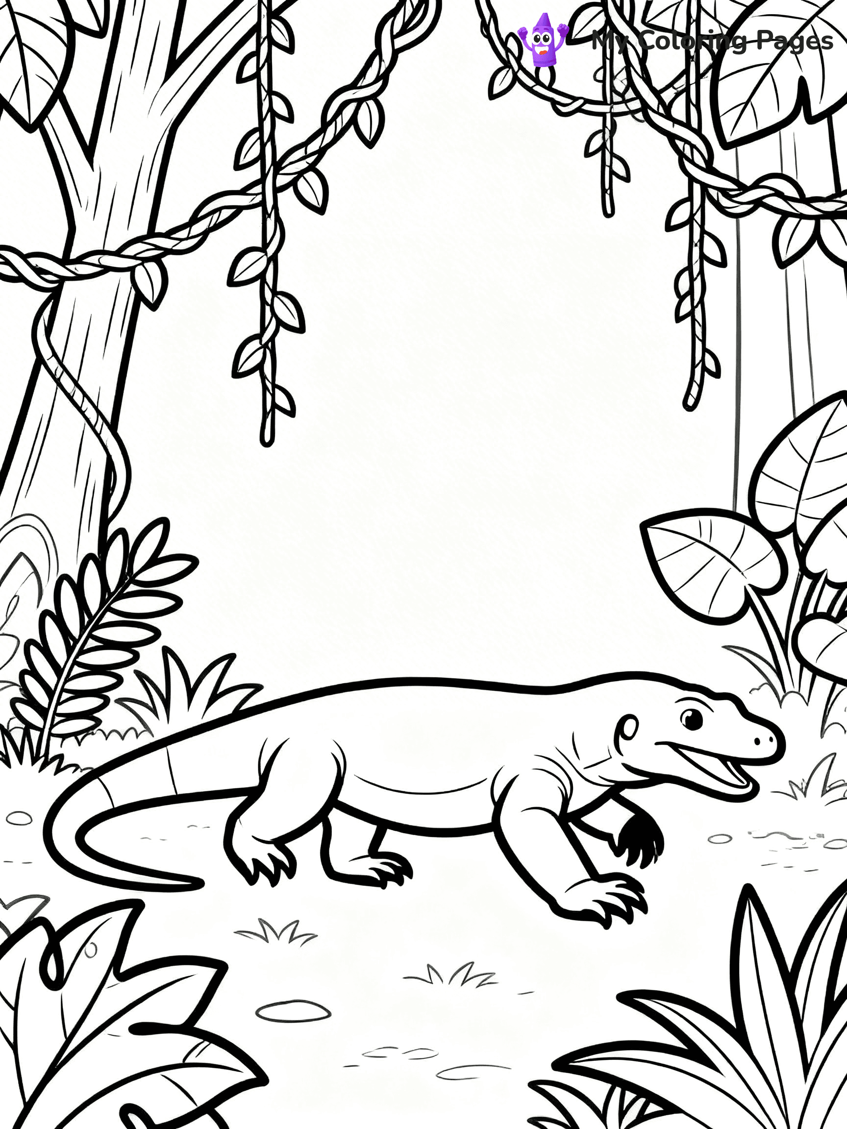 Komodo Dragon Coloring Pages - 1
