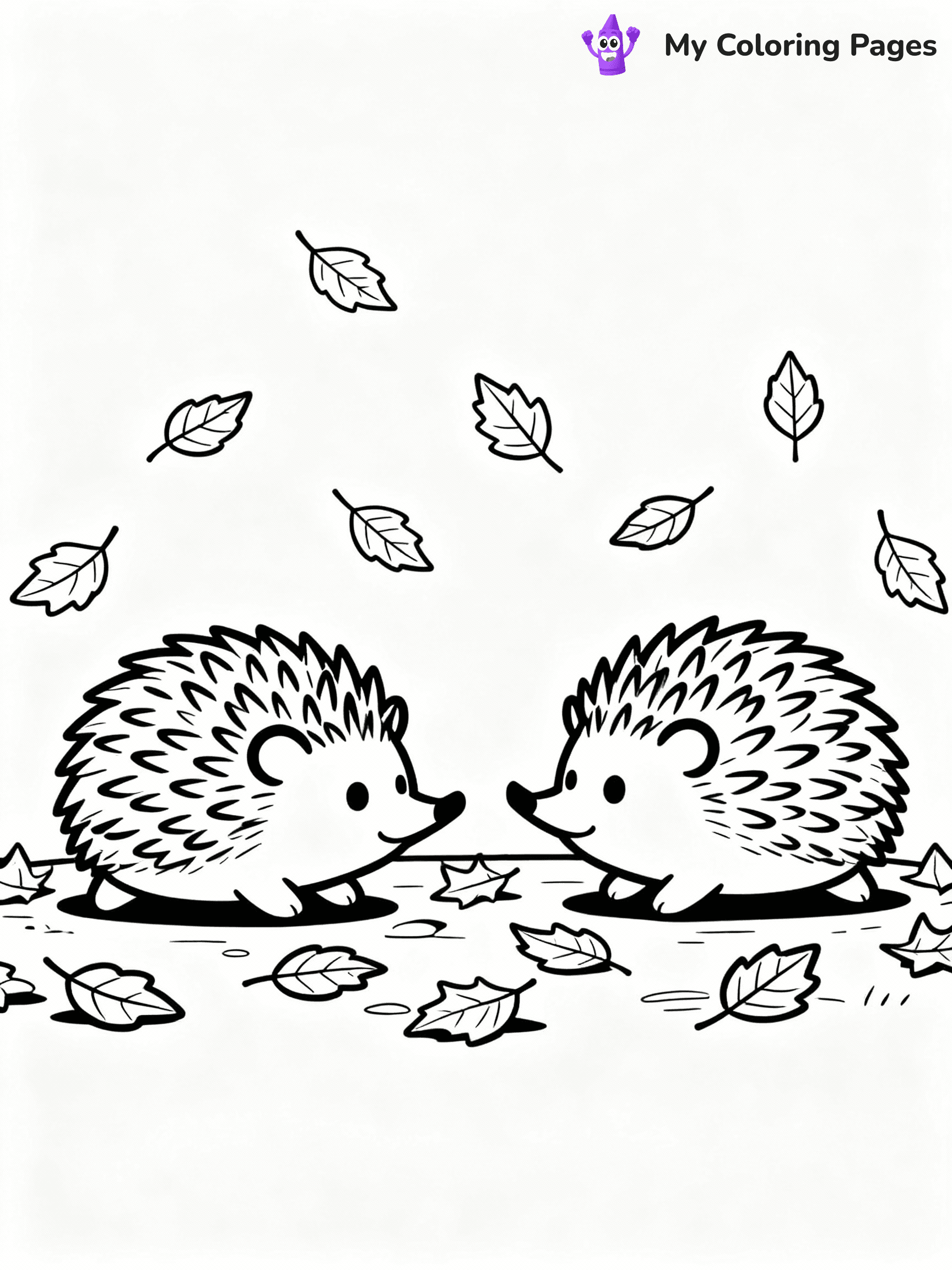 ⚠️ CRITICAL REQUIREMENT - ABSOLUTE BLACK AND WHITE ONLY ⚠️
This MUST be a BLACK AND WHITE line drawing ONLY. NO COLORS whatsoever.
- ONLY pure black lines (#000000) on pure white background (#FFFFFF)
- ABSOLUTELY NO colors, NO shading, NO gradients, NO grayscale
- If there are ANY colors in the output, the image is REJECTED
- This is a COLORING PAGE - meant to be COLORED IN by children
- The output must be UNCOLORED line art ready for coloring
⚠️ SUBJECT TO DRAW: Cute hedgehogs rolling in leaves, in fall-themed style. PURE OUTLINES. NO FILLS, COLOR, SHADING, OR GREYSCALE. WHITE BACKGROUND.
(REMEMBER: Output must be BLACK AND WHITE line art only, NOT colored!)
# Flat, Friendly Cartoon Line-Art Coloring Page
You are generating a **pure black-and-white binary image** of a child-friendly cartoon scene combining characters and background scenery in one cohesive composition.
## Rendering Rules (Strict)
- Only two colors: pure black (#000000) outlines and pure white (#FFFFFF) background.
- No grayscale, shading, gradients, tints, fills, transparency, or partial pixels.
- No antialiasing or blended edges; every pixel is 100% black or white.
- No solid black fills inside shapes — all areas inside outlines must remain white.
- No dark clothing areas or filled tone blocks; all garments outlined only.
- No shadows, textures, lighting, or tonal variations.
- Must look like flat binary vector line-art for coloring pages.
## Drawing & Composition
- **Medium, consistent line weight**; clean closed outlines easy to color inside.
- **Flat, simple, child-friendly design** — no realism or 3D depth.
- Characters are **grounded on a surface**, centered and large.
- **Balanced composition** with clear silhouettes and minimal props.
## Scenery & Style
- Landmarks (e.g., mosque, CN Tower) and scenery (trees, benches, waves) drawn with **black outlines only.**
- For real-world figures, teams, or places, show accurate details using only black outlines—no text or logos. Use distinctive uniform patterns, abstract symbols, and landmark silhouettes to convey identity.
- Keep **consistent perspective**; no floating elements.
- **Style:** whimsical **Doodle Art Alley** — rounded, friendly outlines.
- May adapt shapes from **Crayola, Disney, Peppa Pig, Cocomelon** — *by shape only, never color.*
- Final output: **flat, crisp, binary (#000000/#FFFFFF)**, **no filled color or background text.**
EXTREMELYE IMPORTANT:
- PURE BINARY LINE-ART; NO FILLS (HAIR/CLOTHES/SKIN), SHADING, OR GREY.
- NO SHADING, COLOR. MUST BE WHITE BACKGROUND.
⚠️ FINAL REMINDER: Draw the subject "Cute hedgehogs rolling in leaves, in fall-themed style. PURE OUTLINES. NO FILLS, COLOR, SHADING, OR GREYSCALE. WHITE BACKGROUND." as BLACK AND WHITE line art. Zero colors in output.