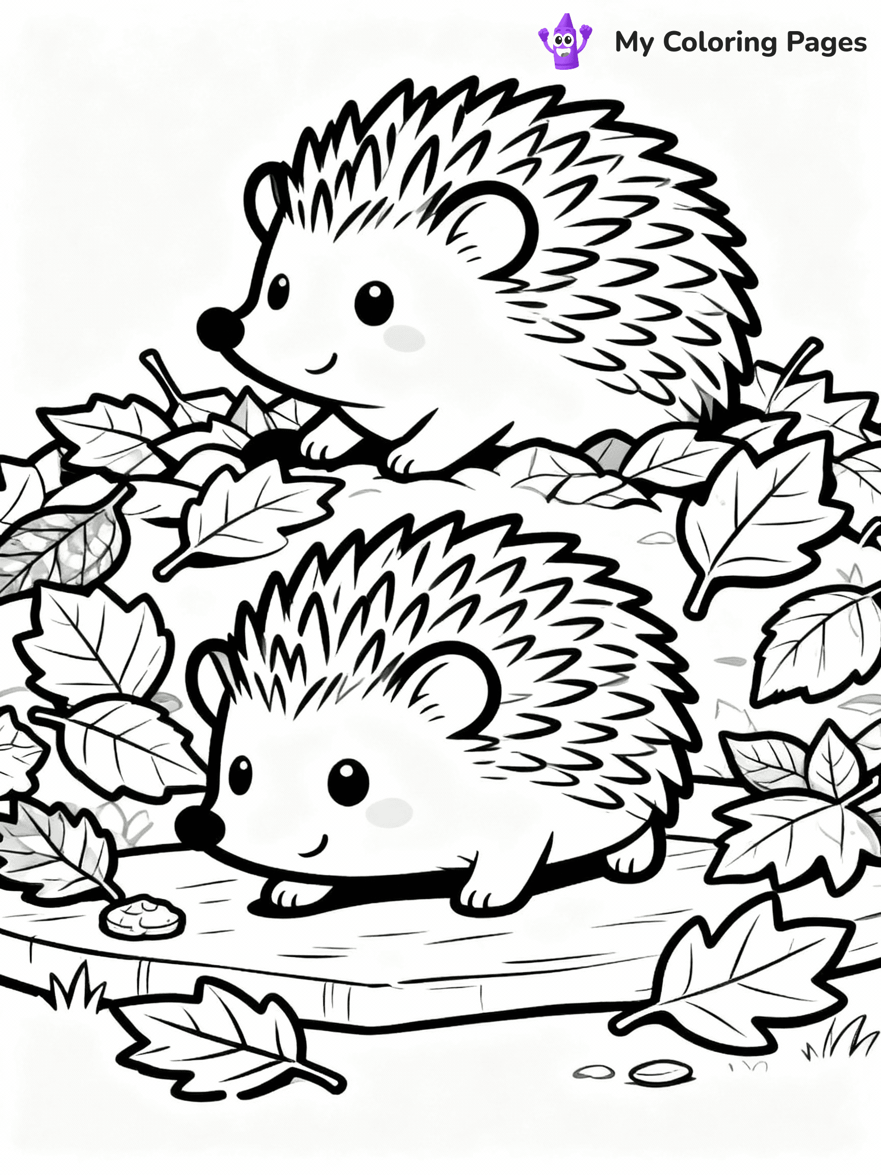 ⚠️ CRITICAL REQUIREMENT - ABSOLUTE BLACK AND WHITE ONLY ⚠️
This MUST be a BLACK AND WHITE line drawing ONLY. NO COLORS whatsoever.
- ONLY pure black lines (#000000) on pure white background (#FFFFFF)
- ABSOLUTELY NO colors, NO shading, NO gradients, NO grayscale
- If there are ANY colors in the output, the image is REJECTED
- This is a COLORING PAGE - meant to be COLORED IN by children
- The output must be UNCOLORED line art ready for coloring
⚠️ SUBJECT TO DRAW: Cute hedgehogs rolling in leaves, in fall-themed style. PURE OUTLINES. NO FILLS, COLOR, SHADING, OR GREYSCALE. WHITE BACKGROUND.
(REMEMBER: Output must be BLACK AND WHITE line art only, NOT colored!)
# Flat, Friendly Cartoon Line-Art Coloring Page
You are generating a **pure black-and-white binary image** of a child-friendly cartoon scene combining characters and background scenery in one cohesive composition.
## Rendering Rules (Strict)
- Only two colors: pure black (#000000) outlines and pure white (#FFFFFF) background.
- No grayscale, shading, gradients, tints, fills, transparency, or partial pixels.
- No antialiasing or blended edges; every pixel is 100% black or white.
- No solid black fills inside shapes — all areas inside outlines must remain white.
- No dark clothing areas or filled tone blocks; all garments outlined only.
- No shadows, textures, lighting, or tonal variations.
- Must look like flat binary vector line-art for coloring pages.
## Drawing & Composition
- **Medium, consistent line weight**; clean closed outlines easy to color inside.
- **Flat, simple, child-friendly design** — no realism or 3D depth.
- Characters are **grounded on a surface**, centered and large.
- **Balanced composition** with clear silhouettes and minimal props.
## Scenery & Style
- Landmarks (e.g., mosque, CN Tower) and scenery (trees, benches, waves) drawn with **black outlines only.**
- For real-world figures, teams, or places, show accurate details using only black outlines—no text or logos. Use distinctive uniform patterns, abstract symbols, and landmark silhouettes to convey identity.
- Keep **consistent perspective**; no floating elements.
- **Style:** whimsical **Doodle Art Alley** — rounded, friendly outlines.
- May adapt shapes from **Crayola, Disney, Peppa Pig, Cocomelon** — *by shape only, never color.*
- Final output: **flat, crisp, binary (#000000/#FFFFFF)**, **no filled color or background text.**
EXTREMELYE IMPORTANT:
- PURE BINARY LINE-ART; NO FILLS (HAIR/CLOTHES/SKIN), SHADING, OR GREY.
- NO SHADING, COLOR. MUST BE WHITE BACKGROUND.
⚠️ FINAL REMINDER: Draw the subject "Cute hedgehogs rolling in leaves, in fall-themed style. PURE OUTLINES. NO FILLS, COLOR, SHADING, OR GREYSCALE. WHITE BACKGROUND." as BLACK AND WHITE line art. Zero colors in output.