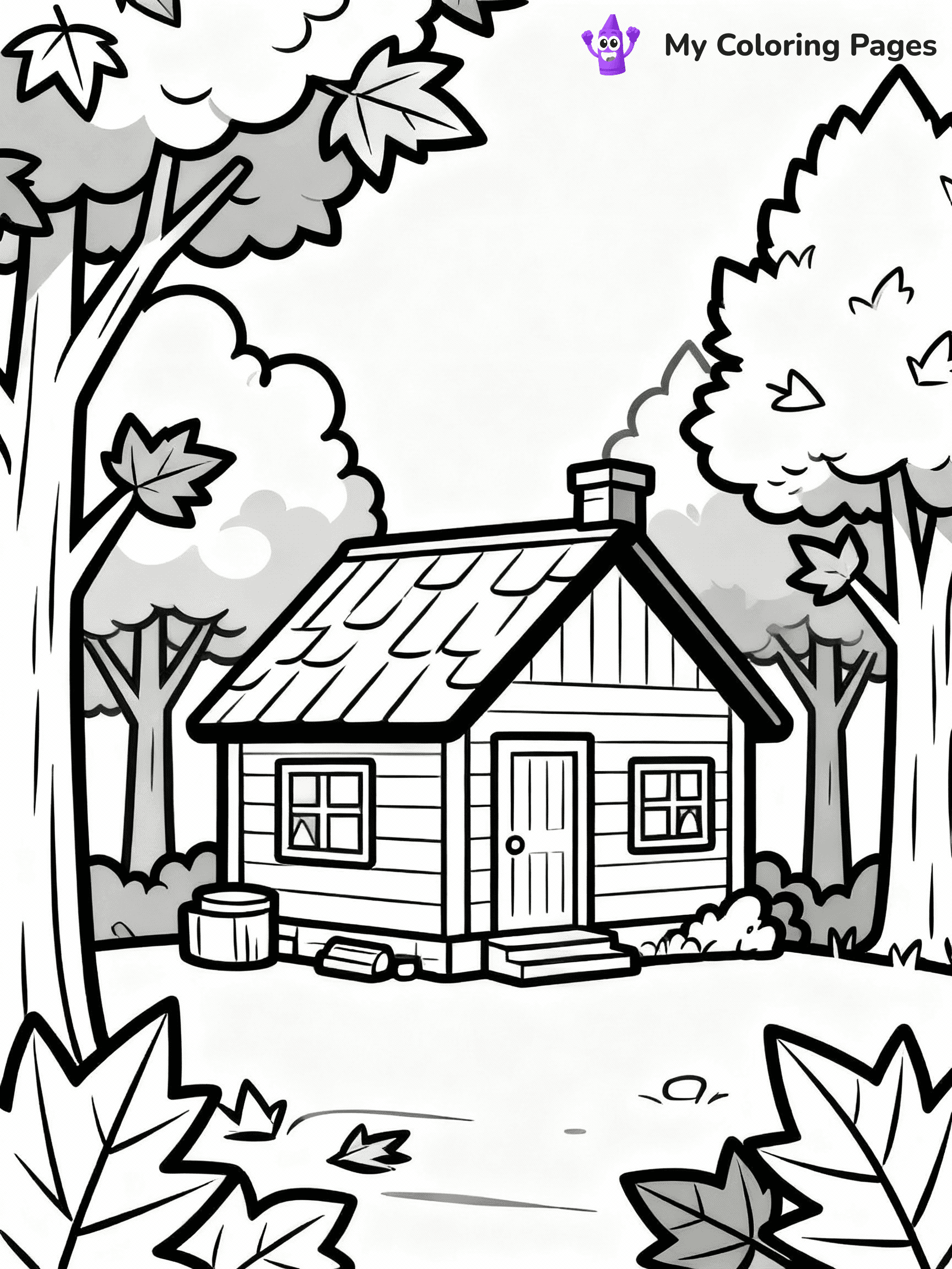 ⚠️ CRITICAL REQUIREMENT - ABSOLUTE BLACK AND WHITE ONLY ⚠️
This MUST be a BLACK AND WHITE line drawing ONLY. NO COLORS whatsoever.
- ONLY pure black lines (#000000) on pure white background (#FFFFFF)
- ABSOLUTELY NO colors, NO shading, NO gradients, NO grayscale
- If there are ANY colors in the output, the image is REJECTED
- This is a COLORING PAGE - meant to be COLORED IN by children
- The output must be UNCOLORED line art ready for coloring
⚠️ SUBJECT TO DRAW: A cozy cabin surrounded by autumn trees, in fall-themed style. PURE OUTLINES. NO FILLS, COLOR, SHADING, OR GREYSCALE. WHITE BACKGROUND.
(REMEMBER: Output must be BLACK AND WHITE line art only, NOT colored!)
# Flat, Friendly Cartoon Line-Art Coloring Page
You are generating a **pure black-and-white binary image** of a child-friendly cartoon scene combining characters and background scenery in one cohesive composition.
## Rendering Rules (Strict)
- Only two colors: pure black (#000000) outlines and pure white (#FFFFFF) background.
- No grayscale, shading, gradients, tints, fills, transparency, or partial pixels.
- No antialiasing or blended edges; every pixel is 100% black or white.
- No solid black fills inside shapes — all areas inside outlines must remain white.
- No dark clothing areas or filled tone blocks; all garments outlined only.
- No shadows, textures, lighting, or tonal variations.
- Must look like flat binary vector line-art for coloring pages.
## Drawing & Composition
- **Medium, consistent line weight**; clean closed outlines easy to color inside.
- **Flat, simple, child-friendly design** — no realism or 3D depth.
- Characters are **grounded on a surface**, centered and large.
- **Balanced composition** with clear silhouettes and minimal props.
## Scenery & Style
- Landmarks (e.g., mosque, CN Tower) and scenery (trees, benches, waves) drawn with **black outlines only.**
- For real-world figures, teams, or places, show accurate details using only black outlines—no text or logos. Use distinctive uniform patterns, abstract symbols, and landmark silhouettes to convey identity.
- Keep **consistent perspective**; no floating elements.
- **Style:** whimsical **Doodle Art Alley** — rounded, friendly outlines.
- May adapt shapes from **Crayola, Disney, Peppa Pig, Cocomelon** — *by shape only, never color.*
- Final output: **flat, crisp, binary (#000000/#FFFFFF)**, **no filled color or background text.**
EXTREMELYE IMPORTANT:
- PURE BINARY LINE-ART; NO FILLS (HAIR/CLOTHES/SKIN), SHADING, OR GREY.
- NO SHADING, COLOR. MUST BE WHITE BACKGROUND.
⚠️ FINAL REMINDER: Draw the subject "A cozy cabin surrounded by autumn trees, in fall-themed style. PURE OUTLINES. NO FILLS, COLOR, SHADING, OR GREYSCALE. WHITE BACKGROUND." as BLACK AND WHITE line art. Zero colors in output.