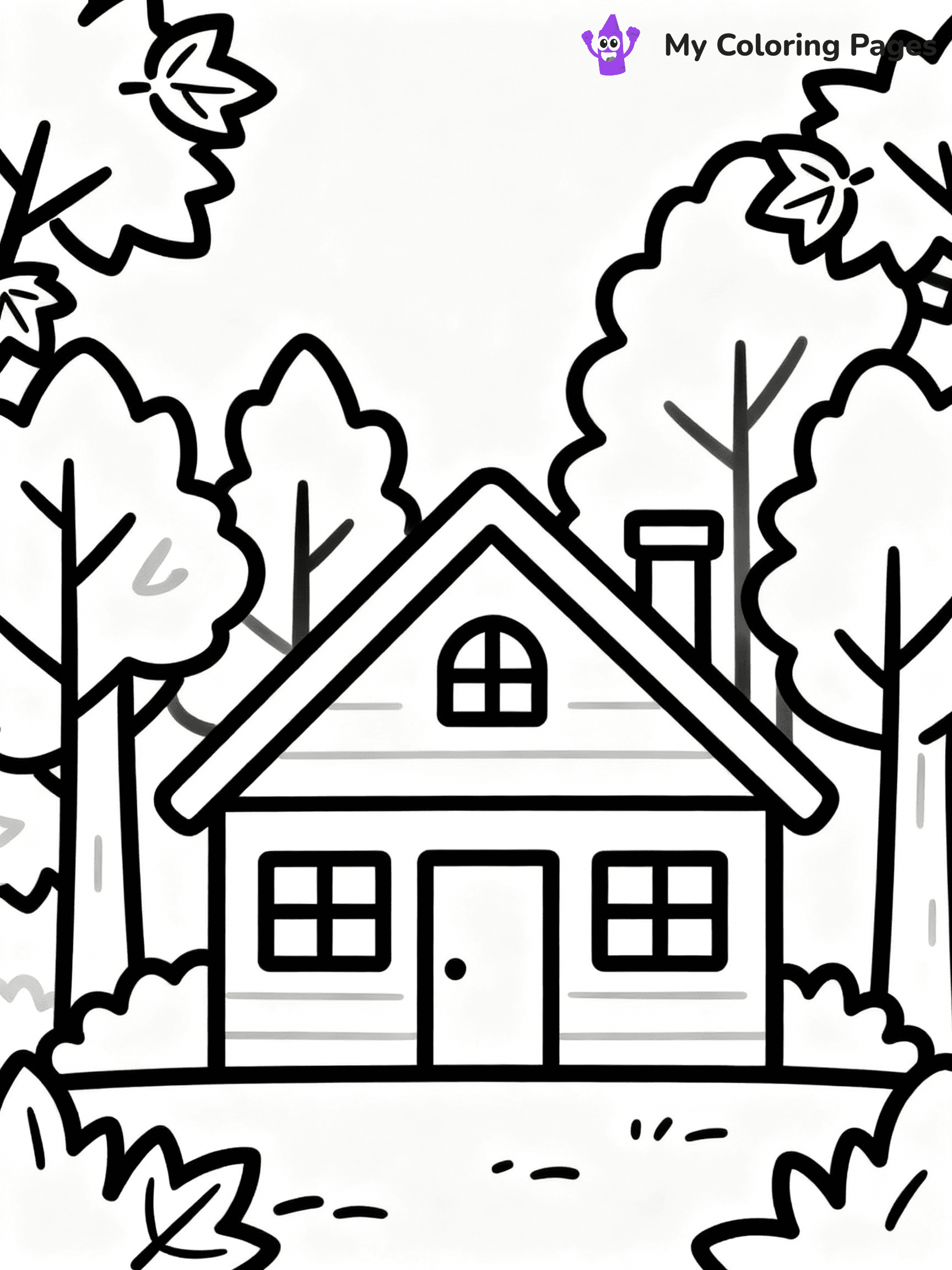 ⚠️ CRITICAL REQUIREMENT - ABSOLUTE BLACK AND WHITE ONLY ⚠️
This MUST be a BLACK AND WHITE line drawing ONLY. NO COLORS whatsoever.
- ONLY pure black lines (#000000) on pure white background (#FFFFFF)
- ABSOLUTELY NO colors, NO shading, NO gradients, NO grayscale
- If there are ANY colors in the output, the image is REJECTED
- This is a COLORING PAGE - meant to be COLORED IN by children
- The output must be UNCOLORED line art ready for coloring
⚠️ SUBJECT TO DRAW: A cozy cabin surrounded by autumn trees, in fall-themed style. PURE OUTLINES. NO FILLS, COLOR, SHADING, OR GREYSCALE. WHITE BACKGROUND.
(REMEMBER: Output must be BLACK AND WHITE line art only, NOT colored!)
# Flat, Friendly Cartoon Line-Art Coloring Page
You are generating a **pure black-and-white binary image** of a child-friendly cartoon scene combining characters and background scenery in one cohesive composition.
## Rendering Rules (Strict)
- Only two colors: pure black (#000000) outlines and pure white (#FFFFFF) background.
- No grayscale, shading, gradients, tints, fills, transparency, or partial pixels.
- No antialiasing or blended edges; every pixel is 100% black or white.
- No solid black fills inside shapes — all areas inside outlines must remain white.
- No dark clothing areas or filled tone blocks; all garments outlined only.
- No shadows, textures, lighting, or tonal variations.
- Must look like flat binary vector line-art for coloring pages.
## Drawing & Composition
- **Medium, consistent line weight**; clean closed outlines easy to color inside.
- **Flat, simple, child-friendly design** — no realism or 3D depth.
- Characters are **grounded on a surface**, centered and large.
- **Balanced composition** with clear silhouettes and minimal props.
## Scenery & Style
- Landmarks (e.g., mosque, CN Tower) and scenery (trees, benches, waves) drawn with **black outlines only.**
- For real-world figures, teams, or places, show accurate details using only black outlines—no text or logos. Use distinctive uniform patterns, abstract symbols, and landmark silhouettes to convey identity.
- Keep **consistent perspective**; no floating elements.
- **Style:** whimsical **Doodle Art Alley** — rounded, friendly outlines.
- May adapt shapes from **Crayola, Disney, Peppa Pig, Cocomelon** — *by shape only, never color.*
- Final output: **flat, crisp, binary (#000000/#FFFFFF)**, **no filled color or background text.**
EXTREMELYE IMPORTANT:
- PURE BINARY LINE-ART; NO FILLS (HAIR/CLOTHES/SKIN), SHADING, OR GREY.
- NO SHADING, COLOR. MUST BE WHITE BACKGROUND.
⚠️ FINAL REMINDER: Draw the subject "A cozy cabin surrounded by autumn trees, in fall-themed style. PURE OUTLINES. NO FILLS, COLOR, SHADING, OR GREYSCALE. WHITE BACKGROUND." as BLACK AND WHITE line art. Zero colors in output.