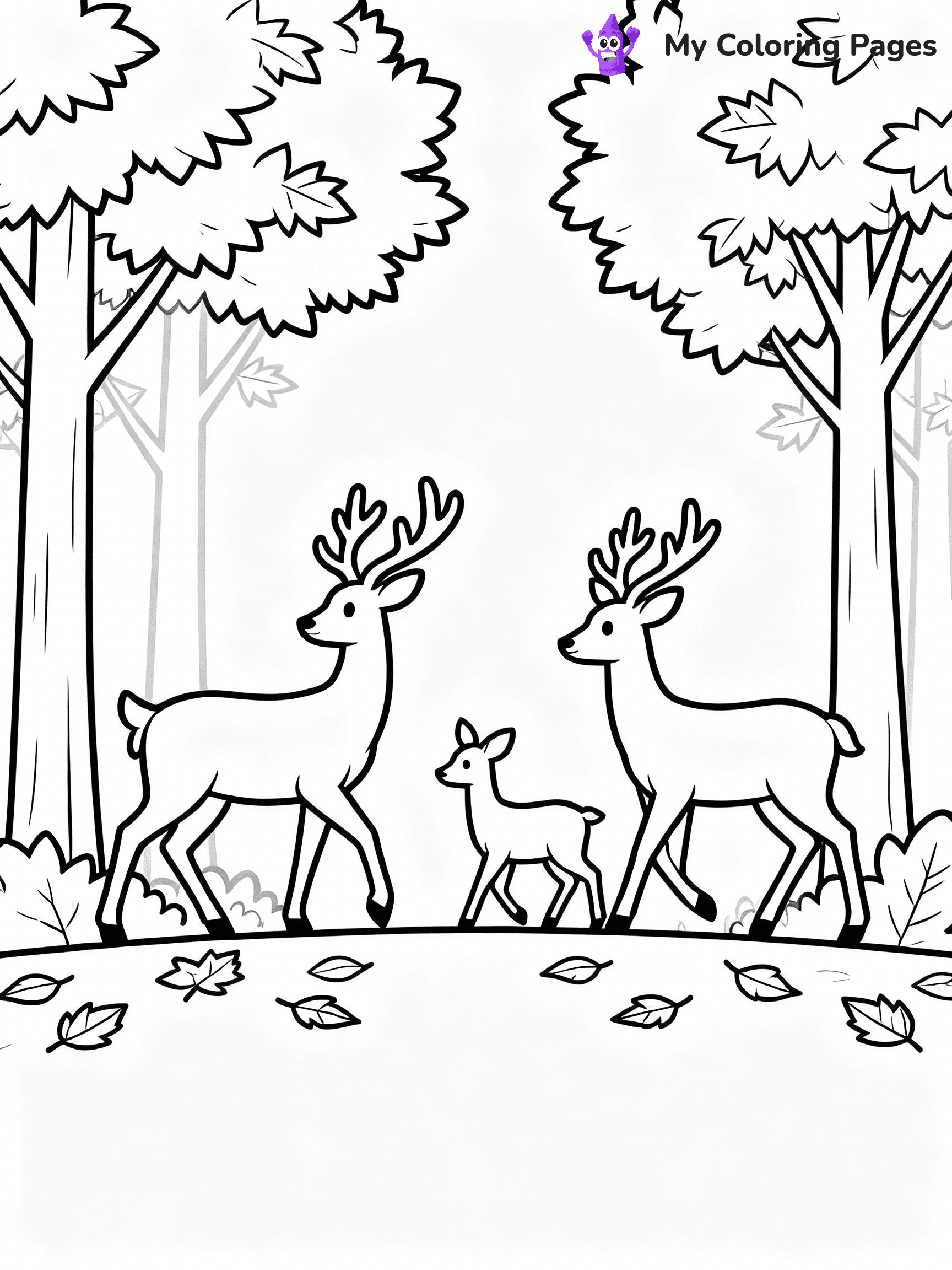 ⚠️ CRITICAL REQUIREMENT - ABSOLUTE BLACK AND WHITE ONLY ⚠️
This MUST be a BLACK AND WHITE line drawing ONLY. NO COLORS whatsoever.
- ONLY pure black lines (#000000) on pure white background (#FFFFFF)
- ABSOLUTELY NO colors, NO shading, NO gradients, NO grayscale
- If there are ANY colors in the output, the image is REJECTED
- This is a COLORING PAGE - meant to be COLORED IN by children
- The output must be UNCOLORED line art ready for coloring
⚠️ SUBJECT TO DRAW: A family of deer gracefully walking through a forest, in fall-themed style. PURE OUTLINES. NO FILLS, COLOR, SHADING, OR GREYSCALE. WHITE BACKGROUND.
(REMEMBER: Output must be BLACK AND WHITE line art only, NOT colored!)
# Flat, Friendly Cartoon Line-Art Coloring Page
You are generating a **pure black-and-white binary image** of a child-friendly cartoon scene combining characters and background scenery in one cohesive composition.
## Rendering Rules (Strict)
- Only two colors: pure black (#000000) outlines and pure white (#FFFFFF) background.
- No grayscale, shading, gradients, tints, fills, transparency, or partial pixels.
- No antialiasing or blended edges; every pixel is 100% black or white.
- No solid black fills inside shapes — all areas inside outlines must remain white.
- No dark clothing areas or filled tone blocks; all garments outlined only.
- No shadows, textures, lighting, or tonal variations.
- Must look like flat binary vector line-art for coloring pages.
## Drawing & Composition
- **Medium, consistent line weight**; clean closed outlines easy to color inside.
- **Flat, simple, child-friendly design** — no realism or 3D depth.
- Characters are **grounded on a surface**, centered and large.
- **Balanced composition** with clear silhouettes and minimal props.
## Scenery & Style
- Landmarks (e.g., mosque, CN Tower) and scenery (trees, benches, waves) drawn with **black outlines only.**
- For real-world figures, teams, or places, show accurate details using only black outlines—no text or logos. Use distinctive uniform patterns, abstract symbols, and landmark silhouettes to convey identity.
- Keep **consistent perspective**; no floating elements.
- **Style:** whimsical **Doodle Art Alley** — rounded, friendly outlines.
- May adapt shapes from **Crayola, Disney, Peppa Pig, Cocomelon** — *by shape only, never color.*
- Final output: **flat, crisp, binary (#000000/#FFFFFF)**, **no filled color or background text.**
EXTREMELYE IMPORTANT:
- PURE BINARY LINE-ART; NO FILLS (HAIR/CLOTHES/SKIN), SHADING, OR GREY.
- NO SHADING, COLOR. MUST BE WHITE BACKGROUND.
⚠️ FINAL REMINDER: Draw the subject "A family of deer gracefully walking through a forest, in fall-themed style. PURE OUTLINES. NO FILLS, COLOR, SHADING, OR GREYSCALE. WHITE BACKGROUND." as BLACK AND WHITE line art. Zero colors in output.