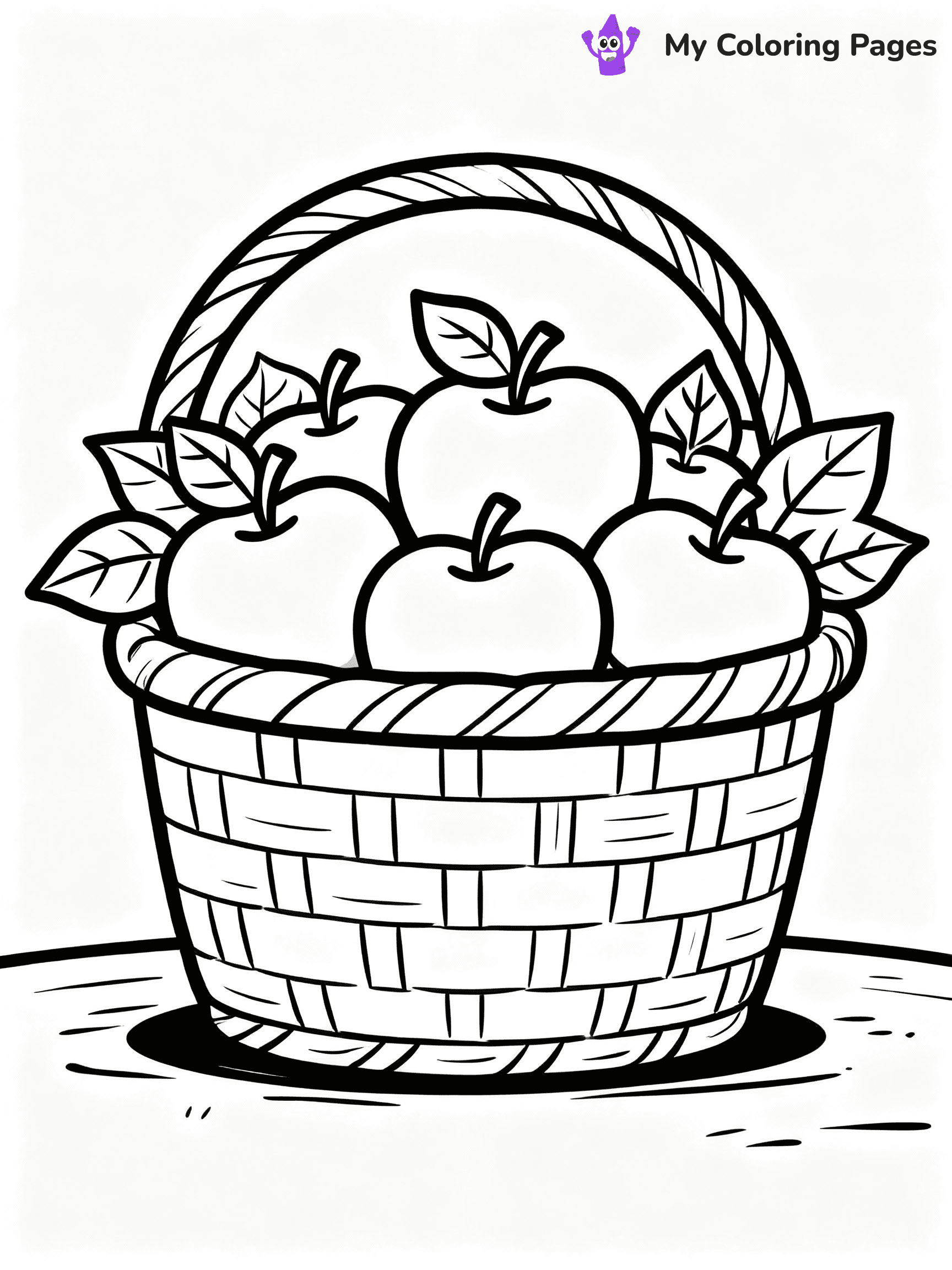 ⚠️ CRITICAL REQUIREMENT - ABSOLUTE BLACK AND WHITE ONLY ⚠️
This MUST be a BLACK AND WHITE line drawing ONLY. NO COLORS whatsoever.
- ONLY pure black lines (#000000) on pure white background (#FFFFFF)
- ABSOLUTELY NO colors, NO shading, NO gradients, NO grayscale
- If there are ANY colors in the output, the image is REJECTED
- This is a COLORING PAGE - meant to be COLORED IN by children
- The output must be UNCOLORED line art ready for coloring
⚠️ SUBJECT TO DRAW: A harvest basket filled with apples and leaves, in fall-themed style. PURE OUTLINES. NO FILLS, COLOR, SHADING, OR GREYSCALE. WHITE BACKGROUND.
(REMEMBER: Output must be BLACK AND WHITE line art only, NOT colored!)
# Flat, Friendly Cartoon Line-Art Coloring Page
You are generating a **pure black-and-white binary image** of a child-friendly cartoon scene combining characters and background scenery in one cohesive composition.
## Rendering Rules (Strict)
- Only two colors: pure black (#000000) outlines and pure white (#FFFFFF) background.
- No grayscale, shading, gradients, tints, fills, transparency, or partial pixels.
- No antialiasing or blended edges; every pixel is 100% black or white.
- No solid black fills inside shapes — all areas inside outlines must remain white.
- No dark clothing areas or filled tone blocks; all garments outlined only.
- No shadows, textures, lighting, or tonal variations.
- Must look like flat binary vector line-art for coloring pages.
## Drawing & Composition
- **Medium, consistent line weight**; clean closed outlines easy to color inside.
- **Flat, simple, child-friendly design** — no realism or 3D depth.
- Characters are **grounded on a surface**, centered and large.
- **Balanced composition** with clear silhouettes and minimal props.
## Scenery & Style
- Landmarks (e.g., mosque, CN Tower) and scenery (trees, benches, waves) drawn with **black outlines only.**
- For real-world figures, teams, or places, show accurate details using only black outlines—no text or logos. Use distinctive uniform patterns, abstract symbols, and landmark silhouettes to convey identity.
- Keep **consistent perspective**; no floating elements.
- **Style:** whimsical **Doodle Art Alley** — rounded, friendly outlines.
- May adapt shapes from **Crayola, Disney, Peppa Pig, Cocomelon** — *by shape only, never color.*
- Final output: **flat, crisp, binary (#000000/#FFFFFF)**, **no filled color or background text.**
EXTREMELYE IMPORTANT:
- PURE BINARY LINE-ART; NO FILLS (HAIR/CLOTHES/SKIN), SHADING, OR GREY.
- NO SHADING, COLOR. MUST BE WHITE BACKGROUND.
⚠️ FINAL REMINDER: Draw the subject "A harvest basket filled with apples and leaves, in fall-themed style. PURE OUTLINES. NO FILLS, COLOR, SHADING, OR GREYSCALE. WHITE BACKGROUND." as BLACK AND WHITE line art. Zero colors in output.