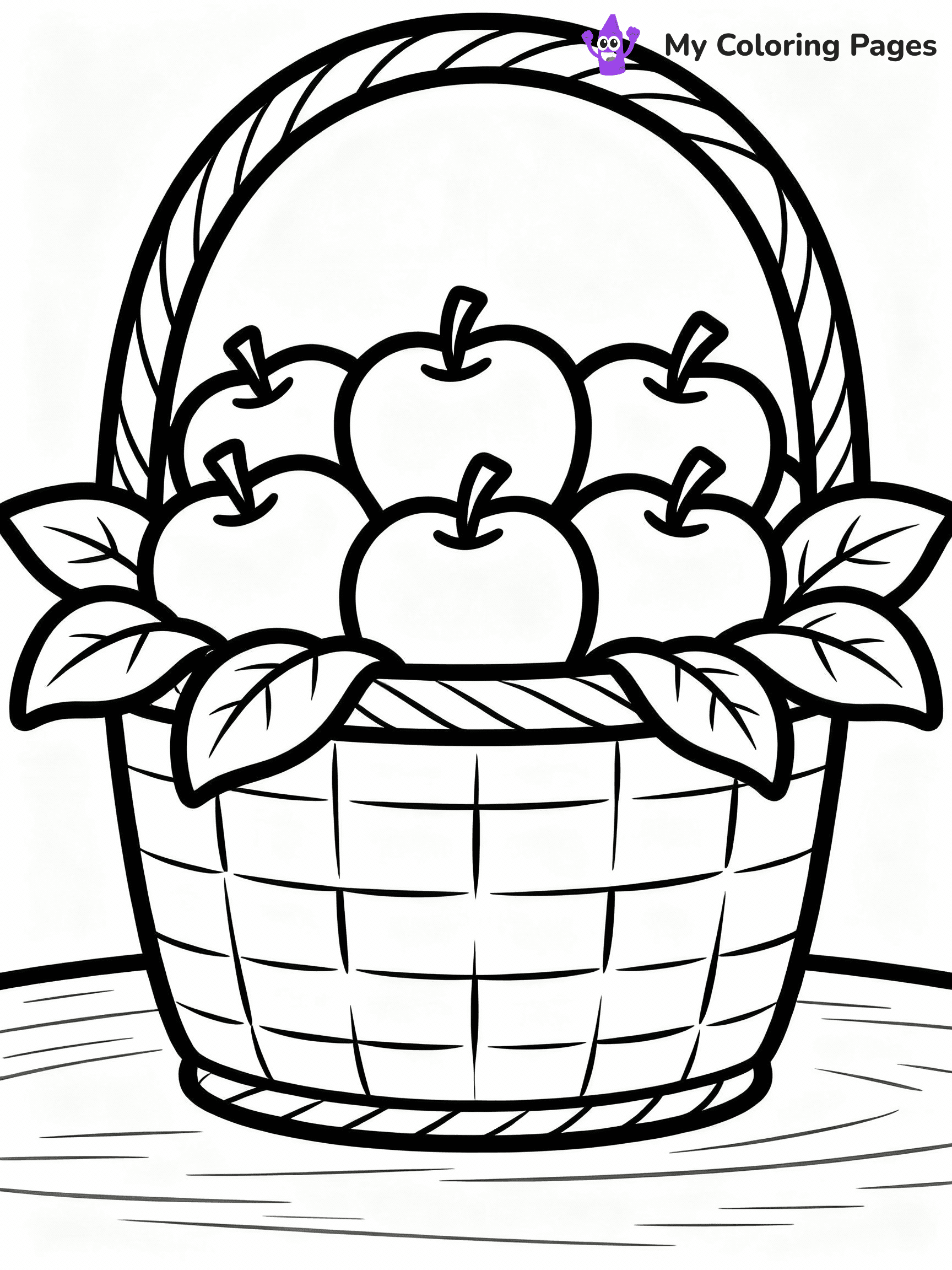 ⚠️ CRITICAL REQUIREMENT - ABSOLUTE BLACK AND WHITE ONLY ⚠️
This MUST be a BLACK AND WHITE line drawing ONLY. NO COLORS whatsoever.
- ONLY pure black lines (#000000) on pure white background (#FFFFFF)
- ABSOLUTELY NO colors, NO shading, NO gradients, NO grayscale
- If there are ANY colors in the output, the image is REJECTED
- This is a COLORING PAGE - meant to be COLORED IN by children
- The output must be UNCOLORED line art ready for coloring
⚠️ SUBJECT TO DRAW: A harvest basket filled with apples and leaves, in fall-themed style. PURE OUTLINES. NO FILLS, COLOR, SHADING, OR GREYSCALE. WHITE BACKGROUND.
(REMEMBER: Output must be BLACK AND WHITE line art only, NOT colored!)
# Flat, Friendly Cartoon Line-Art Coloring Page
You are generating a **pure black-and-white binary image** of a child-friendly cartoon scene combining characters and background scenery in one cohesive composition.
## Rendering Rules (Strict)
- Only two colors: pure black (#000000) outlines and pure white (#FFFFFF) background.
- No grayscale, shading, gradients, tints, fills, transparency, or partial pixels.
- No antialiasing or blended edges; every pixel is 100% black or white.
- No solid black fills inside shapes — all areas inside outlines must remain white.
- No dark clothing areas or filled tone blocks; all garments outlined only.
- No shadows, textures, lighting, or tonal variations.
- Must look like flat binary vector line-art for coloring pages.
## Drawing & Composition
- **Medium, consistent line weight**; clean closed outlines easy to color inside.
- **Flat, simple, child-friendly design** — no realism or 3D depth.
- Characters are **grounded on a surface**, centered and large.
- **Balanced composition** with clear silhouettes and minimal props.
## Scenery & Style
- Landmarks (e.g., mosque, CN Tower) and scenery (trees, benches, waves) drawn with **black outlines only.**
- For real-world figures, teams, or places, show accurate details using only black outlines—no text or logos. Use distinctive uniform patterns, abstract symbols, and landmark silhouettes to convey identity.
- Keep **consistent perspective**; no floating elements.
- **Style:** whimsical **Doodle Art Alley** — rounded, friendly outlines.
- May adapt shapes from **Crayola, Disney, Peppa Pig, Cocomelon** — *by shape only, never color.*
- Final output: **flat, crisp, binary (#000000/#FFFFFF)**, **no filled color or background text.**
EXTREMELYE IMPORTANT:
- PURE BINARY LINE-ART; NO FILLS (HAIR/CLOTHES/SKIN), SHADING, OR GREY.
- NO SHADING, COLOR. MUST BE WHITE BACKGROUND.
⚠️ FINAL REMINDER: Draw the subject "A harvest basket filled with apples and leaves, in fall-themed style. PURE OUTLINES. NO FILLS, COLOR, SHADING, OR GREYSCALE. WHITE BACKGROUND." as BLACK AND WHITE line art. Zero colors in output.