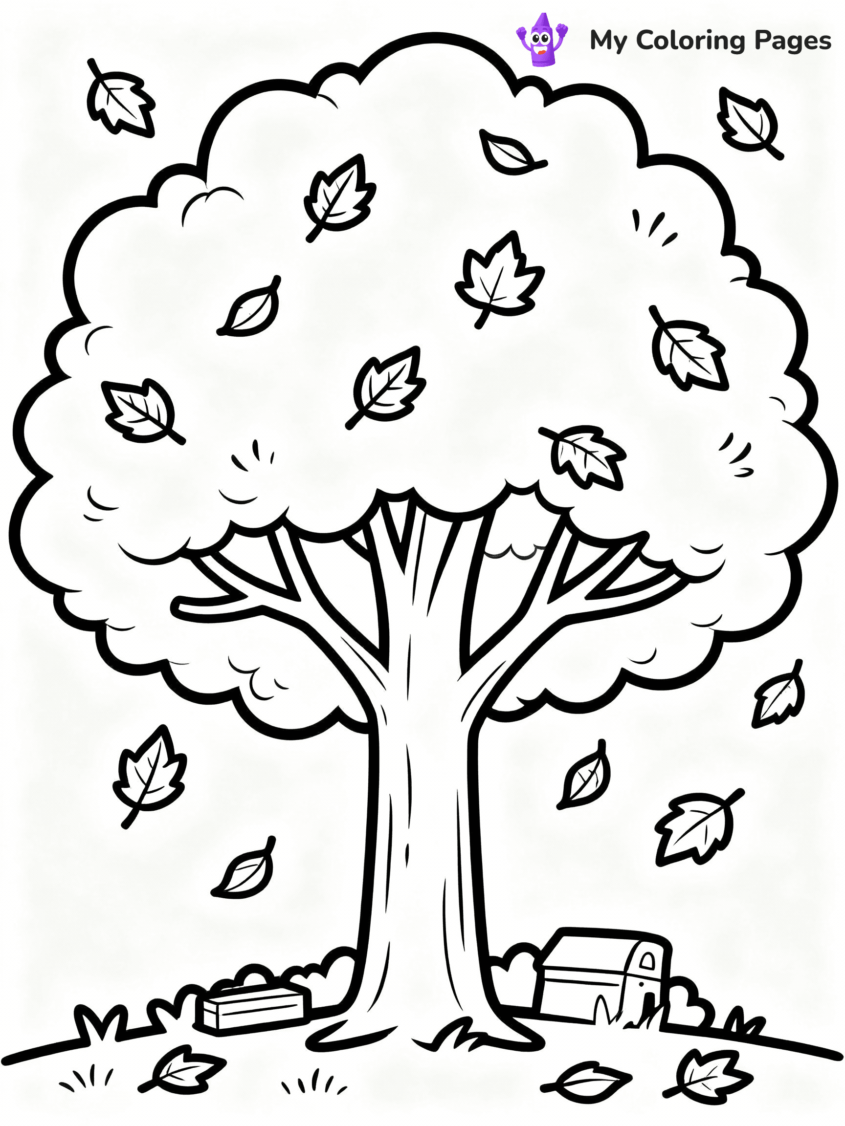 ⚠️ CRITICAL REQUIREMENT - ABSOLUTE BLACK AND WHITE ONLY ⚠️
This MUST be a BLACK AND WHITE line drawing ONLY. NO COLORS whatsoever.
- ONLY pure black lines (#000000) on pure white background (#FFFFFF)
- ABSOLUTELY NO colors, NO shading, NO gradients, NO grayscale
- If there are ANY colors in the output, the image is REJECTED
- This is a COLORING PAGE - meant to be COLORED IN by children
- The output must be UNCOLORED line art ready for coloring
⚠️ SUBJECT TO DRAW: A tree with vibrant autumn leaves falling gently, in fall-themed style. PURE OUTLINES. NO FILLS, COLOR, SHADING, OR GREYSCALE. WHITE BACKGROUND.
(REMEMBER: Output must be BLACK AND WHITE line art only, NOT colored!)
# Flat, Friendly Cartoon Line-Art Coloring Page
You are generating a **pure black-and-white binary image** of a child-friendly cartoon scene combining characters and background scenery in one cohesive composition.
## Rendering Rules (Strict)
- Only two colors: pure black (#000000) outlines and pure white (#FFFFFF) background.
- No grayscale, shading, gradients, tints, fills, transparency, or partial pixels.
- No antialiasing or blended edges; every pixel is 100% black or white.
- No solid black fills inside shapes — all areas inside outlines must remain white.
- No dark clothing areas or filled tone blocks; all garments outlined only.
- No shadows, textures, lighting, or tonal variations.
- Must look like flat binary vector line-art for coloring pages.
## Drawing & Composition
- **Medium, consistent line weight**; clean closed outlines easy to color inside.
- **Flat, simple, child-friendly design** — no realism or 3D depth.
- Characters are **grounded on a surface**, centered and large.
- **Balanced composition** with clear silhouettes and minimal props.
## Scenery & Style
- Landmarks (e.g., mosque, CN Tower) and scenery (trees, benches, waves) drawn with **black outlines only.**
- For real-world figures, teams, or places, show accurate details using only black outlines—no text or logos. Use distinctive uniform patterns, abstract symbols, and landmark silhouettes to convey identity.
- Keep **consistent perspective**; no floating elements.
- **Style:** whimsical **Doodle Art Alley** — rounded, friendly outlines.
- May adapt shapes from **Crayola, Disney, Peppa Pig, Cocomelon** — *by shape only, never color.*
- Final output: **flat, crisp, binary (#000000/#FFFFFF)**, **no filled color or background text.**
EXTREMELYE IMPORTANT:
- PURE BINARY LINE-ART; NO FILLS (HAIR/CLOTHES/SKIN), SHADING, OR GREY.
- NO SHADING, COLOR. MUST BE WHITE BACKGROUND.
⚠️ FINAL REMINDER: Draw the subject "A tree with vibrant autumn leaves falling gently, in fall-themed style. PURE OUTLINES. NO FILLS, COLOR, SHADING, OR GREYSCALE. WHITE BACKGROUND." as BLACK AND WHITE line art. Zero colors in output.