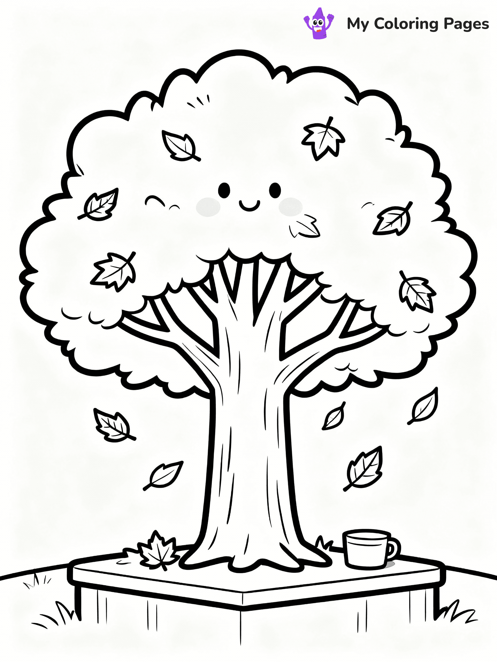 ⚠️ CRITICAL REQUIREMENT - ABSOLUTE BLACK AND WHITE ONLY ⚠️
This MUST be a BLACK AND WHITE line drawing ONLY. NO COLORS whatsoever.
- ONLY pure black lines (#000000) on pure white background (#FFFFFF)
- ABSOLUTELY NO colors, NO shading, NO gradients, NO grayscale
- If there are ANY colors in the output, the image is REJECTED
- This is a COLORING PAGE - meant to be COLORED IN by children
- The output must be UNCOLORED line art ready for coloring
⚠️ SUBJECT TO DRAW: A tree with vibrant autumn leaves falling gently, in fall-themed style. PURE OUTLINES. NO FILLS, COLOR, SHADING, OR GREYSCALE. WHITE BACKGROUND.
(REMEMBER: Output must be BLACK AND WHITE line art only, NOT colored!)
# Flat, Friendly Cartoon Line-Art Coloring Page
You are generating a **pure black-and-white binary image** of a child-friendly cartoon scene combining characters and background scenery in one cohesive composition.
## Rendering Rules (Strict)
- Only two colors: pure black (#000000) outlines and pure white (#FFFFFF) background.
- No grayscale, shading, gradients, tints, fills, transparency, or partial pixels.
- No antialiasing or blended edges; every pixel is 100% black or white.
- No solid black fills inside shapes — all areas inside outlines must remain white.
- No dark clothing areas or filled tone blocks; all garments outlined only.
- No shadows, textures, lighting, or tonal variations.
- Must look like flat binary vector line-art for coloring pages.
## Drawing & Composition
- **Medium, consistent line weight**; clean closed outlines easy to color inside.
- **Flat, simple, child-friendly design** — no realism or 3D depth.
- Characters are **grounded on a surface**, centered and large.
- **Balanced composition** with clear silhouettes and minimal props.
## Scenery & Style
- Landmarks (e.g., mosque, CN Tower) and scenery (trees, benches, waves) drawn with **black outlines only.**
- For real-world figures, teams, or places, show accurate details using only black outlines—no text or logos. Use distinctive uniform patterns, abstract symbols, and landmark silhouettes to convey identity.
- Keep **consistent perspective**; no floating elements.
- **Style:** whimsical **Doodle Art Alley** — rounded, friendly outlines.
- May adapt shapes from **Crayola, Disney, Peppa Pig, Cocomelon** — *by shape only, never color.*
- Final output: **flat, crisp, binary (#000000/#FFFFFF)**, **no filled color or background text.**
EXTREMELYE IMPORTANT:
- PURE BINARY LINE-ART; NO FILLS (HAIR/CLOTHES/SKIN), SHADING, OR GREY.
- NO SHADING, COLOR. MUST BE WHITE BACKGROUND.
⚠️ FINAL REMINDER: Draw the subject "A tree with vibrant autumn leaves falling gently, in fall-themed style. PURE OUTLINES. NO FILLS, COLOR, SHADING, OR GREYSCALE. WHITE BACKGROUND." as BLACK AND WHITE line art. Zero colors in output.