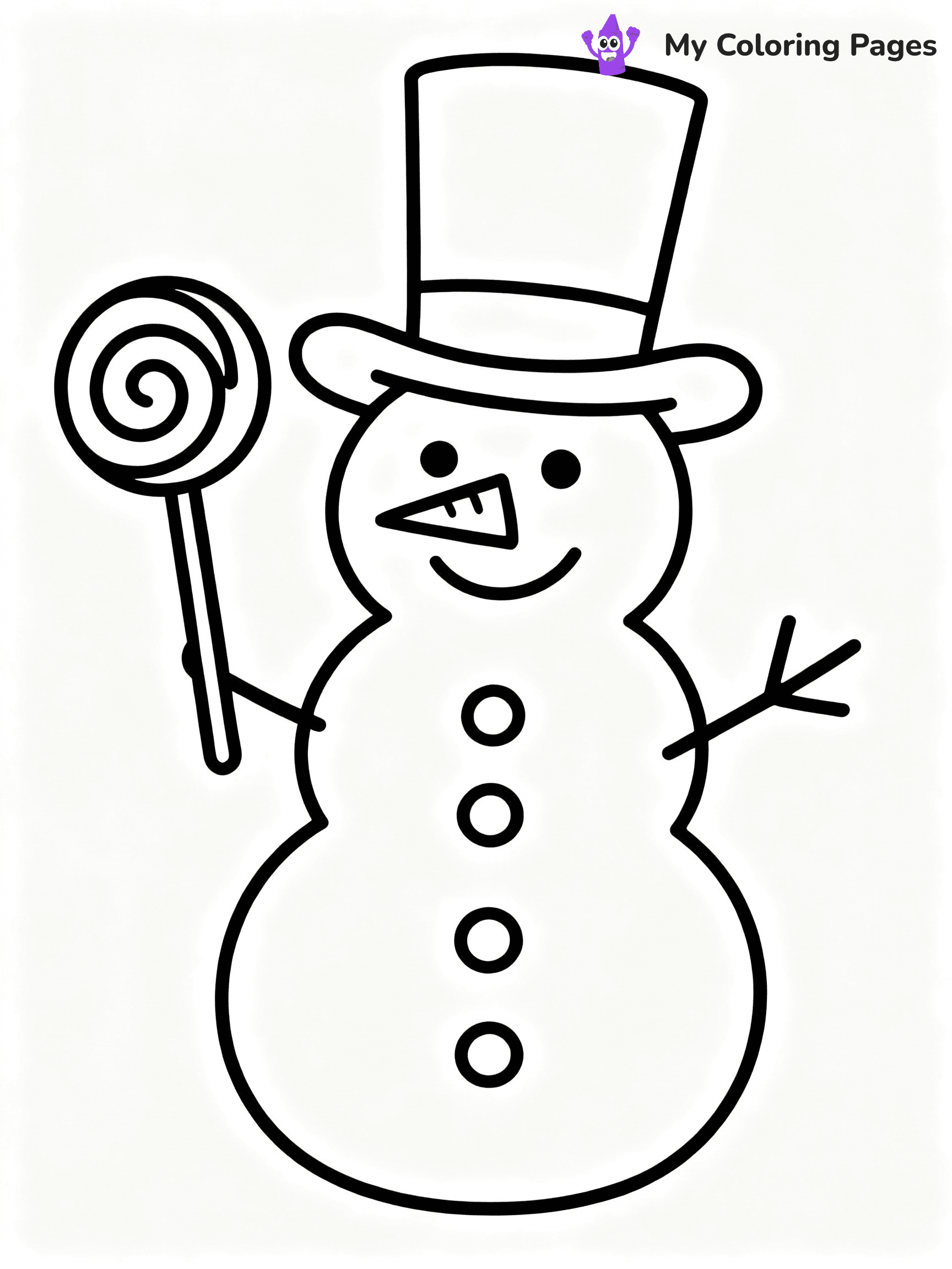 ⚠️ CRITICAL REQUIREMENT - ABSOLUTE BLACK AND WHITE ONLY ⚠️
This MUST be a BLACK AND WHITE line drawing ONLY. NO COLORS whatsoever.
- ONLY pure black lines (#000000) on pure white background (#FFFFFF)
- ABSOLUTELY NO colors, NO shading, NO gradients, NO grayscale
- If there are ANY colors in the output, the image is REJECTED
- This is a COLORING PAGE - meant to be COLORED IN by children
- The output must be UNCOLORED line art ready for coloring
⚠️ SUBJECT TO DRAW: Cheerful snowman with a lollipop, wearing a top hat, in whimsical winter style
(REMEMBER: Output must be BLACK AND WHITE line art only, NOT colored!)
# COLORING PAGE: BLACK OUTLINES ONLY - WHITE BACKGROUND MANDATORY
Create a **coloring book page** using EXACTLY two values: black lines, white space.
## NON-NEGOTIABLE BINARY RULES
- **ONLY #000000 (black) and #FFFFFF (white)** - NO other values exist
- **EVERY PIXEL = BLACK OR WHITE** - no gray/shading/antialiasing
- **WHITE BACKGROUND MANDATORY** - entire canvas stays white
- **ALL SHAPES HOLLOW** - everything is empty outlines waiting to be colored
- **FORBIDDEN:** fills, shading, gradients, patterns, textures, colors
- **NO SOLID REGIONS** - if it's not a thin line, it's wrong
## Universal Line Standards
- Black outlines ONLY - thin, uniform weight
- Every shape completely empty inside
- Closed contours suitable for coloring
- Simple flat illustration - zero depth/3D/realism
- **Style:** Whimsical Doodle Art Alley - rounded, friendly outlines (unless specified)
## Everything = Outline Only
- Characters/animals: hollow shapes
- Objects/clothing: empty contours
- Backgrounds/scenery: line work only
- Natural elements: outlined forms
- Dark/night areas: don't exist (use outlined symbols)
- Textures/patterns: convert to simple lines
## The Test
Can a child color EVERY white space with crayons? If any area is pre-filled/shaded/gray or colored in, it FAILS. Every shape must be waiting to receive color.
**FINAL OUTPUT**: Binary coloring page. Black lines define shapes. White spaces ready for coloring. Nothing else exists. No exceptions. Print-ready.
⚠️ FINAL REMINDER: Draw the subject "Cheerful snowman with a lollipop, wearing a top hat, in whimsical winter style" as BLACK AND WHITE line art. Zero colors in output.