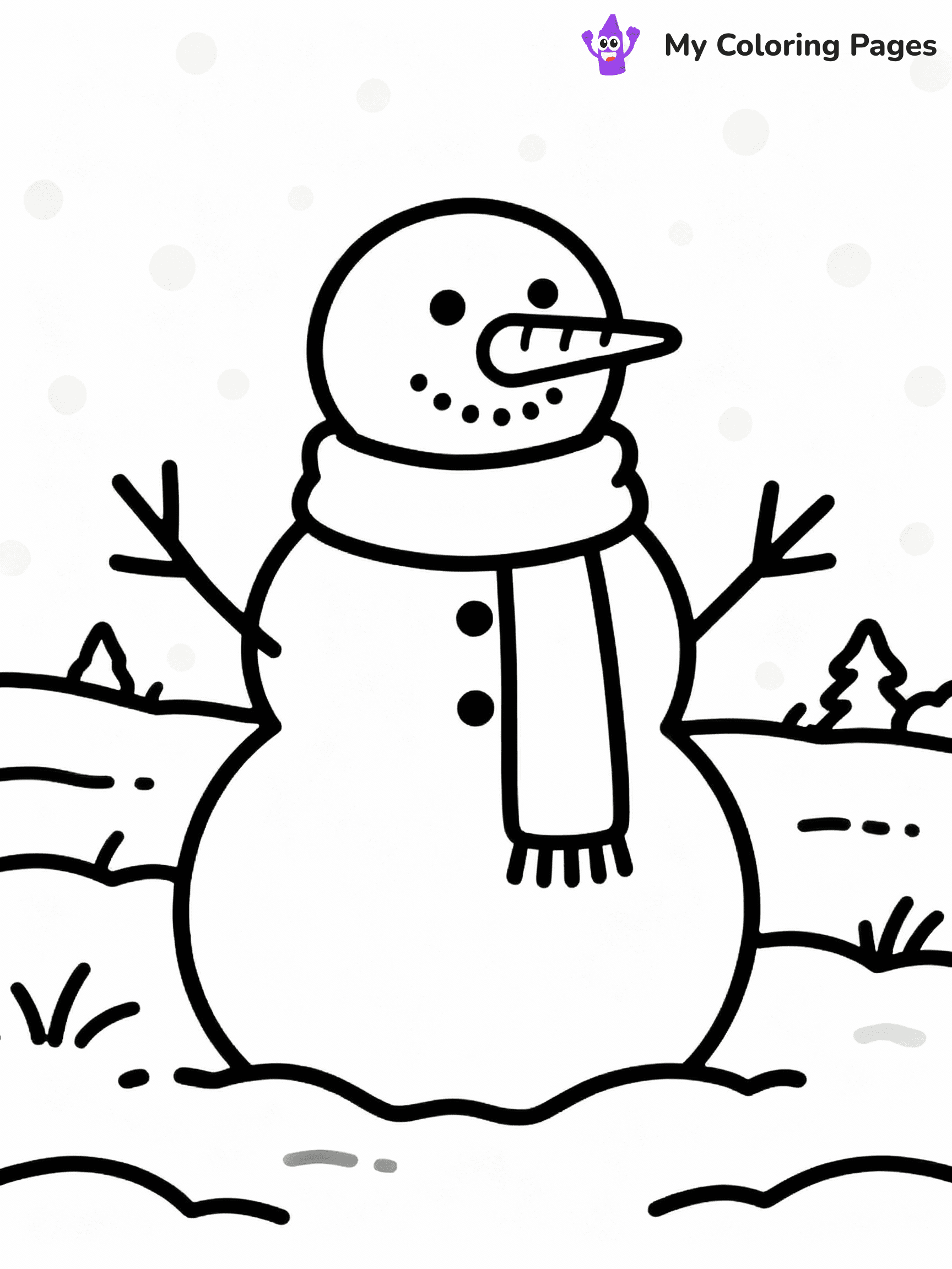 ⚠️ CRITICAL REQUIREMENT - ABSOLUTE BLACK AND WHITE ONLY ⚠️
This MUST be a BLACK AND WHITE line drawing ONLY. NO COLORS whatsoever.
- ONLY pure black lines (#000000) on pure white background (#FFFFFF)
- ABSOLUTELY NO colors, NO shading, NO gradients, NO grayscale
- If there are ANY colors in the output, the image is REJECTED
- This is a COLORING PAGE - meant to be COLORED IN by children
- The output must be UNCOLORED line art ready for coloring
⚠️ SUBJECT TO DRAW: Classic snowman with a scarf and carrot nose, standing in a snowy field, in playful outline style
(REMEMBER: Output must be BLACK AND WHITE line art only, NOT colored!)
# COLORING PAGE: BLACK OUTLINES ONLY - WHITE BACKGROUND MANDATORY
Create a **coloring book page** using EXACTLY two values: black lines, white space.
## NON-NEGOTIABLE BINARY RULES
- **ONLY #000000 (black) and #FFFFFF (white)** - NO other values exist
- **EVERY PIXEL = BLACK OR WHITE** - no gray/shading/antialiasing
- **WHITE BACKGROUND MANDATORY** - entire canvas stays white
- **ALL SHAPES HOLLOW** - everything is empty outlines waiting to be colored
- **FORBIDDEN:** fills, shading, gradients, patterns, textures, colors
- **NO SOLID REGIONS** - if it's not a thin line, it's wrong
## Universal Line Standards
- Black outlines ONLY - thin, uniform weight
- Every shape completely empty inside
- Closed contours suitable for coloring
- Simple flat illustration - zero depth/3D/realism
- **Style:** Whimsical Doodle Art Alley - rounded, friendly outlines (unless specified)
## Everything = Outline Only
- Characters/animals: hollow shapes
- Objects/clothing: empty contours
- Backgrounds/scenery: line work only
- Natural elements: outlined forms
- Dark/night areas: don't exist (use outlined symbols)
- Textures/patterns: convert to simple lines
## The Test
Can a child color EVERY white space with crayons? If any area is pre-filled/shaded/gray or colored in, it FAILS. Every shape must be waiting to receive color.
**FINAL OUTPUT**: Binary coloring page. Black lines define shapes. White spaces ready for coloring. Nothing else exists. No exceptions. Print-ready.
⚠️ FINAL REMINDER: Draw the subject "Classic snowman with a scarf and carrot nose, standing in a snowy field, in playful outline style" as BLACK AND WHITE line art. Zero colors in output.