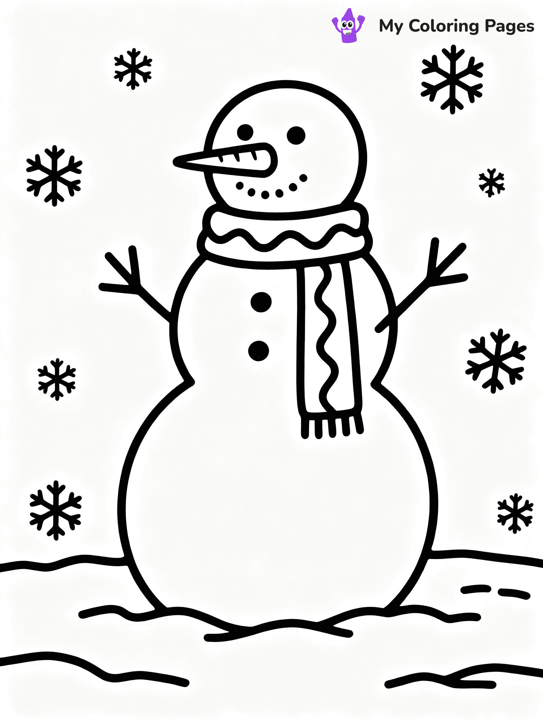 ⚠️ CRITICAL REQUIREMENT - ABSOLUTE BLACK AND WHITE ONLY ⚠️
This MUST be a BLACK AND WHITE line drawing ONLY. NO COLORS whatsoever.
- ONLY pure black lines (#000000) on pure white background (#FFFFFF)
- ABSOLUTELY NO colors, NO shading, NO gradients, NO grayscale
- If there are ANY colors in the output, the image is REJECTED
- This is a COLORING PAGE - meant to be COLORED IN by children
- The output must be UNCOLORED line art ready for coloring
⚠️ SUBJECT TO DRAW: Classic snowman with a scarf and carrot nose, standing in a snowy field, in playful outline style
(REMEMBER: Output must be BLACK AND WHITE line art only, NOT colored!)
# COLORING PAGE: BLACK OUTLINES ONLY - WHITE BACKGROUND MANDATORY
Create a **coloring book page** using EXACTLY two values: black lines, white space.
## NON-NEGOTIABLE BINARY RULES
- **ONLY #000000 (black) and #FFFFFF (white)** - NO other values exist
- **EVERY PIXEL = BLACK OR WHITE** - no gray/shading/antialiasing
- **WHITE BACKGROUND MANDATORY** - entire canvas stays white
- **ALL SHAPES HOLLOW** - everything is empty outlines waiting to be colored
- **FORBIDDEN:** fills, shading, gradients, patterns, textures, colors
- **NO SOLID REGIONS** - if it's not a thin line, it's wrong
## Universal Line Standards
- Black outlines ONLY - thin, uniform weight
- Every shape completely empty inside
- Closed contours suitable for coloring
- Simple flat illustration - zero depth/3D/realism
- **Style:** Whimsical Doodle Art Alley - rounded, friendly outlines (unless specified)
## Everything = Outline Only
- Characters/animals: hollow shapes
- Objects/clothing: empty contours
- Backgrounds/scenery: line work only
- Natural elements: outlined forms
- Dark/night areas: don't exist (use outlined symbols)
- Textures/patterns: convert to simple lines
## The Test
Can a child color EVERY white space with crayons? If any area is pre-filled/shaded/gray or colored in, it FAILS. Every shape must be waiting to receive color.
**FINAL OUTPUT**: Binary coloring page. Black lines define shapes. White spaces ready for coloring. Nothing else exists. No exceptions. Print-ready.
⚠️ FINAL REMINDER: Draw the subject "Classic snowman with a scarf and carrot nose, standing in a snowy field, in playful outline style" as BLACK AND WHITE line art. Zero colors in output.