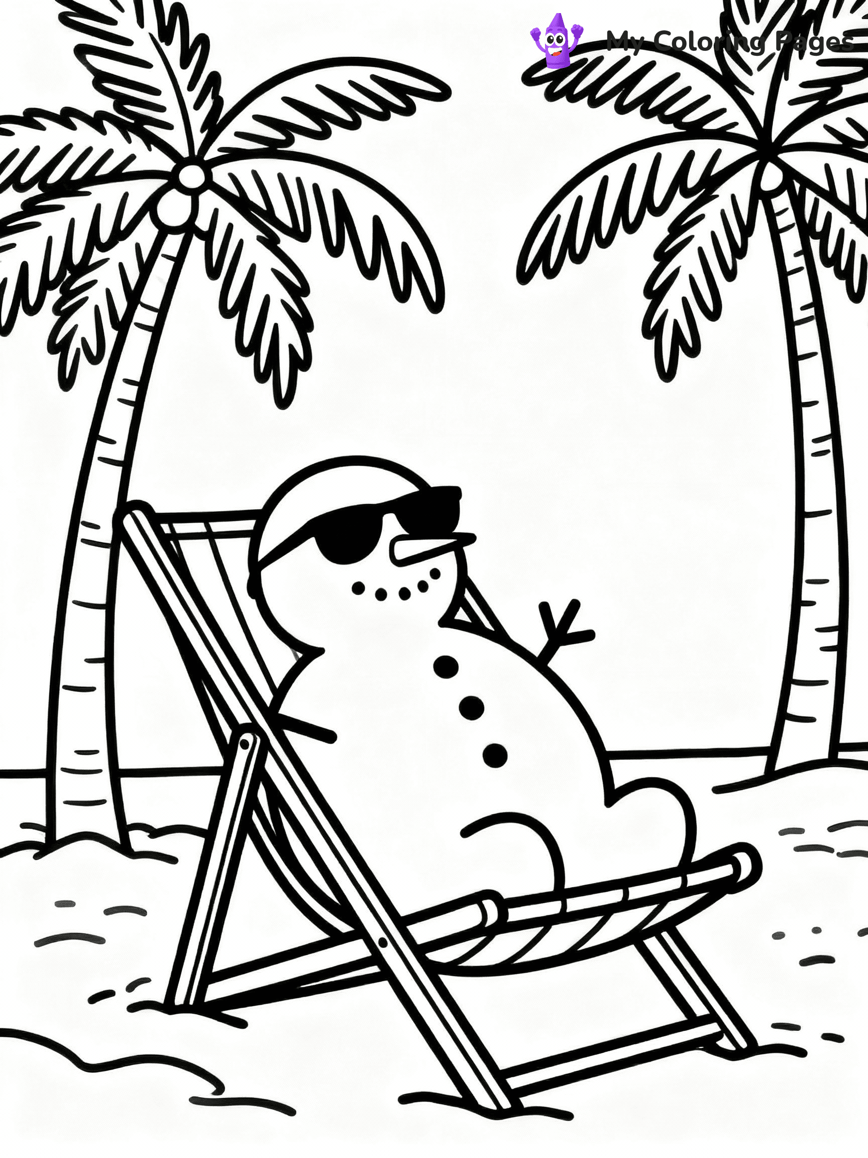 ⚠️ CRITICAL REQUIREMENT - ABSOLUTE BLACK AND WHITE ONLY ⚠️
This MUST be a BLACK AND WHITE line drawing ONLY. NO COLORS whatsoever.
- ONLY pure black lines (#000000) on pure white background (#FFFFFF)
- ABSOLUTELY NO colors, NO shading, NO gradients, NO grayscale
- If there are ANY colors in the output, the image is REJECTED
- This is a COLORING PAGE - meant to be COLORED IN by children
- The output must be UNCOLORED line art ready for coloring
⚠️ SUBJECT TO DRAW: Snowman wearing sunglasses, lounging in a beach chair, with palm trees in the background, in fun summer-winter blend style
(REMEMBER: Output must be BLACK AND WHITE line art only, NOT colored!)
# COLORING PAGE: BLACK OUTLINES ONLY - WHITE BACKGROUND MANDATORY
Create a **coloring book page** using EXACTLY two values: black lines, white space.
## NON-NEGOTIABLE BINARY RULES
- **ONLY #000000 (black) and #FFFFFF (white)** - NO other values exist
- **EVERY PIXEL = BLACK OR WHITE** - no gray/shading/antialiasing
- **WHITE BACKGROUND MANDATORY** - entire canvas stays white
- **ALL SHAPES HOLLOW** - everything is empty outlines waiting to be colored
- **FORBIDDEN:** fills, shading, gradients, patterns, textures, colors
- **NO SOLID REGIONS** - if it's not a thin line, it's wrong
## Universal Line Standards
- Black outlines ONLY - thin, uniform weight
- Every shape completely empty inside
- Closed contours suitable for coloring
- Simple flat illustration - zero depth/3D/realism
- **Style:** Whimsical Doodle Art Alley - rounded, friendly outlines (unless specified)
## Everything = Outline Only
- Characters/animals: hollow shapes
- Objects/clothing: empty contours
- Backgrounds/scenery: line work only
- Natural elements: outlined forms
- Dark/night areas: don't exist (use outlined symbols)
- Textures/patterns: convert to simple lines
## The Test
Can a child color EVERY white space with crayons? If any area is pre-filled/shaded/gray or colored in, it FAILS. Every shape must be waiting to receive color.
**FINAL OUTPUT**: Binary coloring page. Black lines define shapes. White spaces ready for coloring. Nothing else exists. No exceptions. Print-ready.
⚠️ FINAL REMINDER: Draw the subject "Snowman wearing sunglasses, lounging in a beach chair, with palm trees in the background, in fun summer-winter blend style" as BLACK AND WHITE line art. Zero colors in output.