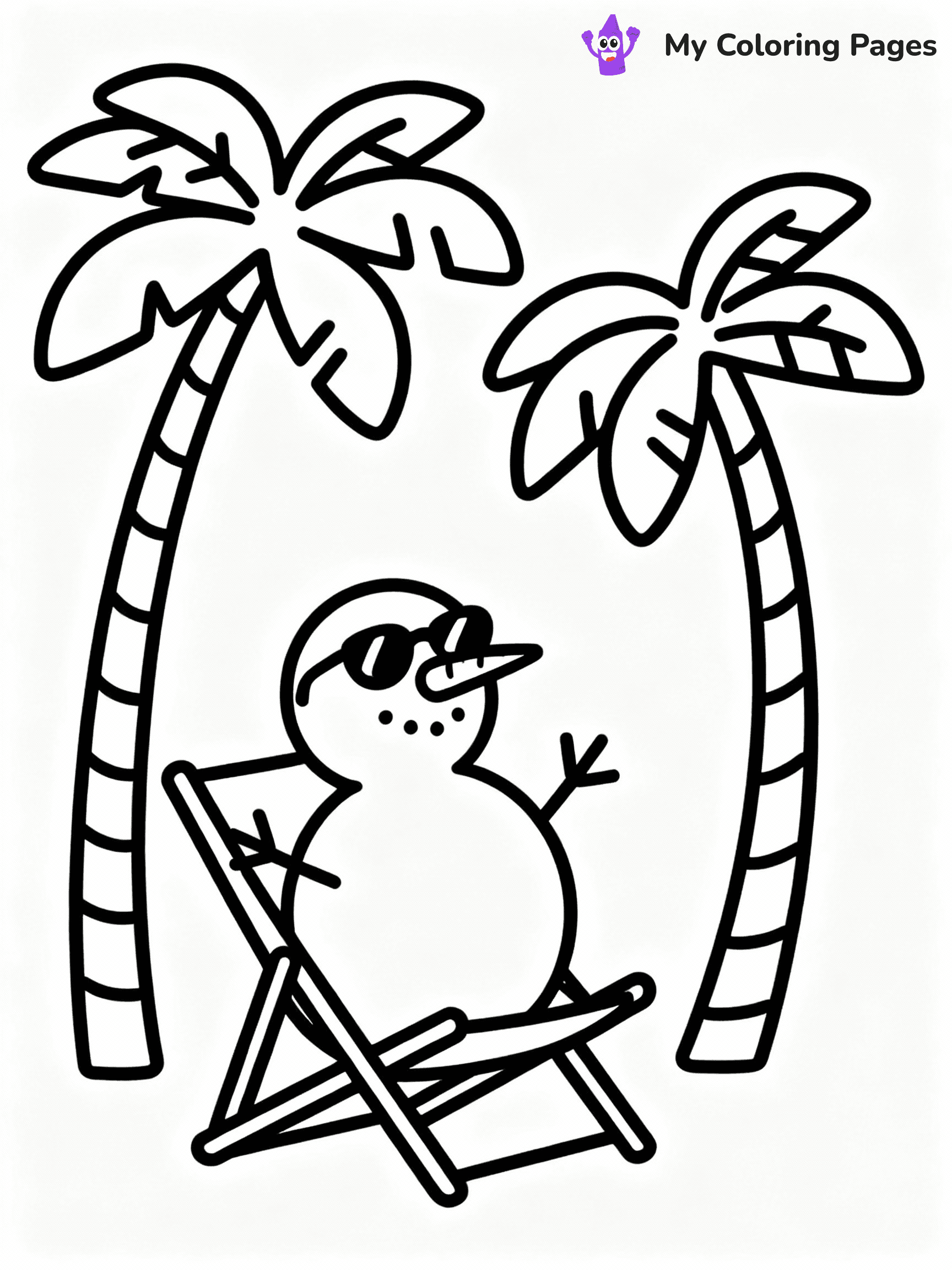 ⚠️ CRITICAL REQUIREMENT - ABSOLUTE BLACK AND WHITE ONLY ⚠️
This MUST be a BLACK AND WHITE line drawing ONLY. NO COLORS whatsoever.
- ONLY pure black lines (#000000) on pure white background (#FFFFFF)
- ABSOLUTELY NO colors, NO shading, NO gradients, NO grayscale
- If there are ANY colors in the output, the image is REJECTED
- This is a COLORING PAGE - meant to be COLORED IN by children
- The output must be UNCOLORED line art ready for coloring
⚠️ SUBJECT TO DRAW: Snowman wearing sunglasses, lounging in a beach chair, with palm trees in the background, in fun summer-winter blend style
(REMEMBER: Output must be BLACK AND WHITE line art only, NOT colored!)
# COLORING PAGE: BLACK OUTLINES ONLY - WHITE BACKGROUND MANDATORY
Create a **coloring book page** using EXACTLY two values: black lines, white space.
## NON-NEGOTIABLE BINARY RULES
- **ONLY #000000 (black) and #FFFFFF (white)** - NO other values exist
- **EVERY PIXEL = BLACK OR WHITE** - no gray/shading/antialiasing
- **WHITE BACKGROUND MANDATORY** - entire canvas stays white
- **ALL SHAPES HOLLOW** - everything is empty outlines waiting to be colored
- **FORBIDDEN:** fills, shading, gradients, patterns, textures, colors
- **NO SOLID REGIONS** - if it's not a thin line, it's wrong
## Universal Line Standards
- Black outlines ONLY - thin, uniform weight
- Every shape completely empty inside
- Closed contours suitable for coloring
- Simple flat illustration - zero depth/3D/realism
- **Style:** Whimsical Doodle Art Alley - rounded, friendly outlines (unless specified)
## Everything = Outline Only
- Characters/animals: hollow shapes
- Objects/clothing: empty contours
- Backgrounds/scenery: line work only
- Natural elements: outlined forms
- Dark/night areas: don't exist (use outlined symbols)
- Textures/patterns: convert to simple lines
## The Test
Can a child color EVERY white space with crayons? If any area is pre-filled/shaded/gray or colored in, it FAILS. Every shape must be waiting to receive color.
**FINAL OUTPUT**: Binary coloring page. Black lines define shapes. White spaces ready for coloring. Nothing else exists. No exceptions. Print-ready.
⚠️ FINAL REMINDER: Draw the subject "Snowman wearing sunglasses, lounging in a beach chair, with palm trees in the background, in fun summer-winter blend style" as BLACK AND WHITE line art. Zero colors in output.