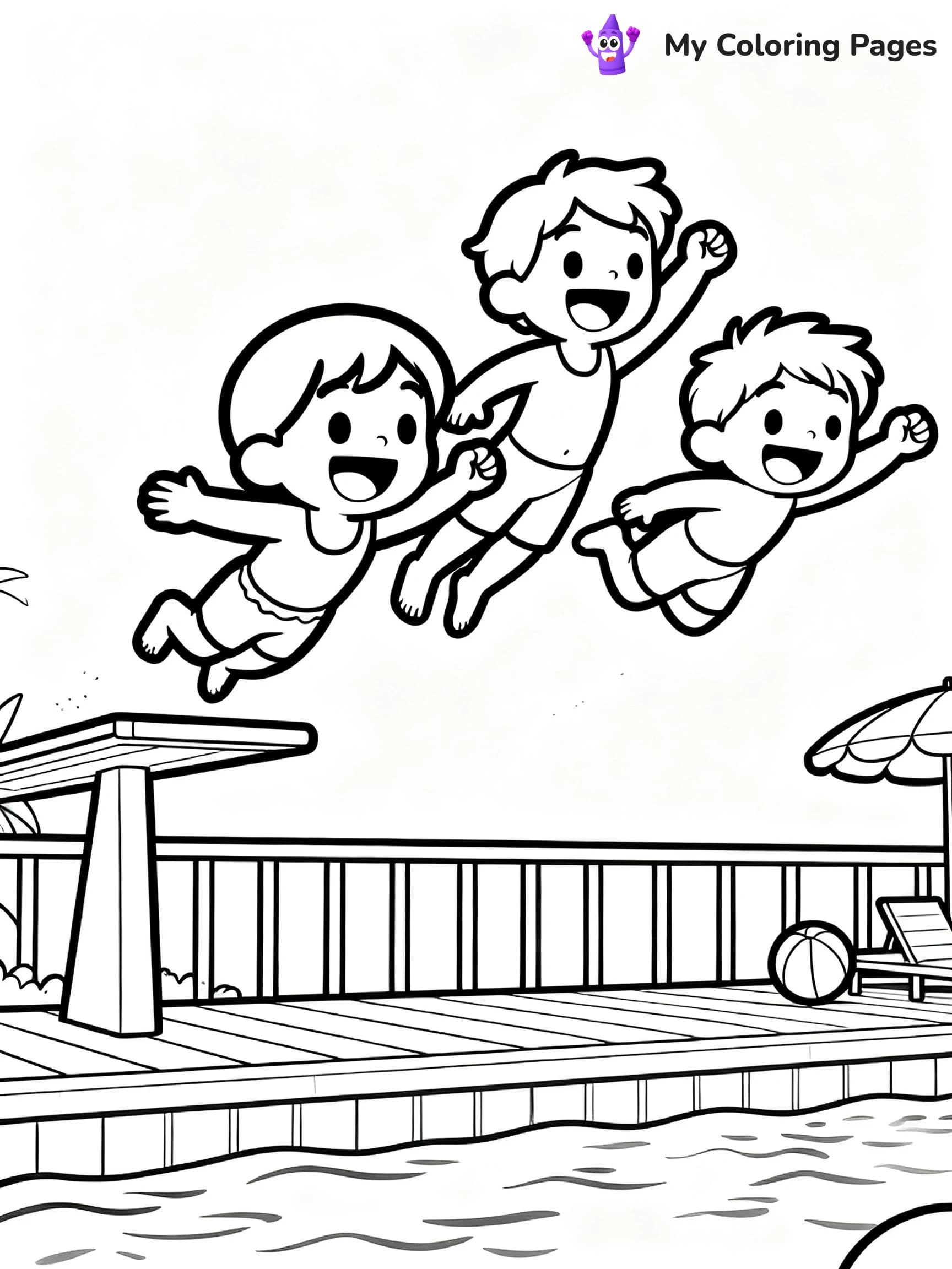 Pool Party Coloring Pages - 9