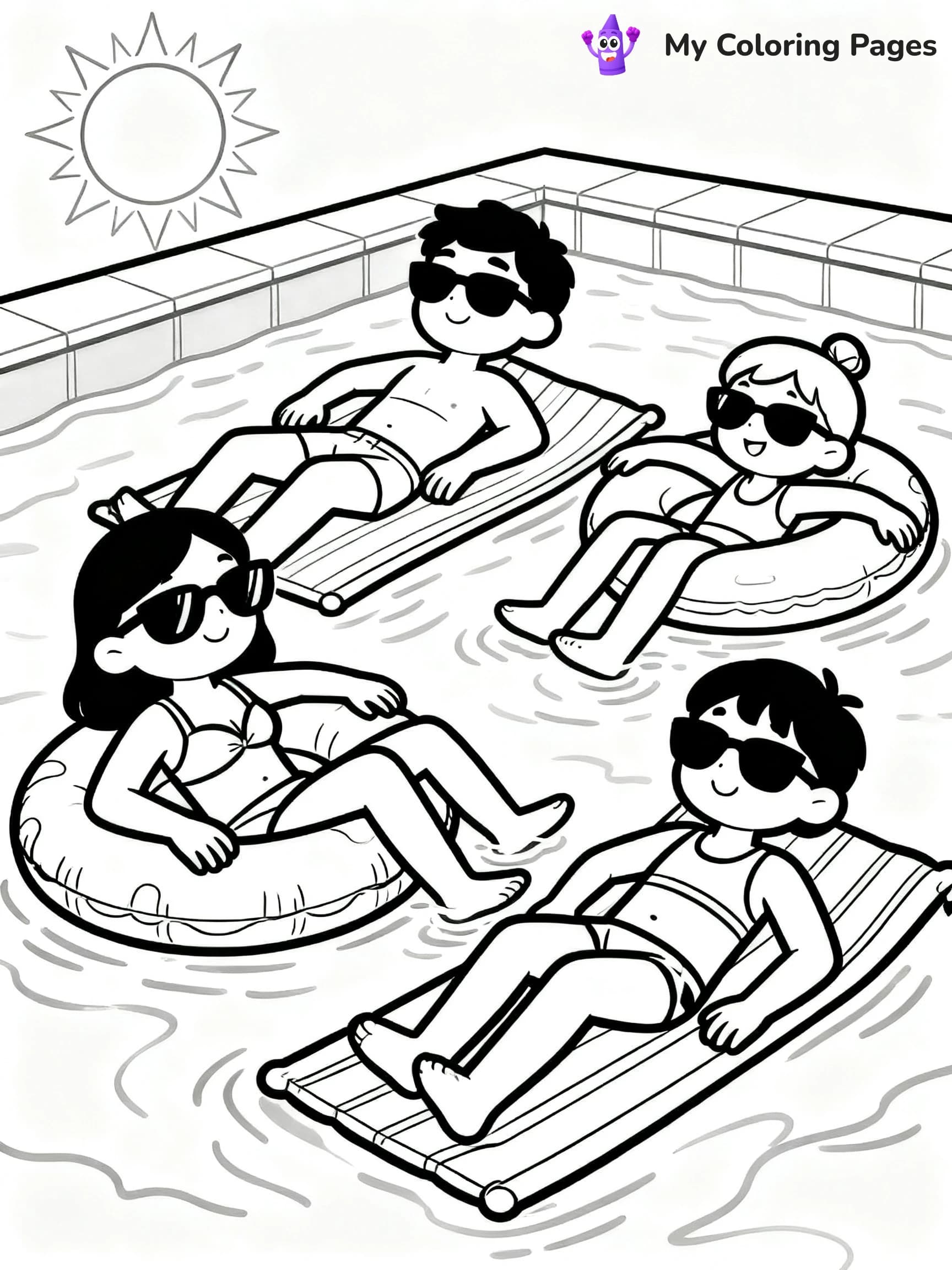 Pool Party Coloring Pages - 7