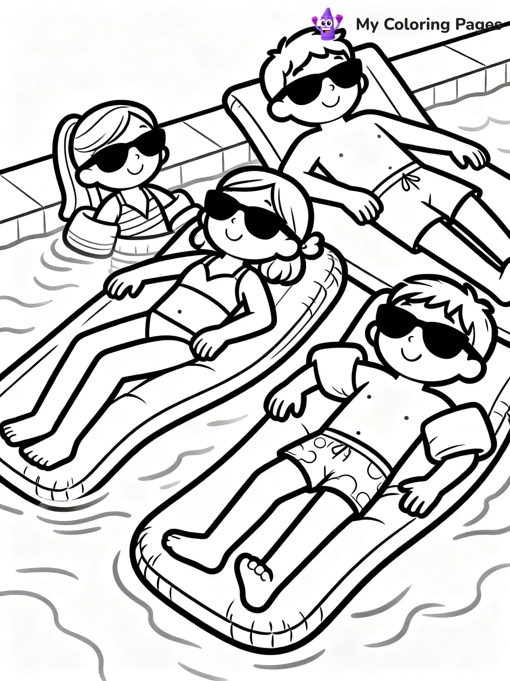 Pool Party Coloring Pages - 6