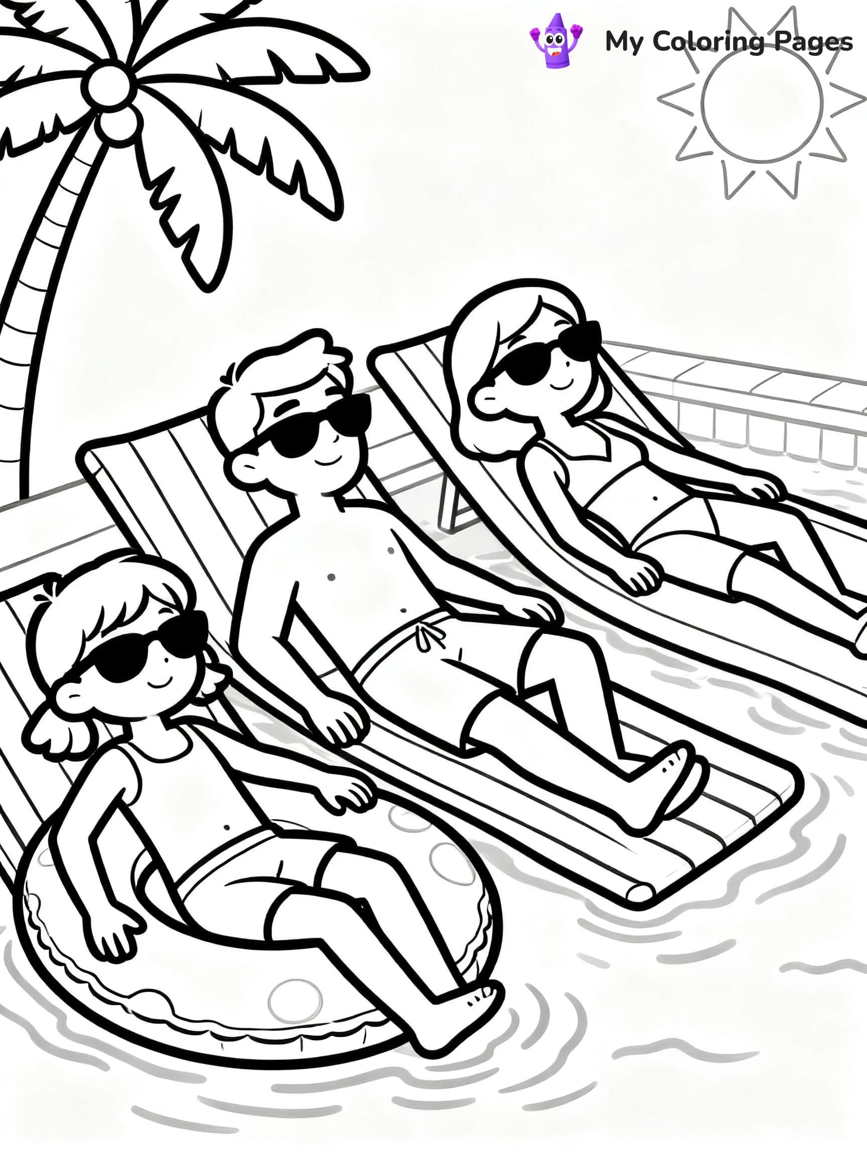 Pool Party Coloring Pages - 4