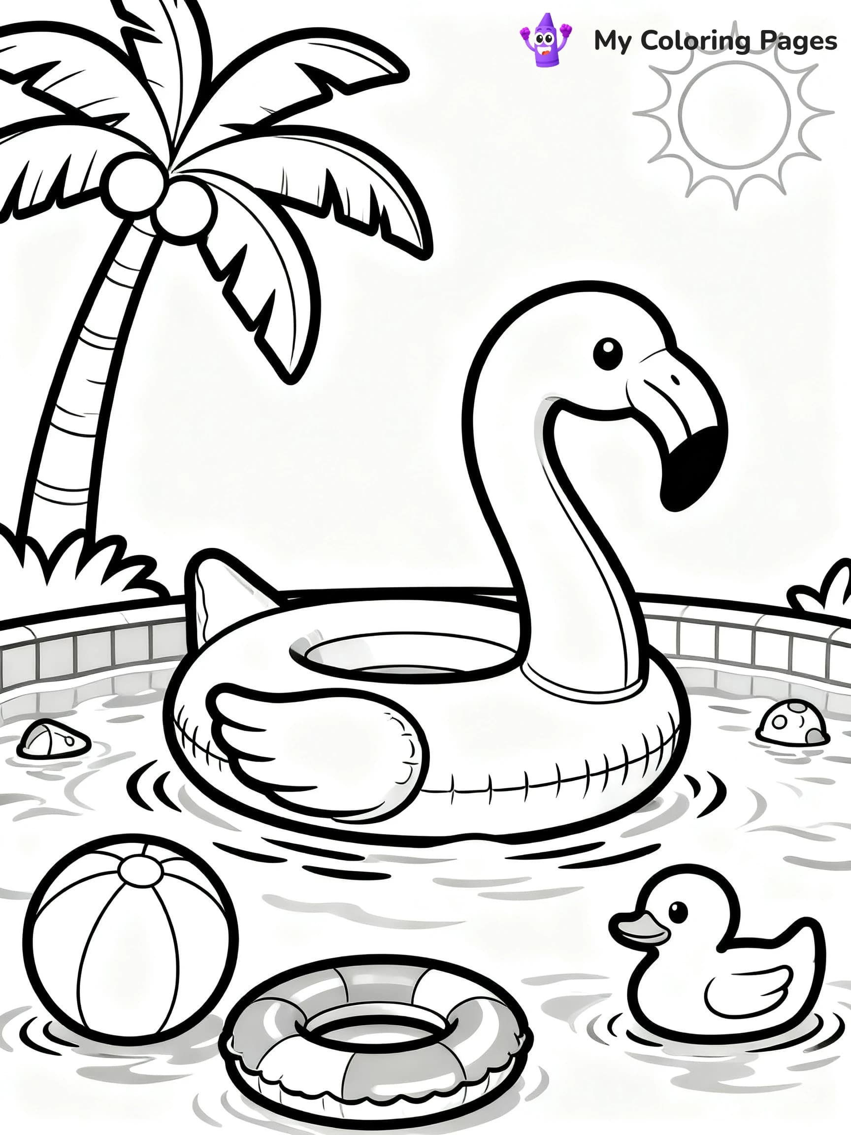 Pool Party Coloring Pages - 3