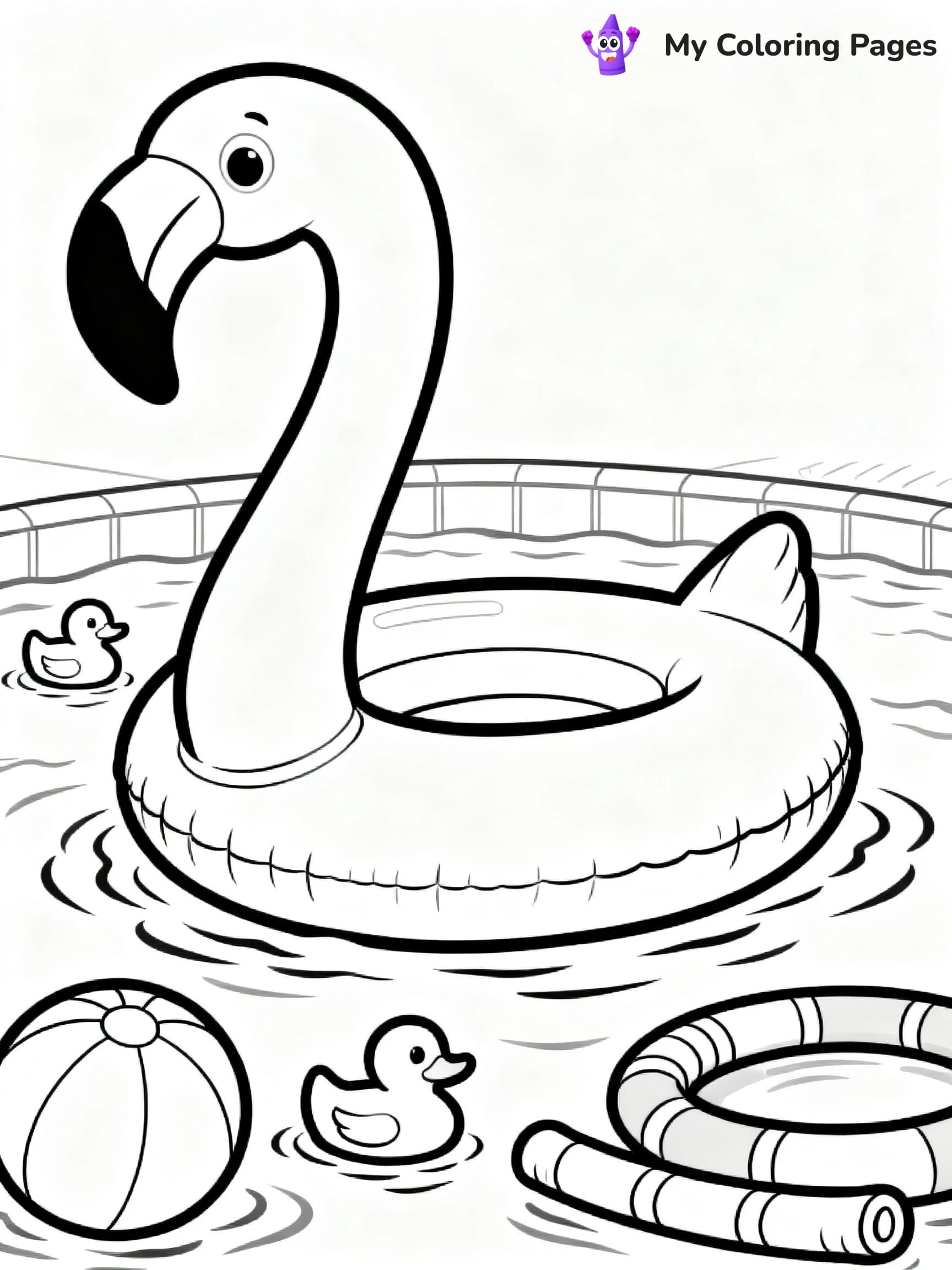 Pool Party Coloring Pages - 2