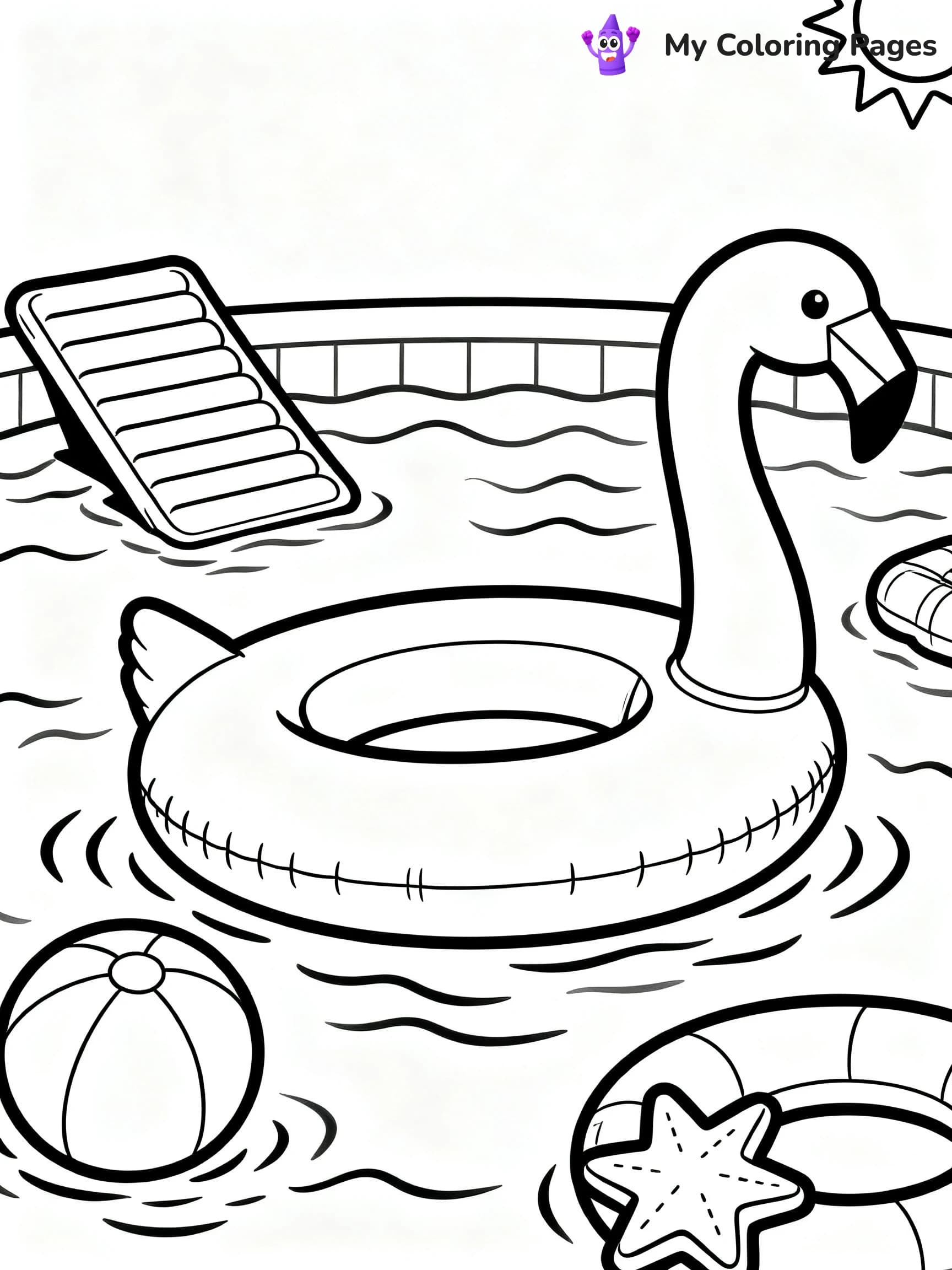 Pool Party Coloring Pages - 1
