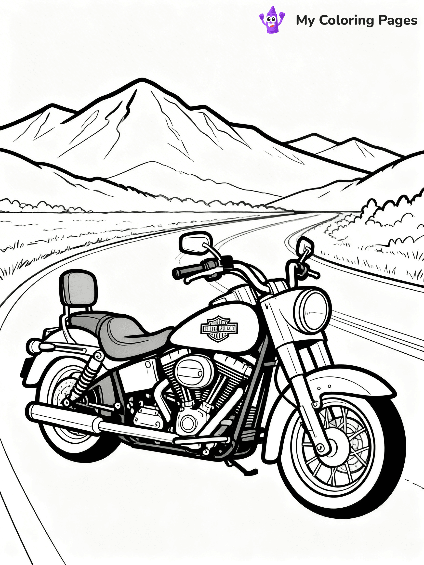 Harley Davidson Coloring Pages - 39