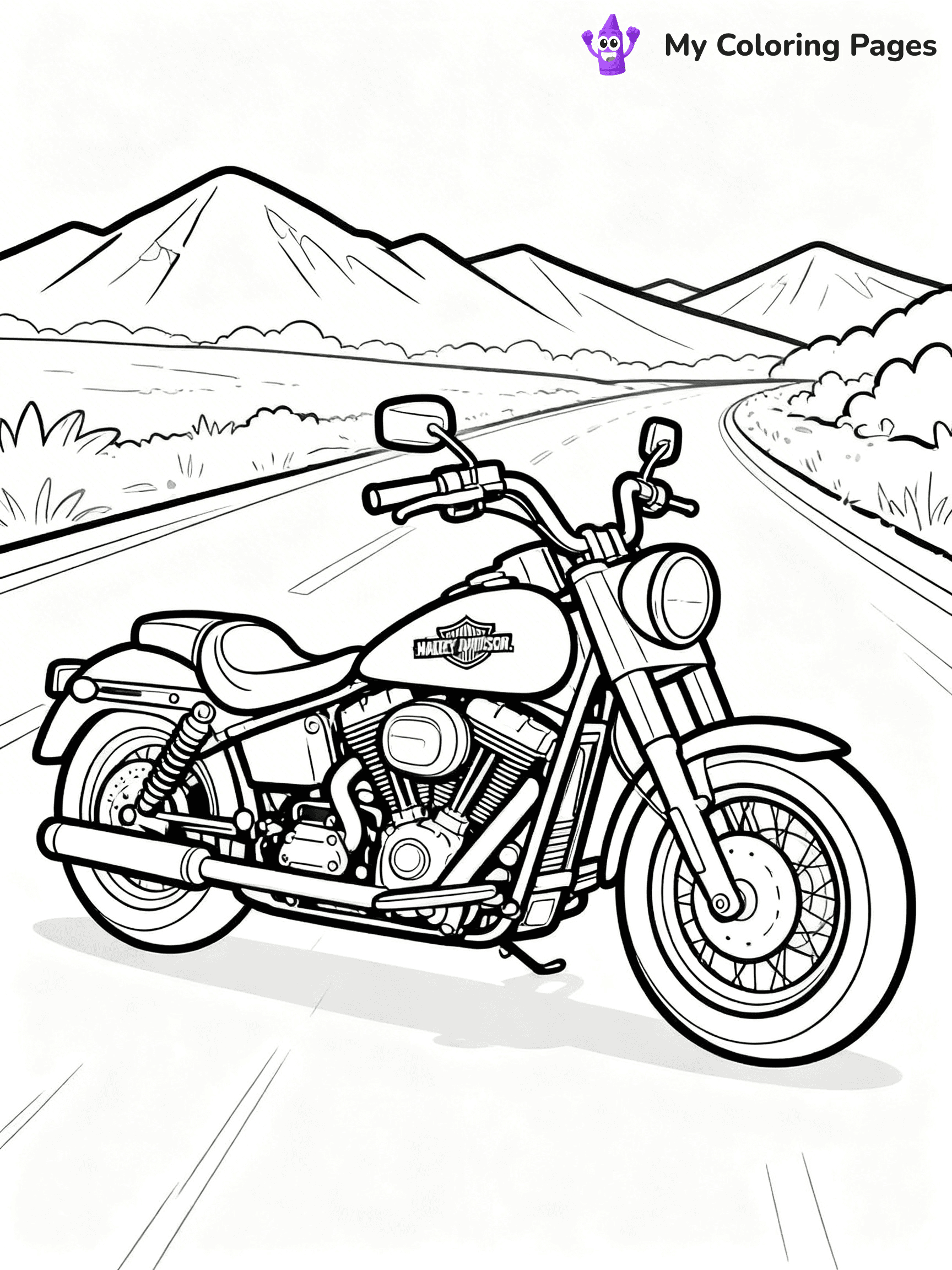 Harley Davidson Coloring Pages - 34