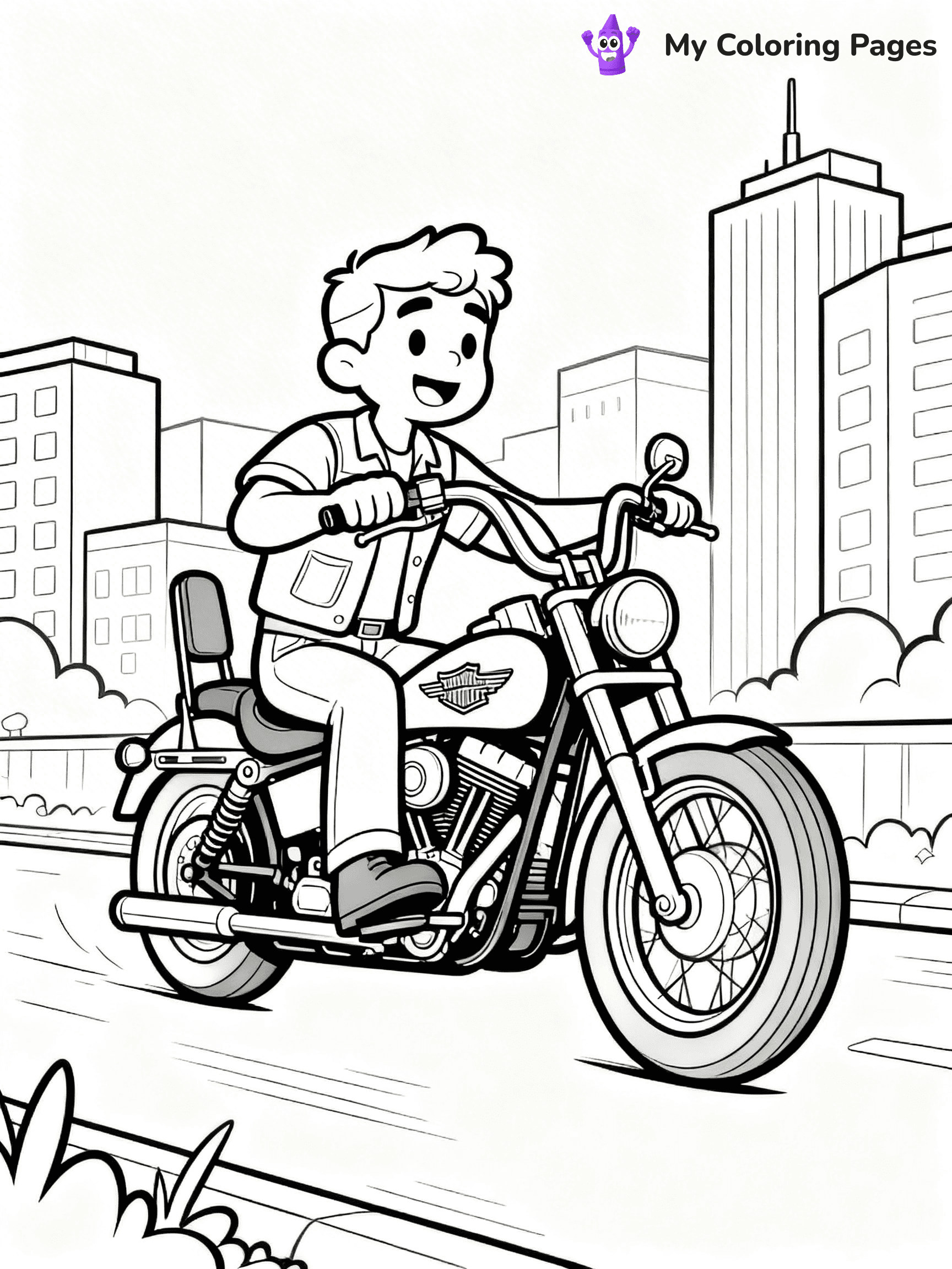 Harley Davidson Coloring Pages - 23