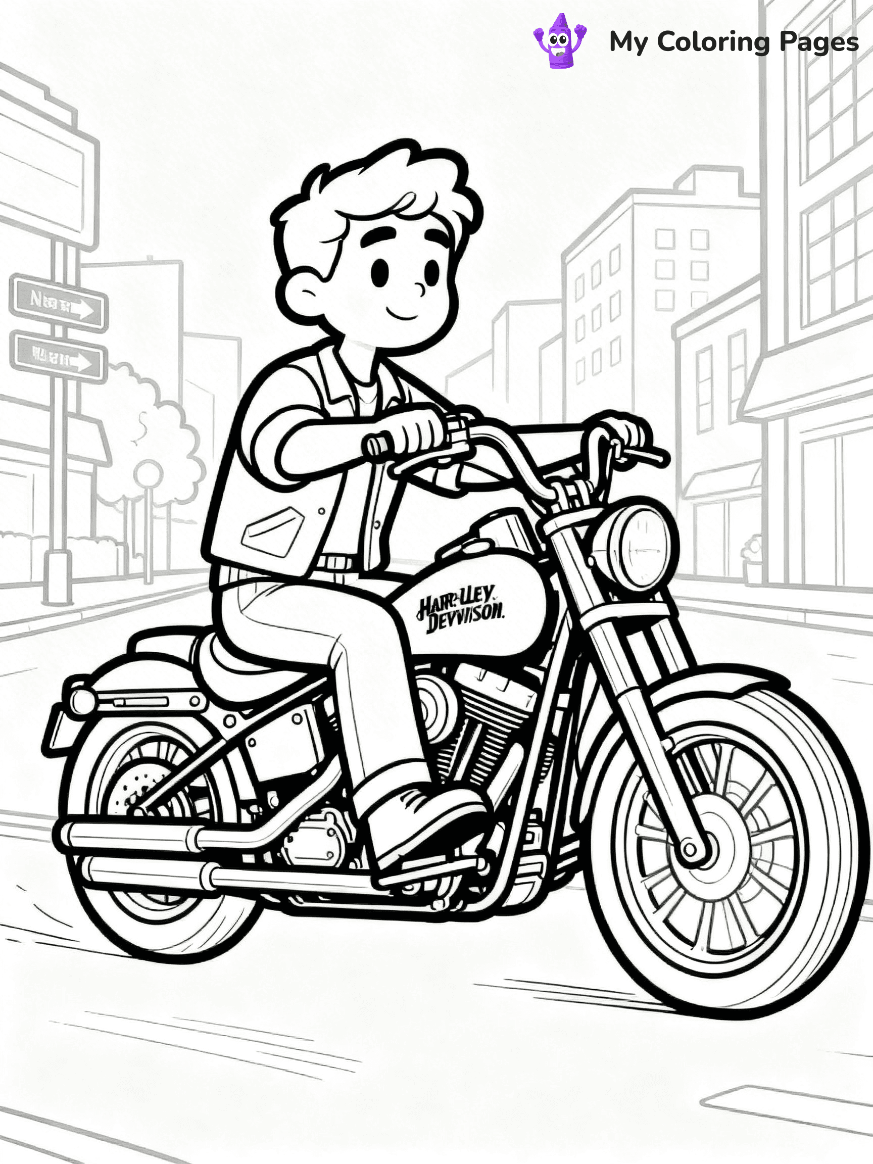 Harley Davidson Coloring Pages - 21