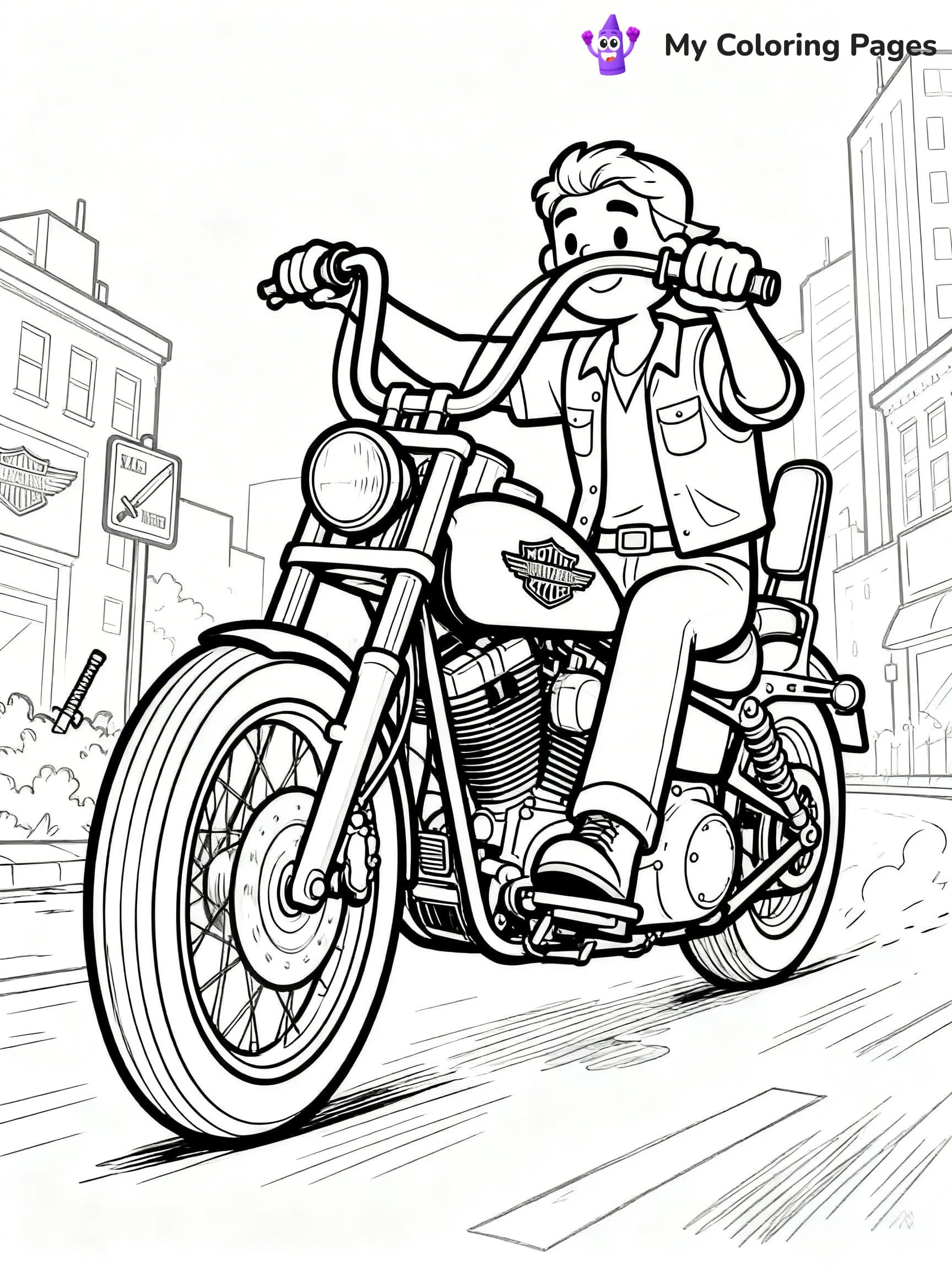 Harley Davidson Coloring Pages - 17