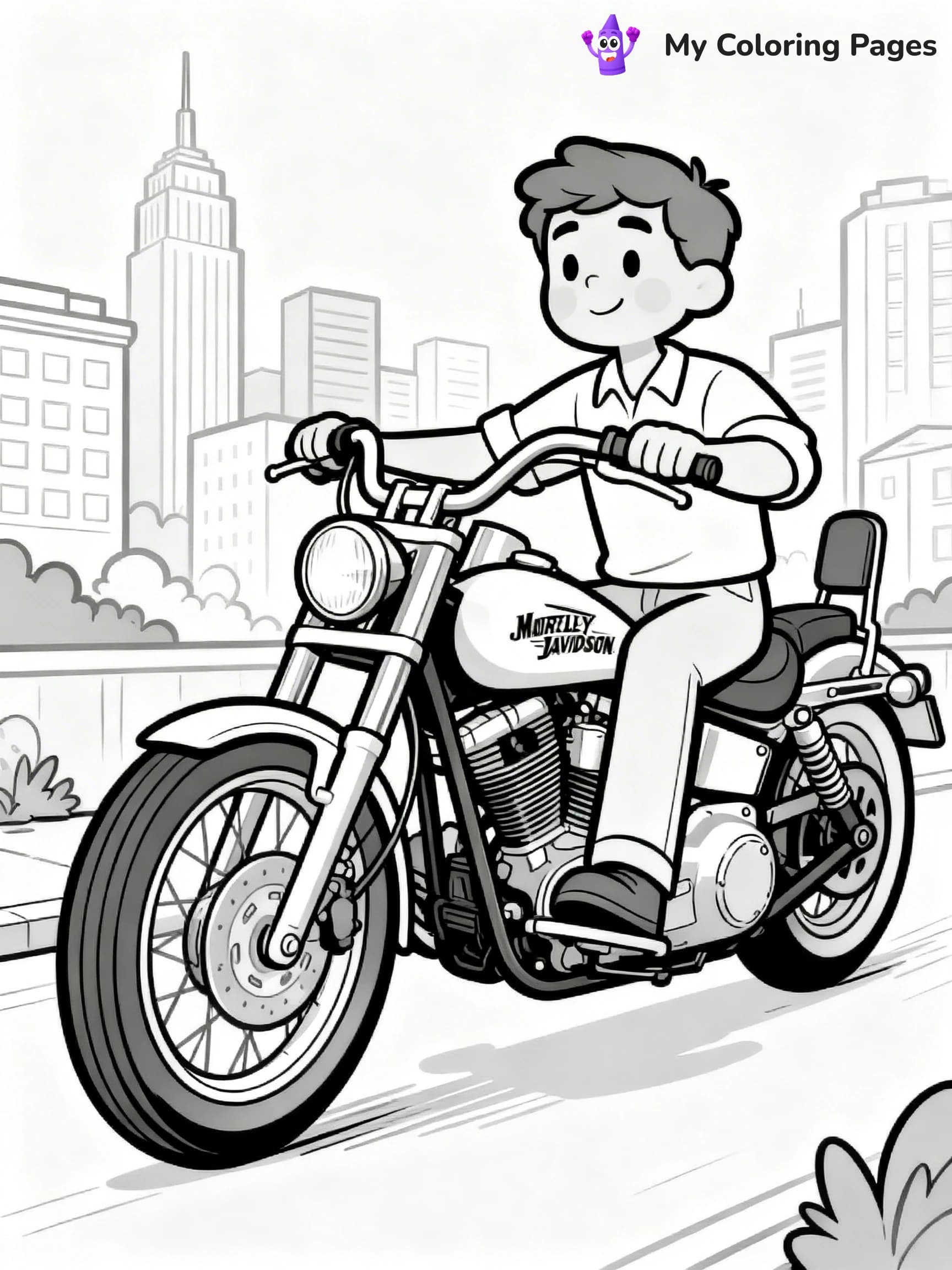 Harley Davidson Coloring Pages - 16