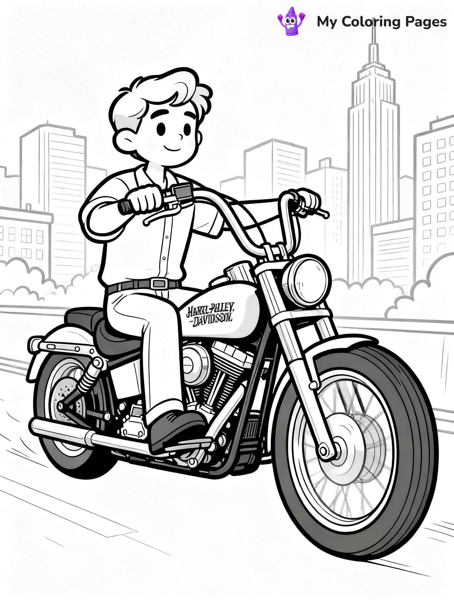 Harley Davidson Coloring Pages - 15