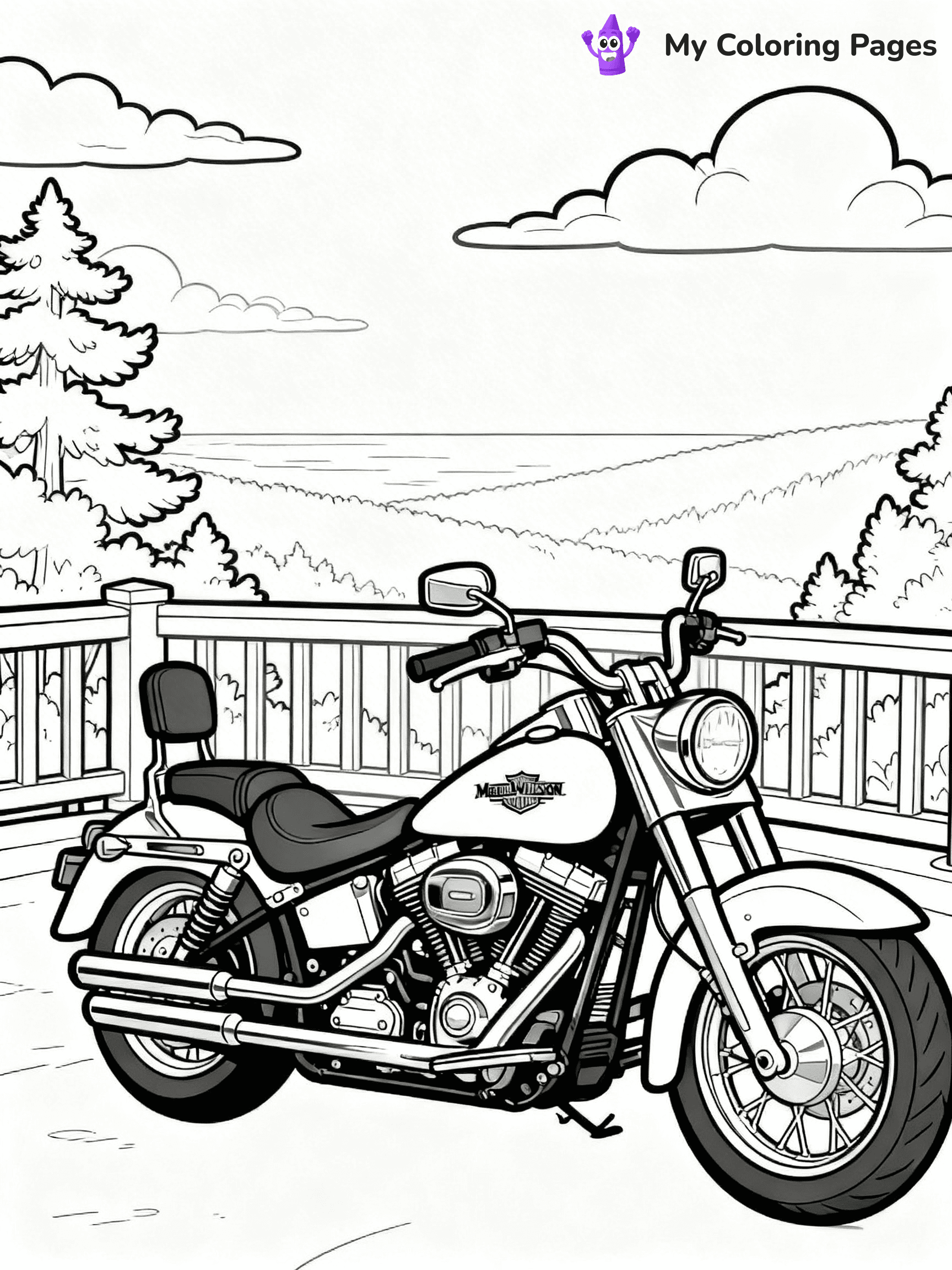 Harley Davidson Coloring Pages - 12