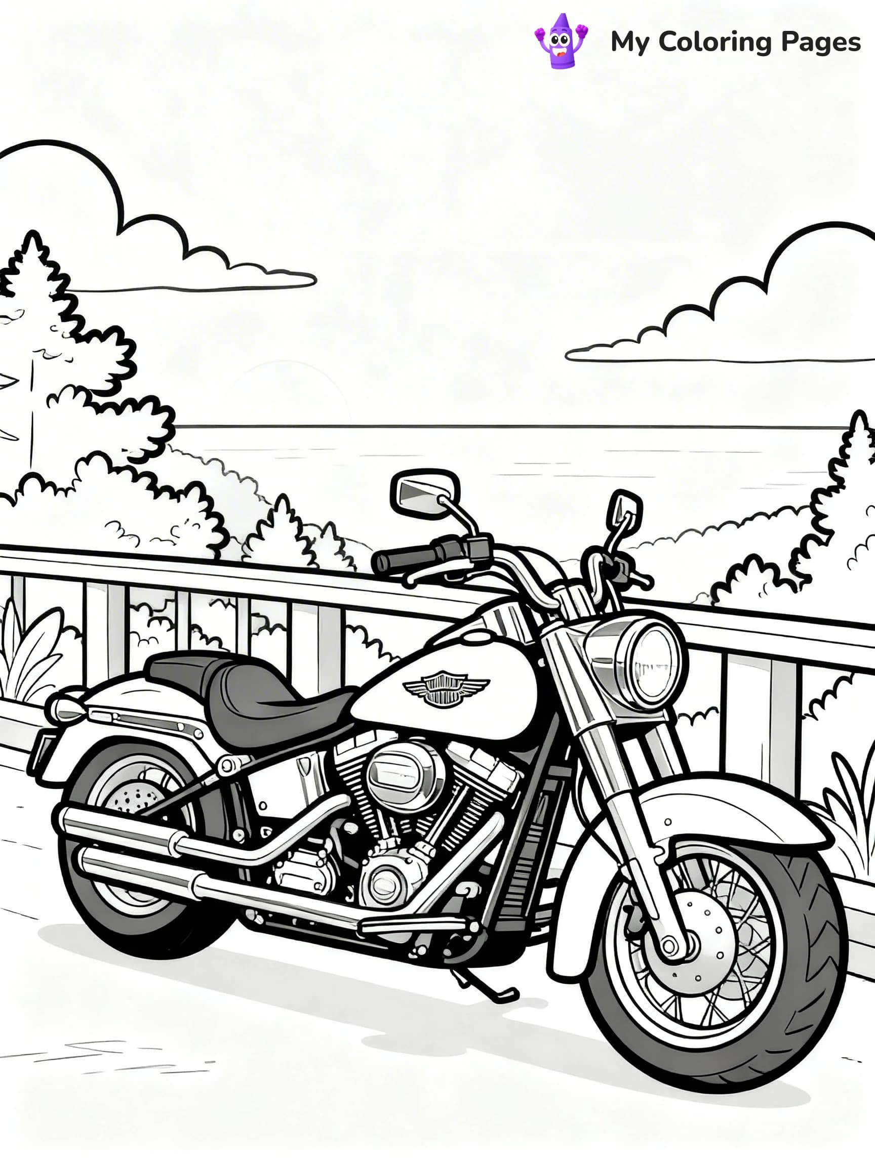 Harley Davidson Coloring Pages - 11