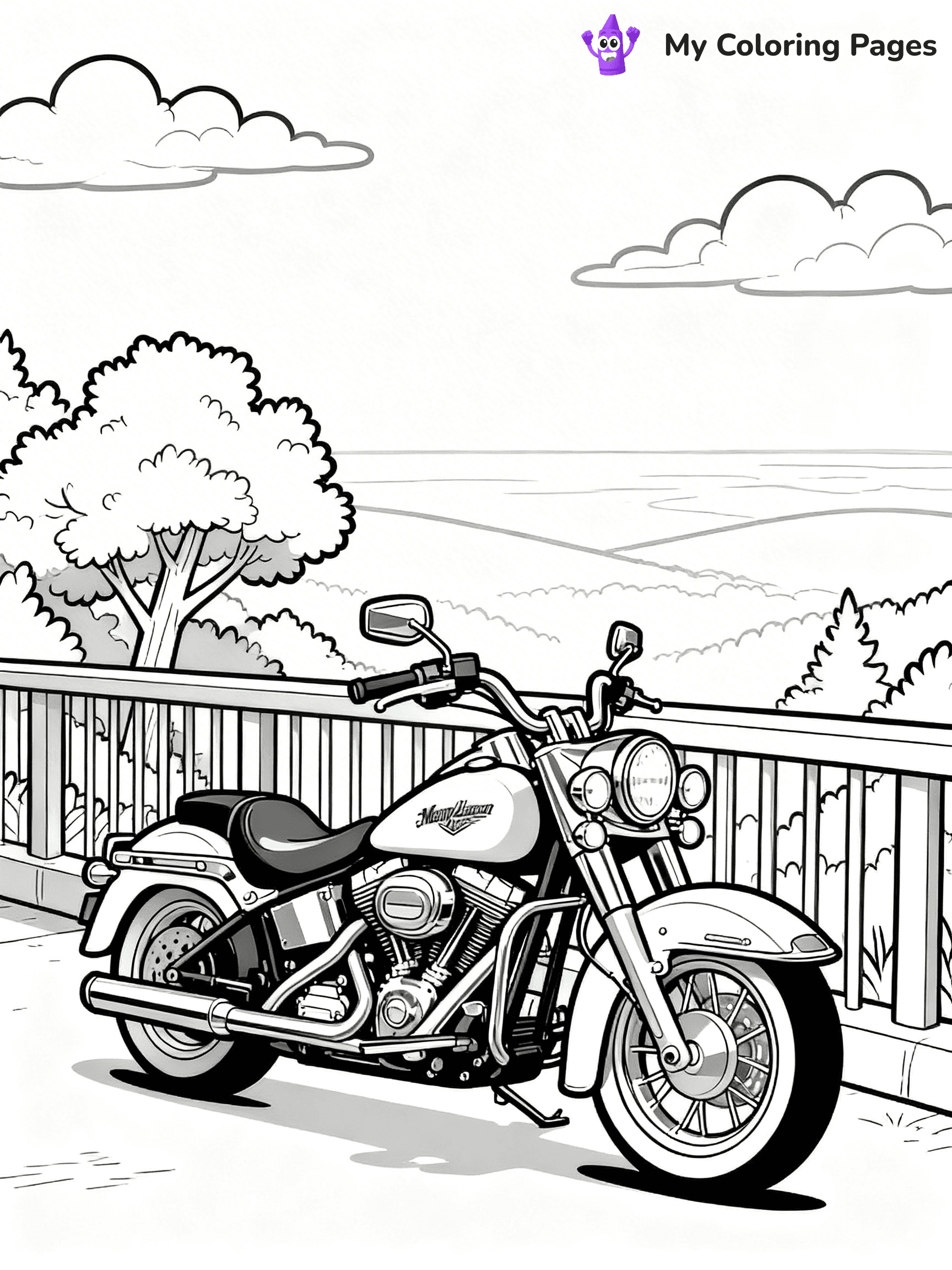 Harley Davidson Coloring Pages - 10