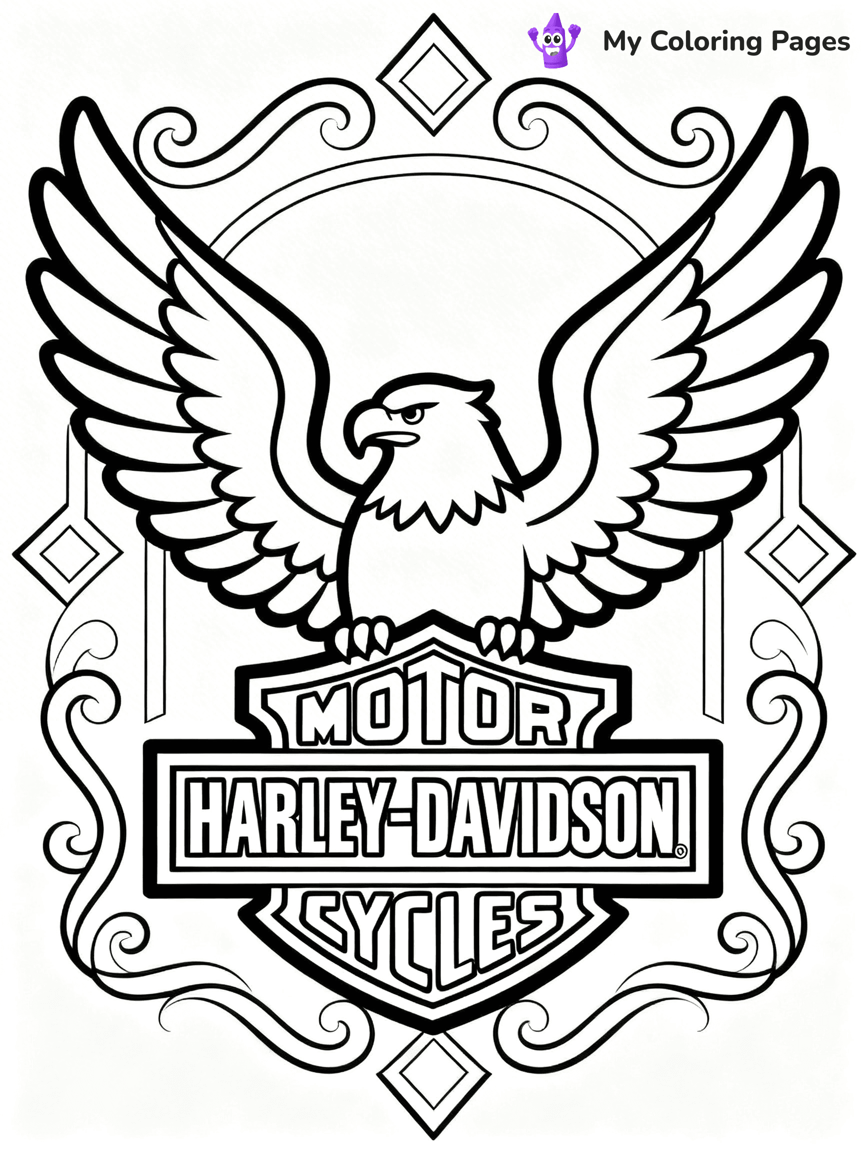 Harley Davidson Coloring Pages - 6