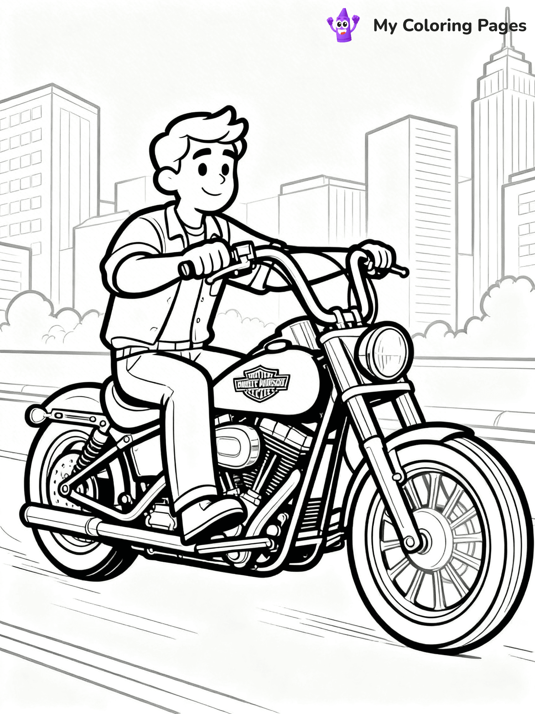 Harley Davidson Coloring Pages - 1