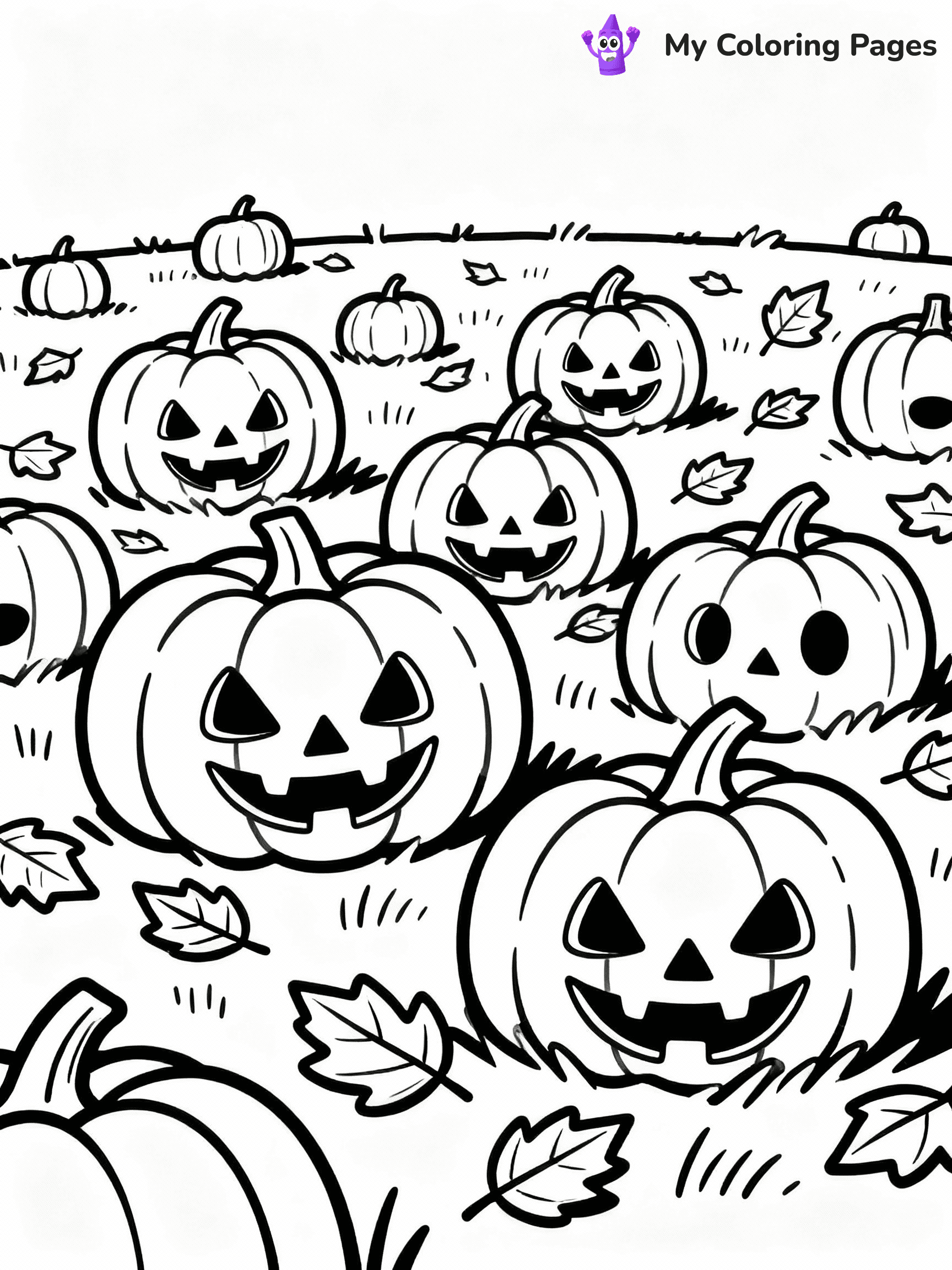 ⚠️ CRITICAL REQUIREMENT - ABSOLUTE BLACK AND WHITE ONLY ⚠️
This MUST be a BLACK AND WHITE line drawing ONLY. NO COLORS whatsoever.
- ONLY pure black lines (#000000) on pure white background (#FFFFFF)
- ABSOLUTELY NO colors, NO shading, NO gradients, NO grayscale
- If there are ANY colors in the output, the image is REJECTED
- This is a COLORING PAGE - meant to be COLORED IN by children
- The output must be UNCOLORED line art ready for coloring
⚠️ SUBJECT TO DRAW: Pumpkins in fall field, leaves scattered, carved faces visible.
(REMEMBER: Output must be BLACK AND WHITE line art only, NOT colored!)
# COLORING PAGE: BLACK OUTLINES ONLY - WHITE BACKGROUND MANDATORY
Create a **coloring book page** using EXACTLY two values: black lines, white space.
## NON-NEGOTIABLE BINARY RULES
- **ONLY #000000 (black) and #FFFFFF (white)** - NO other values exist
- **EVERY PIXEL = BLACK OR WHITE** - no gray/shading/antialiasing
- **WHITE BACKGROUND MANDATORY** - entire canvas stays white
- **ALL SHAPES HOLLOW** - everything is empty outlines waiting to be colored
- **FORBIDDEN:** fills, shading, gradients, patterns, textures, colors
- **NO SOLID REGIONS** - if it's not a thin line, it's wrong
## Universal Line Standards
- Black outlines ONLY - thin, uniform weight
- Every shape completely empty inside
- Closed contours suitable for coloring
- Simple flat illustration - zero depth/3D/realism
- **Style:** Whimsical Doodle Art Alley - rounded, friendly outlines (unless specified)
## Everything = Outline Only
- Characters/animals: hollow shapes
- Objects/clothing: empty contours
- Backgrounds/scenery: line work only
- Natural elements: outlined forms
- Dark/night areas: don't exist (use outlined symbols)
- Textures/patterns: convert to simple lines
## The Test
Can a child color EVERY white space with crayons? If any area is pre-filled/shaded/gray, it FAILS. Every shape must be waiting to receive color.
**FINAL OUTPUT**: Binary coloring page. Black lines define shapes. White spaces ready for coloring. Nothing else exists. No exceptions. Print-ready.
⚠️ FINAL REMINDER: Draw the subject "Pumpkins in fall field, leaves scattered, carved faces visible." as BLACK AND WHITE line art. Zero colors in output.
