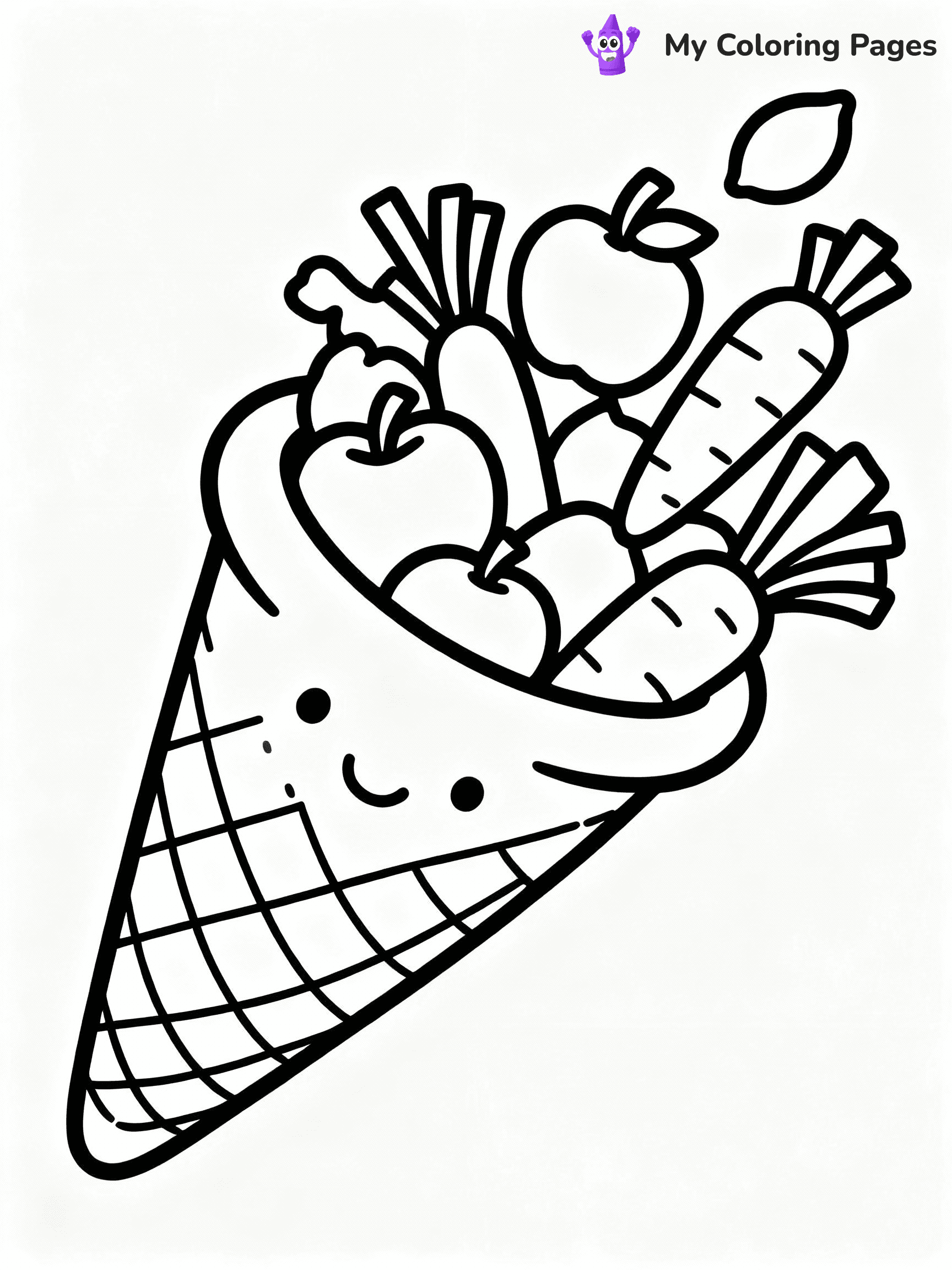 ⚠️ CRITICAL REQUIREMENT - ABSOLUTE BLACK AND WHITE ONLY ⚠️
This MUST be a BLACK AND WHITE line drawing ONLY. NO COLORS whatsoever.
- ONLY pure black lines (#000000) on pure white background (#FFFFFF)
- ABSOLUTELY NO colors, NO shading, NO gradients, NO grayscale
- If there are ANY colors in the output, the image is REJECTED
- This is a COLORING PAGE - meant to be COLORED IN by children
- The output must be UNCOLORED line art ready for coloring
⚠️ SUBJECT TO DRAW: Cornucopia filled with fruits, vegetables spilling, basket weave texture.
(REMEMBER: Output must be BLACK AND WHITE line art only, NOT colored!)
# COLORING PAGE: BLACK OUTLINES ONLY - WHITE BACKGROUND MANDATORY
Create a **coloring book page** using EXACTLY two values: black lines, white space.
## NON-NEGOTIABLE BINARY RULES
- **ONLY #000000 (black) and #FFFFFF (white)** - NO other values exist
- **EVERY PIXEL = BLACK OR WHITE** - no gray/shading/antialiasing
- **WHITE BACKGROUND MANDATORY** - entire canvas stays white
- **ALL SHAPES HOLLOW** - everything is empty outlines waiting to be colored
- **FORBIDDEN:** fills, shading, gradients, patterns, textures, colors
- **NO SOLID REGIONS** - if it's not a thin line, it's wrong
## Universal Line Standards
- Black outlines ONLY - thin, uniform weight
- Every shape completely empty inside
- Closed contours suitable for coloring
- Simple flat illustration - zero depth/3D/realism
- **Style:** Whimsical Doodle Art Alley - rounded, friendly outlines (unless specified)
## Everything = Outline Only
- Characters/animals: hollow shapes
- Objects/clothing: empty contours
- Backgrounds/scenery: line work only
- Natural elements: outlined forms
- Dark/night areas: don't exist (use outlined symbols)
- Textures/patterns: convert to simple lines
## The Test
Can a child color EVERY white space with crayons? If any area is pre-filled/shaded/gray, it FAILS. Every shape must be waiting to receive color.
**FINAL OUTPUT**: Binary coloring page. Black lines define shapes. White spaces ready for coloring. Nothing else exists. No exceptions. Print-ready.
⚠️ FINAL REMINDER: Draw the subject "Cornucopia filled with fruits, vegetables spilling, basket weave texture." as BLACK AND WHITE line art. Zero colors in output.
