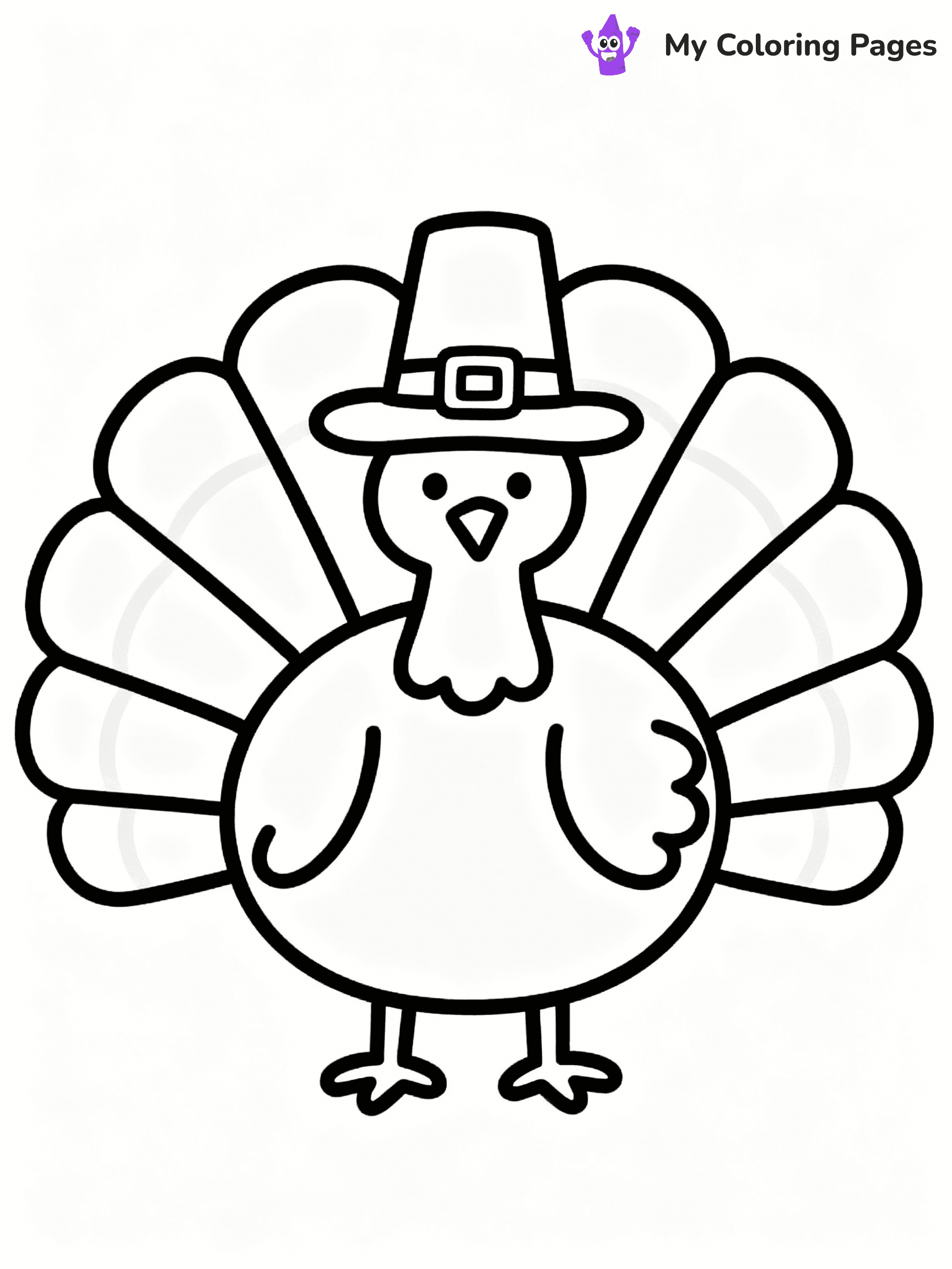 ⚠️ CRITICAL REQUIREMENT - ABSOLUTE BLACK AND WHITE ONLY ⚠️
This MUST be a BLACK AND WHITE line drawing ONLY. NO COLORS whatsoever.
- ONLY pure black lines (#000000) on pure white background (#FFFFFF)
- ABSOLUTELY NO colors, NO shading, NO gradients, NO grayscale
- If there are ANY colors in the output, the image is REJECTED
- This is a COLORING PAGE - meant to be COLORED IN by children
- The output must be UNCOLORED line art ready for coloring
⚠️ SUBJECT TO DRAW: Whimsical turkey wearing a pilgrim hat, tail feathers fanned out.
(REMEMBER: Output must be BLACK AND WHITE line art only, NOT colored!)
# COLORING PAGE: BLACK OUTLINES ONLY - WHITE BACKGROUND MANDATORY
Create a **coloring book page** using EXACTLY two values: black lines, white space.
## NON-NEGOTIABLE BINARY RULES
- **ONLY #000000 (black) and #FFFFFF (white)** - NO other values exist
- **EVERY PIXEL = BLACK OR WHITE** - no gray/shading/antialiasing
- **WHITE BACKGROUND MANDATORY** - entire canvas stays white
- **ALL SHAPES HOLLOW** - everything is empty outlines waiting to be colored
- **FORBIDDEN:** fills, shading, gradients, patterns, textures, colors
- **NO SOLID REGIONS** - if it's not a thin line, it's wrong
## Universal Line Standards
- Black outlines ONLY - thin, uniform weight
- Every shape completely empty inside
- Closed contours suitable for coloring
- Simple flat illustration - zero depth/3D/realism
- **Style:** Whimsical Doodle Art Alley - rounded, friendly outlines (unless specified)
## Everything = Outline Only
- Characters/animals: hollow shapes
- Objects/clothing: empty contours
- Backgrounds/scenery: line work only
- Natural elements: outlined forms
- Dark/night areas: don't exist (use outlined symbols)
- Textures/patterns: convert to simple lines
## The Test
Can a child color EVERY white space with crayons? If any area is pre-filled/shaded/gray, it FAILS. Every shape must be waiting to receive color.
**FINAL OUTPUT**: Binary coloring page. Black lines define shapes. White spaces ready for coloring. Nothing else exists. No exceptions. Print-ready.
⚠️ FINAL REMINDER: Draw the subject "Whimsical turkey wearing a pilgrim hat, tail feathers fanned out." as BLACK AND WHITE line art. Zero colors in output.