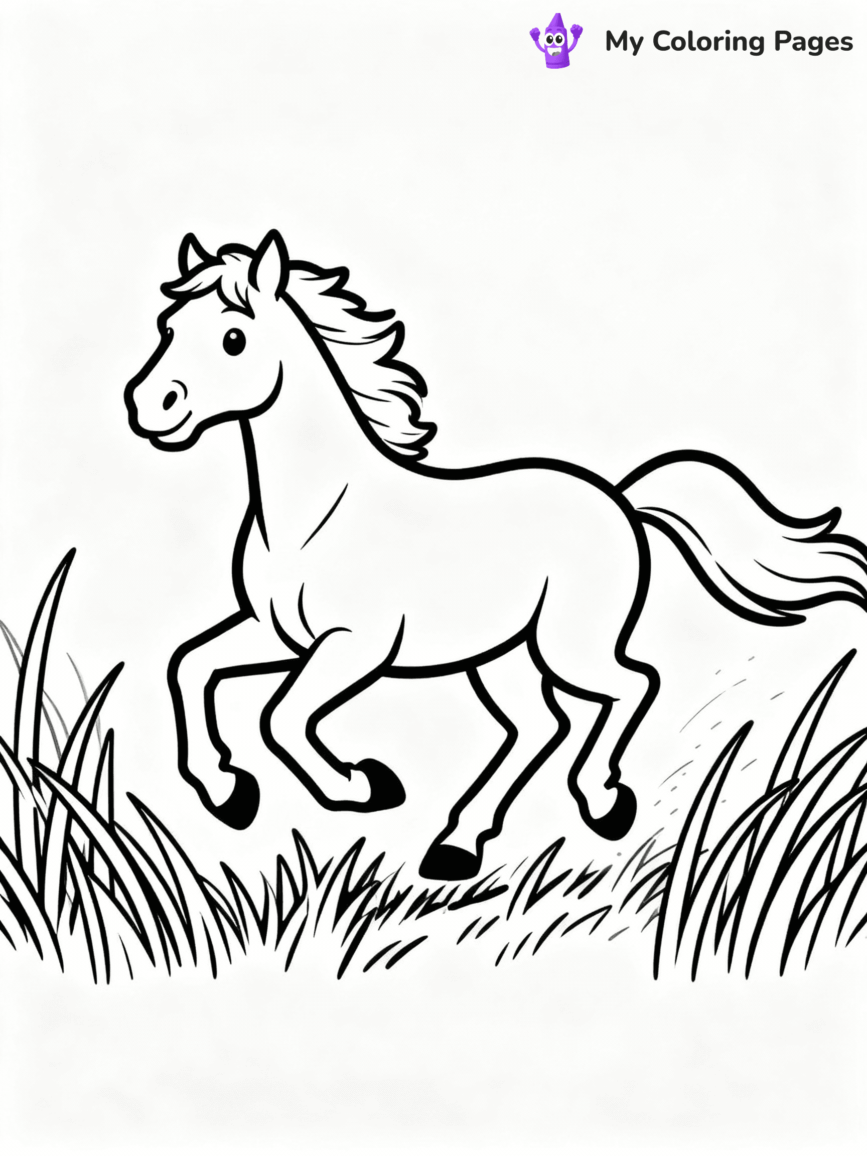 ⚠️ CRITICAL REQUIREMENT - ABSOLUTE BLACK AND WHITE ONLY ⚠️
This MUST be a BLACK AND WHITE line drawing ONLY. NO COLORS whatsoever.
- ONLY pure black lines (#000000) on pure white background (#FFFFFF)
- ABSOLUTELY NO colors, NO shading, NO gradients, NO grayscale
- If there are ANY colors in the output, the image is REJECTED
- This is a COLORING PAGE - meant to be COLORED IN by children
- The output must be UNCOLORED line art ready for coloring
⚠️ SUBJECT TO DRAW: Wild brumby from horse-themed coloring pages galloping through tall grass. Important: PURE OUTLINES. NO FILLS, COLOR, SHADING, OR GREYSCALE. WHITE BACKGROUND.
(REMEMBER: Output must be BLACK AND WHITE line art only, NOT colored!)
# Flat, Friendly Cartoon Line-Art Coloring Page
You are generating a **pure black-and-white binary image** of a child-friendly cartoon scene combining characters and background scenery in one cohesive composition.
## Rendering Rules (Strict)
- Only two colors: pure black (#000000) outlines and pure white (#FFFFFF) background.
- No grayscale, shading, gradients, tints, fills, transparency, or partial pixels.
- No antialiasing or blended edges; every pixel is 100% black or white.
- No solid black fills inside shapes — all areas inside outlines must remain white.
- No dark clothing areas or filled tone blocks; all garments outlined only.
- No shadows, textures, lighting, or tonal variations.
- Must look like flat binary vector line-art for coloring pages.
## Drawing & Composition
- **Medium, consistent line weight**; clean closed outlines easy to color inside.
- **Flat, simple, child-friendly design** — no realism or 3D depth.
- Characters are **grounded on a surface**, centered and large.
- **Balanced composition** with clear silhouettes and minimal props.
## Scenery & Style
- Landmarks (e.g., mosque, CN Tower) and scenery (trees, benches, waves) drawn with **black outlines only.**
- For real-world figures, teams, or places, show accurate details using only black outlines—no text or logos. Use distinctive uniform patterns, abstract symbols, and landmark silhouettes to convey identity.
- Keep **consistent perspective**; no floating elements.
- **Style:** whimsical **Doodle Art Alley** — rounded, friendly outlines.
- May adapt shapes from **Crayola, Disney, Peppa Pig, Cocomelon** — *by shape only, never color.*
- Final output: **flat, crisp, binary (#000000/#FFFFFF)**, **no filled color or background text.**
EXTREMELYE IMPORTANT:
- PURE BINARY LINE-ART; NO FILLS (HAIR/CLOTHES/SKIN), SHADING, OR GREY.
- NO SHADING, COLOR. MUST BE WHITE BACKGROUND.
⚠️ FINAL REMINDER: Draw the subject "Wild brumby from horse-themed coloring pages galloping through tall grass. Important: PURE OUTLINES. NO FILLS, COLOR, SHADING, OR GREYSCALE. WHITE BACKGROUND." as BLACK AND WHITE line art. Zero colors in output.