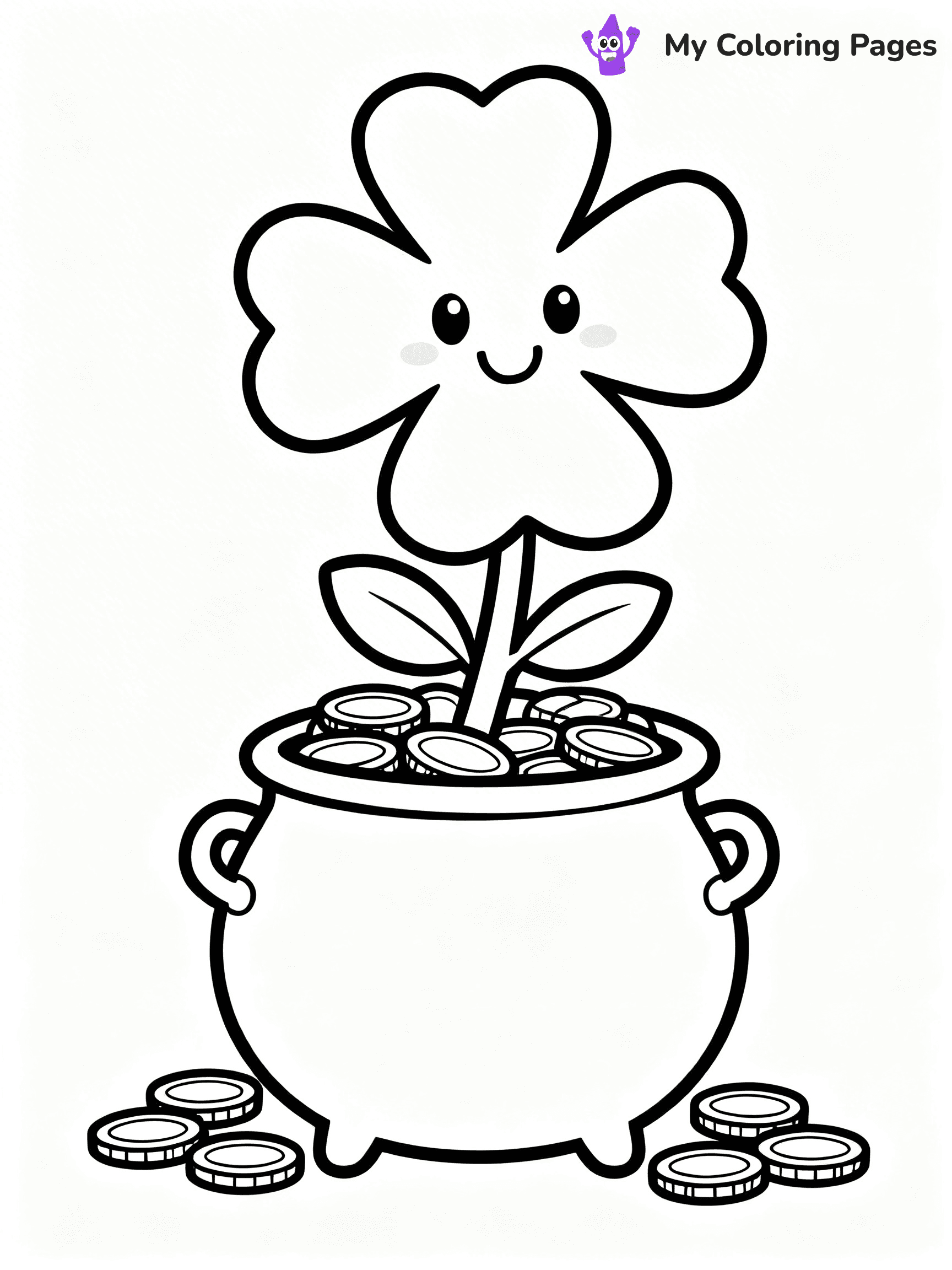 Four Leaf Clover Coloring Pages - 14